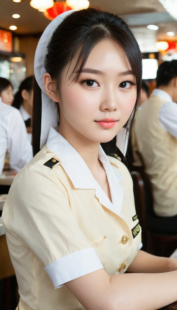 Tags: 21872187, SDXL
{"3": {"inputs": {"seed": 892182644596871, "steps": 32, "cfg": 7.59, "sampler_name": "dpmpp_2m", "scheduler": "karras", "denoise": 1.0, "model": ["27", 0], "positive": ["6", 0], "negative": ["7", 0], "latent_image": ["5", 0]}, "class_type": "KSampler"}, "4": {"inputs": {"ckpt_name": "juggernautXL_v8Rundiffusion.safetensors"}, "class_type": "CheckpointLoaderSimple"}, "5": {"inputs": {"width": 768, "height": 1344, "batch_size": 1}, "class_type": "EmptyLatentImage"}, "6": {"inputs": {"text": "18 year old girl, (irish:1.12), (taiwanese:0.98), (chinese:0.96), (temptress:0.98), (seductive pose:1.04), (idol:1.03), (sexy lips:1.04), (cute:0.97), (beautiful eyes:1.01), (eyelashes:1.13), (slim:1.01), (pale skin:1.06), (seductive facial expression:1.11), (double eyelids:1.08), (detailed face:1.11), (blush:1.08), (perky ass:1.06), (exposed ass:0.97), (looking back:0.96), (sexy ass:1.11), (thigh gap:1.04), (a waitress in uniform:1.01) working at a restaurant, (skin fuzz:1.08), (candid cinema:1.07), (film:1.01), (RAW:1.09), (textured skin:1.05), (soft lighting:1.08), (portra:1.07), (natural looking skin:1.00), (detailed skin:1.00)", "clip": ["27", 1]}, "class_type": "CLIPTextEncode"}, "7": {"inputs": {"text": "(low resolution:1.11), (open mouth:1.14), (watermark:1.12), (twisted:1.07), (bad hands:1.10), (distorted:1.14), (worst quality:1.08)", "clip": ["27", 1]}, "class_type": "CLIPTextEncode"}, "8": {"inputs": {"samples": ["3", 0], "vae": ["4", 2]}, "class_type": "VAEDecode"}, "25": {"inputs": {"lora_name": "nudify_xl.safetensors", "strength_model": 0.07, "strength_clip": 0.25, "model": ["4", 0], "clip": ["4", 1]}, "class_type": "LoraLoader"}, "26": {"inputs": {"lora_name": "shirtlift_SDXL_v2.safetensors", "strength_model": 0.02, "strength_clip": 0.02, "model": ["25", 0], "clip": ["25", 1]}, "class_type": "LoraLoader"}, "27": {"inputs": {"lora_name": "PerfectEyesXL.safetensors", "strength_model": 0.0, "strength_clip": 0.12, "model": ["26", 0], "clip": ["26", 1]}, "class_type": "LoraLoader"}, "30": {"inputs": {"model_name": "4x_NMKD-Superscale-SP_178000_G.pth"}, "class_type": "UpscaleModelLoader"}, "31": {"inputs": {"upscale_model": ["30", 0], "image": ["8", 0]}, "class_type": "ImageUpscaleWithModel"}, "32": {"inputs": {"upscale_method": "lanczos", "scale_by": 0.5, "image": ["31", 0]}, "class_type": "ImageScaleBy"}, "33": {"inputs": {"pixels": ["32", 0], "vae": ["4", 2]}, "class_type": "VAEEncode"}, "34": {"inputs": {"seed": 892182644596871, "steps": 32, "cfg": 7.59, "sampler_name": "dpmpp_2m", "scheduler": "karras", "denoise": 0.3, "model": ["27", 0], "positive": ["6", 0], "negative": ["7", 0], "latent_image": ["33", 0]}, "class_type": "KSampler"}, "36": {"inputs": {"samples": ["34", 0], "vae": ["4", 2]}, "class_type": "VAEDecode"}, "39": {"inputs": {"filename_prefix": "comfyapi-1707448520688", "images": ["36", 0]}, "class_type": "SaveImage"}}