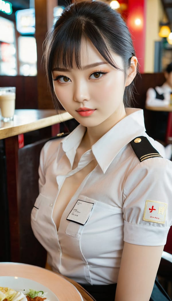 Tags: 21872187, SDXL
{"3": {"inputs": {"seed": 880484835125587, "steps": 64, "cfg": 7.49, "sampler_name": "dpmpp_2m", "scheduler": "karras", "denoise": 1.0, "model": ["27", 0], "positive": ["6", 0], "negative": ["7", 0], "latent_image": ["5", 0]}, "class_type": "KSampler"}, "4": {"inputs": {"ckpt_name": "juggernautxl.safetensors"}, "class_type": "CheckpointLoaderSimple"}, "5": {"inputs": {"width": 768, "height": 1344, "batch_size": 1}, "class_type": "EmptyLatentImage"}, "6": {"inputs": {"text": "24 year old girl, (japanese:1.08), (ukrainian:0.98), (pale skin:1.09), (detailed face:1.04), (temptress:1.13), (seductive pose:1.09), (eyelashes:1.04), (beautiful eyes:1.07), (cute:0.98), (sexy lips:0.97), (seductive facial expression:1.05), (slim:1.12), (double eyelids:1.12), (idol:1.07), (perky ass:1.08), (exposed ass:1.06), (looking back:1.02), (sexy ass:1.08), (thigh gap:1.07), (a waitress in uniform:1.05) working at a restaurant, (portra:1.03), (RAW:1.08), (candid cinema:1.05), (soft lighting:1.06), (skin fuzz:1.08), (detailed skin:1.06), (textured skin:1.01), (film:1.07), (natural looking skin:1.03)", "clip": ["27", 1]}, "class_type": "CLIPTextEncode"}, "7": {"inputs": {"text": "(distorted:1.10), (low resolution:1.11), (twisted:1.05), (worst quality:1.13), (watermark:1.06), (open mouth:1.14), (bad hands:1.12)", "clip": ["27", 1]}, "class_type": "CLIPTextEncode"}, "8": {"inputs": {"samples": ["3", 0], "vae": ["4", 2]}, "class_type": "VAEDecode"}, "25": {"inputs": {"lora_name": "nudify_xl.safetensors", "strength_model": 0.12, "strength_clip": 0.34, "model": ["4", 0], "clip": ["4", 1]}, "class_type": "LoraLoader"}, "26": {"inputs": {"lora_name": "shirtlift_SDXL_v2.safetensors", "strength_model": 0.11, "strength_clip": 0.19, "model": ["25", 0], "clip": ["25", 1]}, "class_type": "LoraLoader"}, "27": {"inputs": {"lora_name": "PerfectEyesXL.safetensors", "strength_model": 0.05, "strength_clip": 0.13, "model": ["26", 0], "clip": ["26", 1]}, "class_type": "LoraLoader"}, "30": {"inputs": {"model_name": "4x_NMKD-Superscale-SP_178000_G.pth"}, "class_type": "UpscaleModelLoader"}, "31": {"inputs": {"upscale_model": ["30", 0], "image": ["8", 0]}, "class_type": "ImageUpscaleWithModel"}, "32": {"inputs": {"upscale_method": "lanczos", "scale_by": 0.5, "image": ["31", 0]}, "class_type": "ImageScaleBy"}, "33": {"inputs": {"pixels": ["32", 0], "vae": ["4", 2]}, "class_type": "VAEEncode"}, "34": {"inputs": {"seed": 880484835125587, "steps": 64, "cfg": 7.49, "sampler_name": "dpmpp_2m", "scheduler": "karras", "denoise": 0.3, "model": ["27", 0], "positive": ["6", 0], "negative": ["7", 0], "latent_image": ["33", 0]}, "class_type": "KSampler"}, "36": {"inputs": {"samples": ["34", 0], "vae": ["4", 2]}, "class_type": "VAEDecode"}, "39": {"inputs": {"filename_prefix": "comfyapi-1726471338758", "images": ["36", 0]}, "class_type": "SaveImage"}}