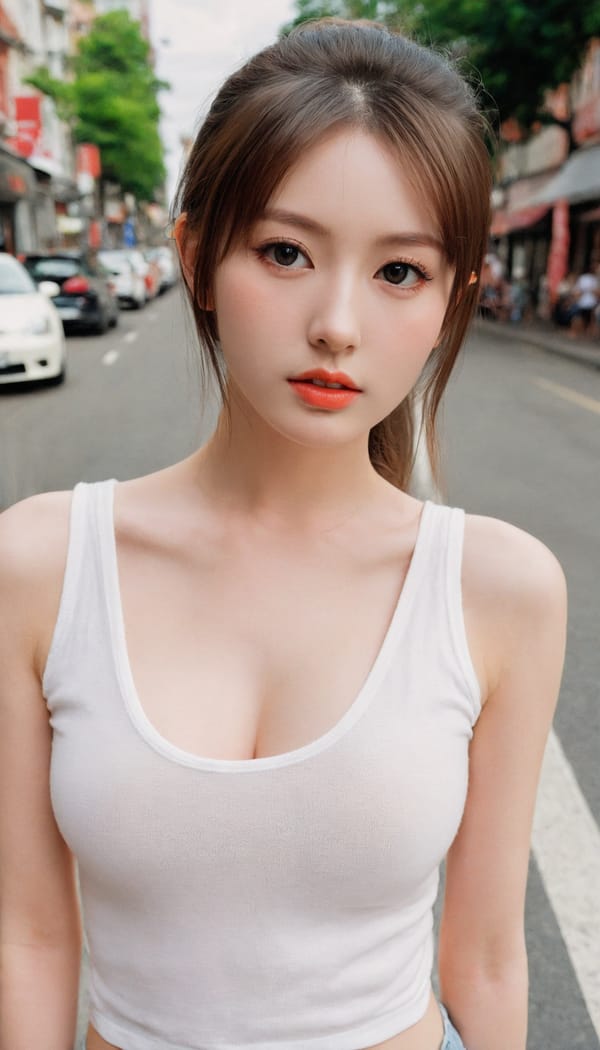 Tags: 21872187, SDXL
{"3": {"inputs": {"seed": 620938474291665, "steps": 64, "cfg": 5.06, "sampler_name": "dpmpp_2m", "scheduler": "karras", "denoise": 1.0, "model": ["27", 0], "positive": ["6", 0], "negative": ["7", 0], "latent_image": ["5", 0]}, "class_type": "KSampler"}, "4": {"inputs": {"ckpt_name": "leosamsHelloworldSDXL_helloworldSDXL32DPO.safetensors"}, "class_type": "CheckpointLoaderSimple"}, "5": {"inputs": {"width": 768, "height": 1344, "batch_size": 1}, "class_type": "EmptyLatentImage"}, "6": {"inputs": {"text": "21 year old girl, (detailed face:1.10), (seductive pose:1.14), (pale skin:0.96), (temptress:1.11), (eyelashes:1.14), (idol:1.08), (blush:0.99), (cute:0.98), (slim:0.96), (sexy lips:1.08), (beautiful eyes:1.09), (double eyelids:0.96), (seductive facial expression:1.10), (in a seductive pose:1.11), (large perky breasts:1.02), (cleavage:1.05), (thigh gap:1.03), (white tanktop:1.08), busy street, (candid cinema:1.01), (textured skin:1.07), (detailed skin:1.09), (film:1.07), (natural looking skin:1.04), (portra:1.08), (skin fuzz:1.00), (RAW:1.01)", "clip": ["27", 1]}, "class_type": "CLIPTextEncode"}, "7": {"inputs": {"text": "(watermark:1.08), (open mouth:1.09), (distorted:1.11), (low resolution:1.10), (bad hands:1.10), (twisted:1.13), (worst quality:1.05)", "clip": ["27", 1]}, "class_type": "CLIPTextEncode"}, "8": {"inputs": {"samples": ["3", 0], "vae": ["4", 2]}, "class_type": "VAEDecode"}, "25": {"inputs": {"lora_name": "nudify_xl.safetensors", "strength_model": 0.06, "strength_clip": 0.28, "model": ["4", 0], "clip": ["4", 1]}, "class_type": "LoraLoader"}, "26": {"inputs": {"lora_name": "shirtlift_SDXL_v2.safetensors", "strength_model": 0.18, "strength_clip": 0.01, "model": ["25", 0], "clip": ["25", 1]}, "class_type": "LoraLoader"}, "27": {"inputs": {"lora_name": "PerfectEyesXL.safetensors", "strength_model": 0.07, "strength_clip": 0.06, "model": ["26", 0], "clip": ["26", 1]}, "class_type": "LoraLoader"}, "30": {"inputs": {"model_name": "4x_NMKD-Superscale-SP_178000_G.pth"}, "class_type": "UpscaleModelLoader"}, "31": {"inputs": {"upscale_model": ["30", 0], "image": ["8", 0]}, "class_type": "ImageUpscaleWithModel"}, "32": {"inputs": {"upscale_method": "lanczos", "scale_by": 0.5, "image": ["31", 0]}, "class_type": "ImageScaleBy"}, "33": {"inputs": {"pixels": ["32", 0], "vae": ["4", 2]}, "class_type": "VAEEncode"}, "34": {"inputs": {"seed": 620938474291665, "steps": 64, "cfg": 5.06, "sampler_name": "dpmpp_2m", "scheduler": "karras", "denoise": 0.3, "model": ["27", 0], "positive": ["6", 0], "negative": ["7", 0], "latent_image": ["33", 0]}, "class_type": "KSampler"}, "36": {"inputs": {"samples": ["34", 0], "vae": ["4", 2]}, "class_type": "VAEDecode"}, "39": {"inputs": {"filename_prefix": "comfyapi-1708250164310", "images": ["36", 0]}, "class_type": "SaveImage"}}