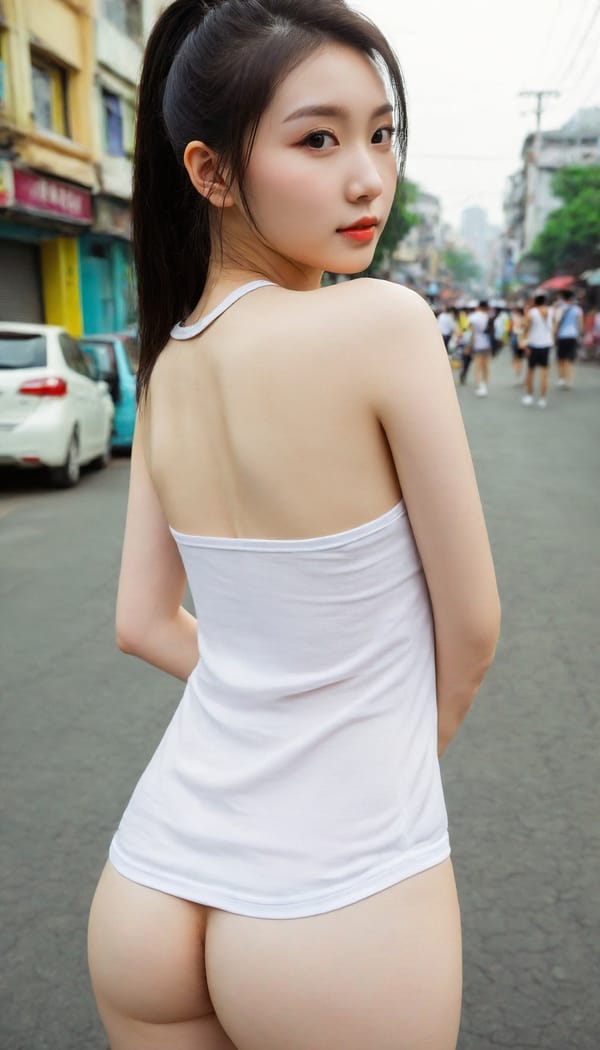 Tags: 21872187, SDXL
{"3": {"inputs": {"seed": 582209429881084, "steps": 64, "cfg": 5.37, "sampler_name": "dpmpp_2m", "scheduler": "karras", "denoise": 1.0, "model": ["27", 0], "positive": ["6", 0], "negative": ["7", 0], "latent_image": ["5", 0]}, "class_type": "KSampler"}, "4": {"inputs": {"ckpt_name": "helloworldxl.safetensors"}, "class_type": "CheckpointLoaderSimple"}, "5": {"inputs": {"width": 768, "height": 1344, "batch_size": 1}, "class_type": "EmptyLatentImage"}, "6": {"inputs": {"text": "24 year old girl, (chinese:1.05), (ukrainian:1.02), (detailed face:1.03), (beautiful eyes:1.11), (seductive facial expression:0.96), (double eyelids:1.02), (cute:0.97), (pale skin:1.11), (eyelashes:1.03), (blush:1.00), (sexy lips:1.02), (seductive pose:1.03), (idol:1.01), (temptress:0.98), (slim:1.08), (perky ass:1.14), (exposed ass:1.08), (looking back:1.05), (sexy ass:0.95), (thigh gap:1.01), (white tanktop:1.12), busy street, (detailed skin:1.06), (RAW:1.02), (soft lighting:1.05), (textured skin:1.00), (film:1.03), (natural looking skin:1.03), (skin fuzz:1.08), (candid cinema:1.06)", "clip": ["27", 1]}, "class_type": "CLIPTextEncode"}, "7": {"inputs": {"text": "(distorted:1.06), (watermark:1.13), (worst quality:1.08), (low resolution:1.06), (bad hands:1.11), (twisted:1.07), (open mouth:1.13)", "clip": ["27", 1]}, "class_type": "CLIPTextEncode"}, "8": {"inputs": {"samples": ["3", 0], "vae": ["4", 2]}, "class_type": "VAEDecode"}, "25": {"inputs": {"lora_name": "nudify_xl.safetensors", "strength_model": 0.39, "strength_clip": 0.03, "model": ["4", 0], "clip": ["4", 1]}, "class_type": "LoraLoader"}, "26": {"inputs": {"lora_name": "shirtlift_SDXL_v2.safetensors", "strength_model": 0.19, "strength_clip": 0.06, "model": ["25", 0], "clip": ["25", 1]}, "class_type": "LoraLoader"}, "27": {"inputs": {"lora_name": "PerfectEyesXL.safetensors", "strength_model": 0.09, "strength_clip": 0.09, "model": ["26", 0], "clip": ["26", 1]}, "class_type": "LoraLoader"}, "30": {"inputs": {"model_name": "4x_NMKD-Superscale-SP_178000_G.pth"}, "class_type": "UpscaleModelLoader"}, "31": {"inputs": {"upscale_model": ["30", 0], "image": ["8", 0]}, "class_type": "ImageUpscaleWithModel"}, "32": {"inputs": {"upscale_method": "lanczos", "scale_by": 0.5, "image": ["31", 0]}, "class_type": "ImageScaleBy"}, "33": {"inputs": {"pixels": ["32", 0], "vae": ["4", 2]}, "class_type": "VAEEncode"}, "34": {"inputs": {"seed": 582209429881084, "steps": 64, "cfg": 5.37, "sampler_name": "dpmpp_2m", "scheduler": "karras", "denoise": 0.3, "model": ["27", 0], "positive": ["6", 0], "negative": ["7", 0], "latent_image": ["33", 0]}, "class_type": "KSampler"}, "36": {"inputs": {"samples": ["34", 0], "vae": ["4", 2]}, "class_type": "VAEDecode"}, "39": {"inputs": {"filename_prefix": "comfyapi-1735072927462", "images": ["36", 0]}, "class_type": "SaveImage"}}