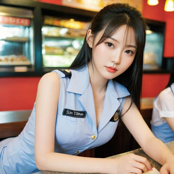 Tags: 21872187, SDXL
{"3": {"inputs": {"seed": 558676288480464, "steps": 32, "cfg": 5.7, "sampler_name": "dpmpp_2m", "scheduler": "karras", "denoise": 1.0, "model": ["27", 0], "positive": ["6", 0], "negative": ["7", 0], "latent_image": ["5", 0]}, "class_type": "KSampler"}, "4": {"inputs": {"ckpt_name": "leosamsHelloworldSDXL_helloworldSDXL32DPO.safetensors"}, "class_type": "CheckpointLoaderSimple"}, "5": {"inputs": {"width": 1024, "height": 1024, "batch_size": 1}, "class_type": "EmptyLatentImage"}, "6": {"inputs": {"text": "19 year old girl, (taiwanese:0.96), (seductive pose:0.95), (double eyelids:0.96), (temptress:1.02), (beautiful eyes:1.14), (detailed face:0.95), (slim:1.04), (pale skin:1.09), (cute:1.07), (idol:1.10), (seductive facial expression:0.98), (sexy lips:1.04), (eyelashes:1.08), (in a seductive pose:1.14), (large perky breasts:1.04), (cleavage:1.04), (thigh gap:1.09), (a waitress in uniform:1.04) working at a restaurant, (candid cinema:1.02), (soft lighting:1.04), (natural looking skin:1.06), (skin fuzz:1.01), (textured skin:1.07), (portra:1.03), (film:1.06), (detailed skin:1.03), (RAW:1.07)", "clip": ["27", 1]}, "class_type": "CLIPTextEncode"}, "7": {"inputs": {"text": "(watermark:1.12), (open mouth:1.08), (low resolution:1.05), (twisted:1.07), (worst quality:1.12), (distorted:1.05), (bad hands:1.10)", "clip": ["27", 1]}, "class_type": "CLIPTextEncode"}, "8": {"inputs": {"samples": ["3", 0], "vae": ["4", 2]}, "class_type": "VAEDecode"}, "25": {"inputs": {"lora_name": "nudify_xl.safetensors", "strength_model": 0.2, "strength_clip": 0.35, "model": ["4", 0], "clip": ["4", 1]}, "class_type": "LoraLoader"}, "26": {"inputs": {"lora_name": "shirtlift_SDXL_v2.safetensors", "strength_model": 0.03, "strength_clip": 0.08, "model": ["25", 0], "clip": ["25", 1]}, "class_type": "LoraLoader"}, "27": {"inputs": {"lora_name": "PerfectEyesXL.safetensors", "strength_model": 0.13, "strength_clip": 0.06, "model": ["26", 0], "clip": ["26", 1]}, "class_type": "LoraLoader"}, "30": {"inputs": {"model_name": "4x_NMKD-Superscale-SP_178000_G.pth"}, "class_type": "UpscaleModelLoader"}, "31": {"inputs": {"upscale_model": ["30", 0], "image": ["8", 0]}, "class_type": "ImageUpscaleWithModel"}, "32": {"inputs": {"upscale_method": "lanczos", "scale_by": 0.5, "image": ["31", 0]}, "class_type": "ImageScaleBy"}, "33": {"inputs": {"pixels": ["32", 0], "vae": ["4", 2]}, "class_type": "VAEEncode"}, "34": {"inputs": {"seed": 558676288480464, "steps": 32, "cfg": 5.7, "sampler_name": "dpmpp_2m", "scheduler": "karras", "denoise": 0.3, "model": ["27", 0], "positive": ["6", 0], "negative": ["7", 0], "latent_image": ["33", 0]}, "class_type": "KSampler"}, "36": {"inputs": {"samples": ["34", 0], "vae": ["4", 2]}, "class_type": "VAEDecode"}, "39": {"inputs": {"filename_prefix": "comfyapi-1707751804406", "images": ["36", 0]}, "class_type": "SaveImage"}}