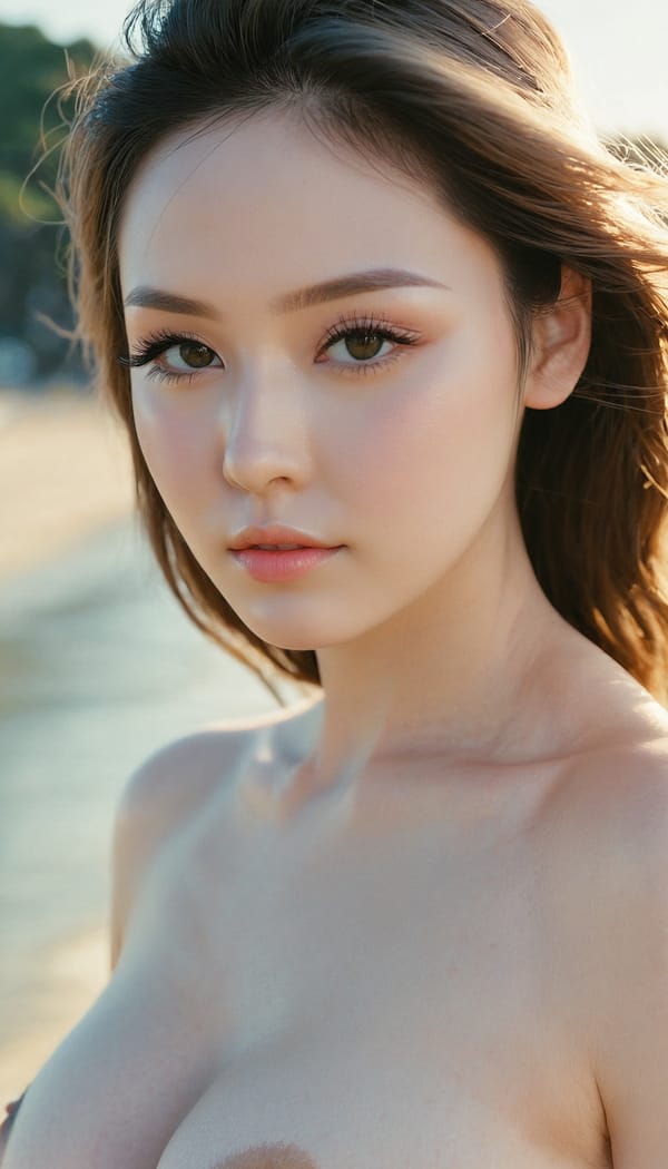 Tags: 21872187, SDXL
{"3": {"inputs": {"seed": 673957321750012, "steps": 32, "cfg": 7.2, "sampler_name": "dpmpp_2m", "scheduler": "karras", "denoise": 1.0, "model": ["27", 0], "positive": ["6", 0], "negative": ["7", 0], "latent_image": ["5", 0]}, "class_type": "KSampler"}, "4": {"inputs": {"ckpt_name": "juggernautxl.safetensors"}, "class_type": "CheckpointLoaderSimple"}, "5": {"inputs": {"width": 768, "height": 1344, "batch_size": 1}, "class_type": "EmptyLatentImage"}, "6": {"inputs": {"text": "27 year old girl, (detailed face:1.10), (blush:1.03), (double eyelids:1.02), (idol:1.01), (seductive pose:1.09), (temptress:1.04), (sexy lips:1.10), (slim:1.03), (beautiful eyes:1.02), (pale skin:1.03), (eyelashes:1.13), (cute:1.14), (seductive facial expression:1.14), (in a seductive pose:0.96), (large perky breasts:1.08), (cleavage:1.10), (thigh gap:0.96), strolling (nude:1.04) at a beach, (detailed skin:1.09), (RAW:1.08), (textured skin:1.08), (candid cinema:1.06), (skin fuzz:1.05), (film:1.07), (portra:1.07), (soft lighting:1.05), (natural looking skin:1.02)", "clip": ["27", 1]}, "class_type": "CLIPTextEncode"}, "7": {"inputs": {"text": "(distorted:1.08), (twisted:1.07), (worst quality:1.10), (open mouth:1.14), (low resolution:1.14), (bad hands:1.13), (watermark:1.07)", "clip": ["27", 1]}, "class_type": "CLIPTextEncode"}, "8": {"inputs": {"samples": ["3", 0], "vae": ["4", 2]}, "class_type": "VAEDecode"}, "25": {"inputs": {"lora_name": "nudify_xl.safetensors", "strength_model": 0.09, "strength_clip": 0.18, "model": ["4", 0], "clip": ["4", 1]}, "class_type": "LoraLoader"}, "26": {"inputs": {"lora_name": "shirtlift_SDXL_v2.safetensors", "strength_model": 0.08, "strength_clip": 0.16, "model": ["25", 0], "clip": ["25", 1]}, "class_type": "LoraLoader"}, "27": {"inputs": {"lora_name": "PerfectEyesXL.safetensors", "strength_model": 0.03, "strength_clip": 0.16, "model": ["26", 0], "clip": ["26", 1]}, "class_type": "LoraLoader"}, "30": {"inputs": {"model_name": "4x_NMKD-Superscale-SP_178000_G.pth"}, "class_type": "UpscaleModelLoader"}, "31": {"inputs": {"upscale_model": ["30", 0], "image": ["8", 0]}, "class_type": "ImageUpscaleWithModel"}, "32": {"inputs": {"upscale_method": "lanczos", "scale_by": 0.5, "image": ["31", 0]}, "class_type": "ImageScaleBy"}, "33": {"inputs": {"pixels": ["32", 0], "vae": ["4", 2]}, "class_type": "VAEEncode"}, "34": {"inputs": {"seed": 673957321750012, "steps": 32, "cfg": 7.2, "sampler_name": "dpmpp_2m", "scheduler": "karras", "denoise": 0.3, "model": ["27", 0], "positive": ["6", 0], "negative": ["7", 0], "latent_image": ["33", 0]}, "class_type": "KSampler"}, "36": {"inputs": {"samples": ["34", 0], "vae": ["4", 2]}, "class_type": "VAEDecode"}, "39": {"inputs": {"filename_prefix": "comfyapi-1731103322374", "images": ["36", 0]}, "class_type": "SaveImage"}}