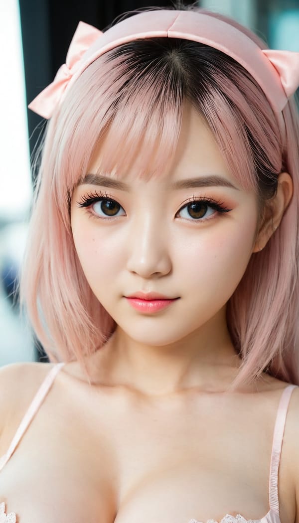 Tags: 21872187, SDXL
{"3": {"inputs": {"seed": 368668903290671, "steps": 64, "cfg": 5.99, "sampler_name": "dpmpp_2m", "scheduler": "karras", "denoise": 1.0, "model": ["27", 0], "positive": ["6", 0], "negative": ["7", 0], "latent_image": ["5", 0]}, "class_type": "KSampler"}, "4": {"inputs": {"ckpt_name": "juggernautXL_v8Rundiffusion.safetensors"}, "class_type": "CheckpointLoaderSimple"}, "5": {"inputs": {"width": 768, "height": 1344, "batch_size": 1}, "class_type": "EmptyLatentImage"}, "6": {"inputs": {"text": "22 year old girl, (korean:0.98), (ukrainian:1.07), (eyelashes:1.06), (blush:1.12), (temptress:1.13), (cute:1.08), (sexy lips:1.00), (seductive facial expression:0.97), (double eyelids:1.10), (beautiful eyes:1.12), (slim:0.95), (seductive pose:1.05), (detailed face:1.04), (pale skin:1.03), (idol:0.97), (in a seductive pose:1.03), (large perky breasts:1.01), (cleavage:1.12), (thigh gap:1.05), (in a cosplay:0.95) at comiket posing for camera, (RAW:1.06), (detailed skin:1.00), (film:1.00), (natural looking skin:1.01), (soft lighting:1.03), (skin fuzz:1.00), (candid cinema:1.05), (portra:1.07), (textured skin:1.08)", "clip": ["27", 1]}, "class_type": "CLIPTextEncode"}, "7": {"inputs": {"text": "(watermark:1.07), (worst quality:1.05), (twisted:1.08), (low resolution:1.07), (distorted:1.07), (open mouth:1.12), (bad hands:1.10)", "clip": ["27", 1]}, "class_type": "CLIPTextEncode"}, "8": {"inputs": {"samples": ["3", 0], "vae": ["4", 2]}, "class_type": "VAEDecode"}, "25": {"inputs": {"lora_name": "nudify_xl.safetensors", "strength_model": 0.0, "strength_clip": 0.08, "model": ["4", 0], "clip": ["4", 1]}, "class_type": "LoraLoader"}, "26": {"inputs": {"lora_name": "shirtlift_SDXL_v2.safetensors", "strength_model": 0.18, "strength_clip": 0.1, "model": ["25", 0], "clip": ["25", 1]}, "class_type": "LoraLoader"}, "27": {"inputs": {"lora_name": "PerfectEyesXL.safetensors", "strength_model": 0.13, "strength_clip": 0.14, "model": ["26", 0], "clip": ["26", 1]}, "class_type": "LoraLoader"}, "30": {"inputs": {"model_name": "4x_NMKD-Superscale-SP_178000_G.pth"}, "class_type": "UpscaleModelLoader"}, "31": {"inputs": {"upscale_model": ["30", 0], "image": ["8", 0]}, "class_type": "ImageUpscaleWithModel"}, "32": {"inputs": {"upscale_method": "lanczos", "scale_by": 0.5, "image": ["31", 0]}, "class_type": "ImageScaleBy"}, "33": {"inputs": {"pixels": ["32", 0], "vae": ["4", 2]}, "class_type": "VAEEncode"}, "34": {"inputs": {"seed": 368668903290671, "steps": 64, "cfg": 5.99, "sampler_name": "dpmpp_2m", "scheduler": "karras", "denoise": 0.3, "model": ["27", 0], "positive": ["6", 0], "negative": ["7", 0], "latent_image": ["33", 0]}, "class_type": "KSampler"}, "36": {"inputs": {"samples": ["34", 0], "vae": ["4", 2]}, "class_type": "VAEDecode"}, "39": {"inputs": {"filename_prefix": "comfyapi-1708197405177", "images": ["36", 0]}, "class_type": "SaveImage"}}