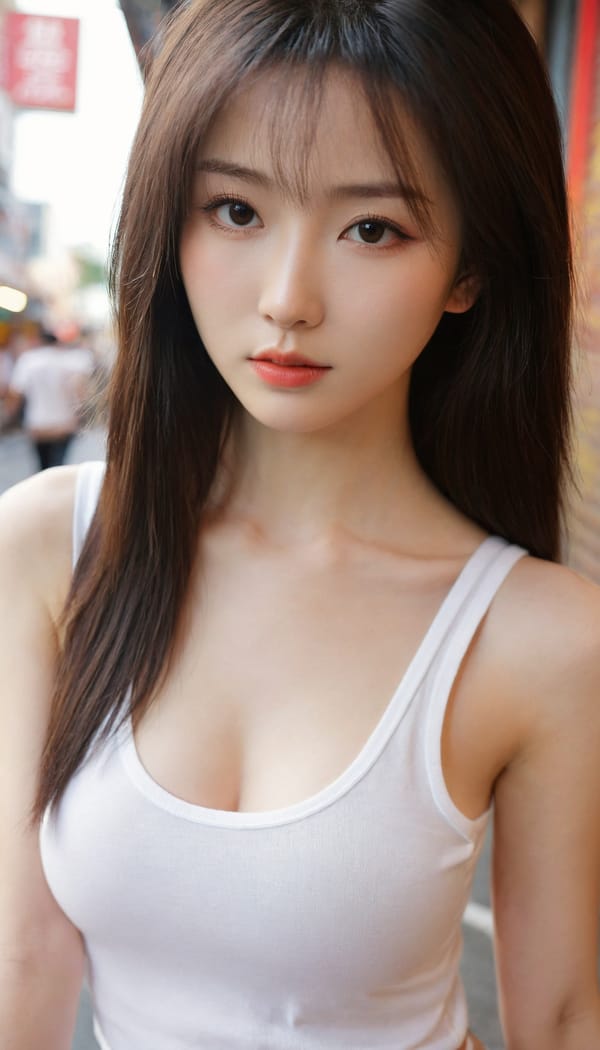 Tags: 21872187, SDXL
{"3": {"inputs": {"seed": 442862433410974, "steps": 64, "cfg": 5.64, "sampler_name": "dpmpp_2m", "scheduler": "karras", "denoise": 1.0, "model": ["27", 0], "positive": ["6", 0], "negative": ["7", 0], "latent_image": ["5", 0]}, "class_type": "KSampler"}, "4": {"inputs": {"ckpt_name": "leosamsHelloworldSDXL_helloworldSDXL32DPO.safetensors"}, "class_type": "CheckpointLoaderSimple"}, "5": {"inputs": {"width": 768, "height": 1344, "batch_size": 1}, "class_type": "EmptyLatentImage"}, "6": {"inputs": {"text": "25 year old girl, (taiwanese:1.07), (irish:1.08), (blush:0.97), (seductive facial expression:1.14), (seductive pose:1.08), (sexy lips:0.98), (slim:1.01), (double eyelids:1.14), (cute:1.10), (pale skin:1.14), (detailed face:1.13), (eyelashes:1.07), (temptress:1.13), (beautiful eyes:0.96), (idol:1.11), (in a seductive pose:1.11), (large perky breasts:0.96), (cleavage:1.03), (thigh gap:1.04), (white tanktop:1.13), busy street, (soft lighting:1.08), (skin fuzz:1.00), (detailed skin:1.07), (portra:1.02), (natural looking skin:1.05), (film:1.05), (RAW:1.09), (textured skin:1.07), (candid cinema:1.00)", "clip": ["27", 1]}, "class_type": "CLIPTextEncode"}, "7": {"inputs": {"text": "(low resolution:1.14), (bad hands:1.09), (twisted:1.13), (worst quality:1.08), (watermark:1.08), (distorted:1.11), (open mouth:1.14)", "clip": ["27", 1]}, "class_type": "CLIPTextEncode"}, "8": {"inputs": {"samples": ["3", 0], "vae": ["4", 2]}, "class_type": "VAEDecode"}, "25": {"inputs": {"lora_name": "nudify_xl.safetensors", "strength_model": 0.3, "strength_clip": 0.01, "model": ["4", 0], "clip": ["4", 1]}, "class_type": "LoraLoader"}, "26": {"inputs": {"lora_name": "shirtlift_SDXL_v2.safetensors", "strength_model": 0.01, "strength_clip": 0.19, "model": ["25", 0], "clip": ["25", 1]}, "class_type": "LoraLoader"}, "27": {"inputs": {"lora_name": "PerfectEyesXL.safetensors", "strength_model": 0.12, "strength_clip": 0.06, "model": ["26", 0], "clip": ["26", 1]}, "class_type": "LoraLoader"}, "30": {"inputs": {"model_name": "4x_NMKD-Superscale-SP_178000_G.pth"}, "class_type": "UpscaleModelLoader"}, "31": {"inputs": {"upscale_model": ["30", 0], "image": ["8", 0]}, "class_type": "ImageUpscaleWithModel"}, "32": {"inputs": {"upscale_method": "lanczos", "scale_by": 0.5, "image": ["31", 0]}, "class_type": "ImageScaleBy"}, "33": {"inputs": {"pixels": ["32", 0], "vae": ["4", 2]}, "class_type": "VAEEncode"}, "34": {"inputs": {"seed": 442862433410974, "steps": 64, "cfg": 5.64, "sampler_name": "dpmpp_2m", "scheduler": "karras", "denoise": 0.3, "model": ["27", 0], "positive": ["6", 0], "negative": ["7", 0], "latent_image": ["33", 0]}, "class_type": "KSampler"}, "36": {"inputs": {"samples": ["34", 0], "vae": ["4", 2]}, "class_type": "VAEDecode"}, "39": {"inputs": {"filename_prefix": "comfyapi-1708177406258", "images": ["36", 0]}, "class_type": "SaveImage"}}