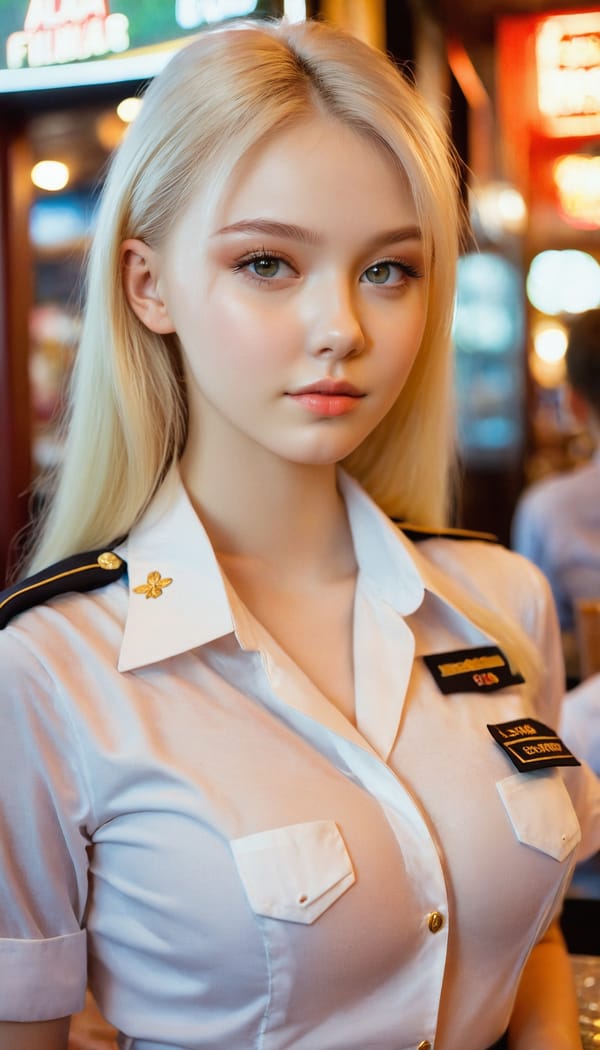 Tags: 21872187, SDXL
{"3": {"inputs": {"seed": 133051641322067, "steps": 64, "cfg": 7.51, "sampler_name": "dpmpp_2m", "scheduler": "karras", "denoise": 1.0, "model": ["27", 0], "positive": ["6", 0], "negative": ["7", 0], "latent_image": ["5", 0]}, "class_type": "KSampler"}, "4": {"inputs": {"ckpt_name": "juggernautxl.safetensors"}, "class_type": "CheckpointLoaderSimple"}, "5": {"inputs": {"width": 768, "height": 1344, "batch_size": 1}, "class_type": "EmptyLatentImage"}, "6": {"inputs": {"text": "18 year old girl, (ukrainian:0.98), (detailed face:1.13), (slim:1.04), (eyelashes:0.95), (seductive pose:1.04), (temptress:1.01), (pale skin:1.06), (cute:0.99), (idol:1.04), (sexy lips:1.08), (blush:1.09), (beautiful eyes:1.11), (double eyelids:1.01), (seductive facial expression:0.98), (in a seductive pose:1.11), (large perky breasts:0.98), (cleavage:0.97), (thigh gap:1.00), (a waitress in uniform:1.09) working at a restaurant, (candid cinema:1.08), (textured skin:1.07), (film:1.03), (detailed skin:1.08), (skin fuzz:1.00), (RAW:1.06), (soft lighting:1.07), (natural looking skin:1.06), (portra:1.07)", "clip": ["27", 1]}, "class_type": "CLIPTextEncode"}, "7": {"inputs": {"text": "(distorted:1.13), (low resolution:1.09), (twisted:1.06), (worst quality:1.09), (open mouth:1.07), (bad hands:1.14), (watermark:1.14)", "clip": ["27", 1]}, "class_type": "CLIPTextEncode"}, "8": {"inputs": {"samples": ["3", 0], "vae": ["4", 2]}, "class_type": "VAEDecode"}, "25": {"inputs": {"lora_name": "nudify_xl.safetensors", "strength_model": 0.31, "strength_clip": 0.26, "model": ["4", 0], "clip": ["4", 1]}, "class_type": "LoraLoader"}, "26": {"inputs": {"lora_name": "shirtlift_SDXL_v2.safetensors", "strength_model": 0.17, "strength_clip": 0.01, "model": ["25", 0], "clip": ["25", 1]}, "class_type": "LoraLoader"}, "27": {"inputs": {"lora_name": "PerfectEyesXL.safetensors", "strength_model": 0.1, "strength_clip": 0.04, "model": ["26", 0], "clip": ["26", 1]}, "class_type": "LoraLoader"}, "30": {"inputs": {"model_name": "4x_NMKD-Superscale-SP_178000_G.pth"}, "class_type": "UpscaleModelLoader"}, "31": {"inputs": {"upscale_model": ["30", 0], "image": ["8", 0]}, "class_type": "ImageUpscaleWithModel"}, "32": {"inputs": {"upscale_method": "lanczos", "scale_by": 0.5, "image": ["31", 0]}, "class_type": "ImageScaleBy"}, "33": {"inputs": {"pixels": ["32", 0], "vae": ["4", 2]}, "class_type": "VAEEncode"}, "34": {"inputs": {"seed": 133051641322067, "steps": 64, "cfg": 7.51, "sampler_name": "dpmpp_2m", "scheduler": "karras", "denoise": 0.3, "model": ["27", 0], "positive": ["6", 0], "negative": ["7", 0], "latent_image": ["33", 0]}, "class_type": "KSampler"}, "36": {"inputs": {"samples": ["34", 0], "vae": ["4", 2]}, "class_type": "VAEDecode"}, "39": {"inputs": {"filename_prefix": "comfyapi-1714266605097", "images": ["36", 0]}, "class_type": "SaveImage"}}