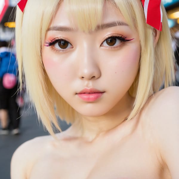 Tags: 21872187, SDXL
{"3": {"inputs": {"seed": 417274943531212, "steps": 64, "cfg": 7.06, "sampler_name": "dpmpp_2m", "scheduler": "karras", "denoise": 1.0, "model": ["27", 0], "positive": ["6", 0], "negative": ["7", 0], "latent_image": ["5", 0]}, "class_type": "KSampler"}, "4": {"inputs": {"ckpt_name": "juggernautxl.safetensors"}, "class_type": "CheckpointLoaderSimple"}, "5": {"inputs": {"width": 1024, "height": 1024, "batch_size": 1}, "class_type": "EmptyLatentImage"}, "6": {"inputs": {"text": "19 year old girl, (japanese:1.11), (sexy lips:1.04), (double eyelids:1.14), (idol:1.14), (beautiful eyes:1.06), (seductive facial expression:0.97), (seductive pose:0.98), (eyelashes:1.09), (pale skin:1.07), (temptress:1.06), (blush:1.04), (slim:0.95), (cute:0.97), (detailed face:0.98), (perky ass:1.04), (exposed ass:1.09), (looking back:1.07), (sexy ass:1.03), (thigh gap:1.10), (in a cosplay:0.97) at comiket posing for camera, (natural looking skin:1.01), (film:1.07), (skin fuzz:1.08), (textured skin:1.07), (detailed skin:1.03), (candid cinema:1.07), (soft lighting:1.00), (portra:1.05), (RAW:1.00)", "clip": ["27", 1]}, "class_type": "CLIPTextEncode"}, "7": {"inputs": {"text": "(twisted:1.14), (worst quality:1.09), (low resolution:1.11), (open mouth:1.07), (distorted:1.08), (bad hands:1.09), (watermark:1.05)", "clip": ["27", 1]}, "class_type": "CLIPTextEncode"}, "8": {"inputs": {"samples": ["3", 0], "vae": ["4", 2]}, "class_type": "VAEDecode"}, "25": {"inputs": {"lora_name": "nudify_xl.safetensors", "strength_model": 0.23, "strength_clip": 0.29, "model": ["4", 0], "clip": ["4", 1]}, "class_type": "LoraLoader"}, "26": {"inputs": {"lora_name": "shirtlift_SDXL_v2.safetensors", "strength_model": 0.18, "strength_clip": 0.04, "model": ["25", 0], "clip": ["25", 1]}, "class_type": "LoraLoader"}, "27": {"inputs": {"lora_name": "PerfectEyesXL.safetensors", "strength_model": 0.14, "strength_clip": 0.07, "model": ["26", 0], "clip": ["26", 1]}, "class_type": "LoraLoader"}, "30": {"inputs": {"model_name": "4x_NMKD-Superscale-SP_178000_G.pth"}, "class_type": "UpscaleModelLoader"}, "31": {"inputs": {"upscale_model": ["30", 0], "image": ["8", 0]}, "class_type": "ImageUpscaleWithModel"}, "32": {"inputs": {"upscale_method": "lanczos", "scale_by": 0.5, "image": ["31", 0]}, "class_type": "ImageScaleBy"}, "33": {"inputs": {"pixels": ["32", 0], "vae": ["4", 2]}, "class_type": "VAEEncode"}, "34": {"inputs": {"seed": 417274943531212, "steps": 64, "cfg": 7.06, "sampler_name": "dpmpp_2m", "scheduler": "karras", "denoise": 0.3, "model": ["27", 0], "positive": ["6", 0], "negative": ["7", 0], "latent_image": ["33", 0]}, "class_type": "KSampler"}, "36": {"inputs": {"samples": ["34", 0], "vae": ["4", 2]}, "class_type": "VAEDecode"}, "39": {"inputs": {"filename_prefix": "comfyapi-1724376363360", "images": ["36", 0]}, "class_type": "SaveImage"}}