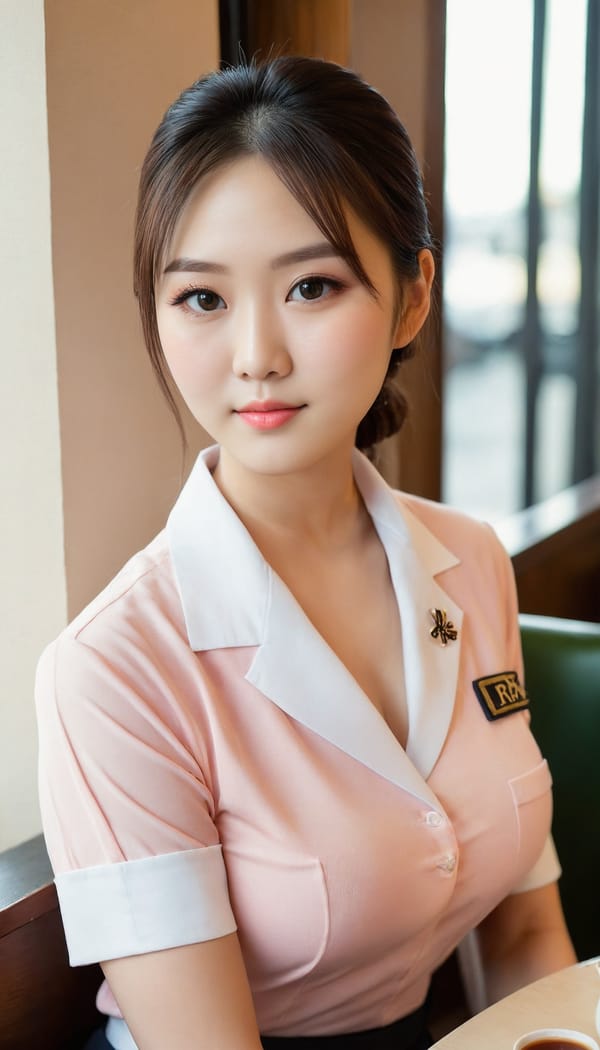 Tags: 21872187, SDXL
{"3": {"inputs": {"seed": 385180491478413, "steps": 32, "cfg": 5.63, "sampler_name": "dpmpp_2m", "scheduler": "karras", "denoise": 1.0, "model": ["27", 0], "positive": ["6", 0], "negative": ["7", 0], "latent_image": ["5", 0]}, "class_type": "KSampler"}, "4": {"inputs": {"ckpt_name": "juggernautXL_v8Rundiffusion.safetensors"}, "class_type": "CheckpointLoaderSimple"}, "5": {"inputs": {"width": 768, "height": 1344, "batch_size": 1}, "class_type": "EmptyLatentImage"}, "6": {"inputs": {"text": "28 year old girl, (japanese:0.99), (seductive facial expression:1.12), (sexy lips:1.03), (beautiful eyes:0.97), (double eyelids:1.09), (slim:1.04), (blush:0.95), (cute:1.03), (seductive pose:1.05), (idol:1.05), (pale skin:1.12), (detailed face:0.95), (temptress:1.04), (in a seductive pose:1.11), (large perky breasts:1.08), (cleavage:1.05), (thigh gap:1.01), (a waitress in uniform:1.09) working at a restaurant, (skin fuzz:1.09), (film:1.06), (candid cinema:1.01), (detailed skin:1.07), (soft lighting:1.02), (natural looking skin:1.03), (portra:1.06), (textured skin:1.02), (RAW:1.09)", "clip": ["27", 1]}, "class_type": "CLIPTextEncode"}, "7": {"inputs": {"text": "(distorted:1.08), (bad hands:1.10), (twisted:1.09), (worst quality:1.05), (low resolution:1.14), (open mouth:1.07), (watermark:1.05)", "clip": ["27", 1]}, "class_type": "CLIPTextEncode"}, "8": {"inputs": {"samples": ["3", 0], "vae": ["4", 2]}, "class_type": "VAEDecode"}, "25": {"inputs": {"lora_name": "nudify_xl.safetensors", "strength_model": 0.22, "strength_clip": 0.25, "model": ["4", 0], "clip": ["4", 1]}, "class_type": "LoraLoader"}, "26": {"inputs": {"lora_name": "shirtlift_SDXL_v2.safetensors", "strength_model": 0.06, "strength_clip": 0.02, "model": ["25", 0], "clip": ["25", 1]}, "class_type": "LoraLoader"}, "27": {"inputs": {"lora_name": "PerfectEyesXL.safetensors", "strength_model": 0.08, "strength_clip": 0.13, "model": ["26", 0], "clip": ["26", 1]}, "class_type": "LoraLoader"}, "30": {"inputs": {"model_name": "4x_NMKD-Superscale-SP_178000_G.pth"}, "class_type": "UpscaleModelLoader"}, "31": {"inputs": {"upscale_model": ["30", 0], "image": ["8", 0]}, "class_type": "ImageUpscaleWithModel"}, "32": {"inputs": {"upscale_method": "lanczos", "scale_by": 0.5, "image": ["31", 0]}, "class_type": "ImageScaleBy"}, "33": {"inputs": {"pixels": ["32", 0], "vae": ["4", 2]}, "class_type": "VAEEncode"}, "34": {"inputs": {"seed": 385180491478413, "steps": 32, "cfg": 5.63, "sampler_name": "dpmpp_2m", "scheduler": "karras", "denoise": 0.3, "model": ["27", 0], "positive": ["6", 0], "negative": ["7", 0], "latent_image": ["33", 0]}, "class_type": "KSampler"}, "36": {"inputs": {"samples": ["34", 0], "vae": ["4", 2]}, "class_type": "VAEDecode"}, "39": {"inputs": {"filename_prefix": "comfyapi-1708117981383", "images": ["36", 0]}, "class_type": "SaveImage"}}