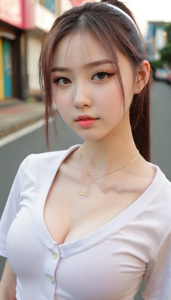 Tags: 21872187, SDXL
{"3": {"inputs": {"seed": 571831579997053, "steps": 32, "cfg": 7.52, "sampler_name": "dpmpp_2m", "scheduler": "karras", "denoise": 1.0, "model": ["27", 0], "positive": ["6", 0], "negative": ["7", 0], "latent_image": ["5", 0]}, "class_type": "KSampler"}, "4": {"inputs": {"ckpt_name": "juggernautxl.safetensors"}, "class_type": "CheckpointLoaderSimple"}, "5": {"inputs": {"width": 768, "height": 1344, "batch_size": 1}, "class_type": "EmptyLatentImage"}, "6": {"inputs": {"text": "19 year old girl, (sexy lips:1.09), (seductive pose:1.13), (cute:1.07), (double eyelids:0.96), (blush:0.95), (seductive facial expression:1.08), (eyelashes:1.00), (beautiful eyes:0.96), (detailed face:0.97), (slim:1.13), (pale skin:1.12), (idol:1.14), (in a seductive pose:1.14), (large perky breasts:1.03), (cleavage:1.03), (thigh gap:1.10), (school uniform:1.05), choker, busy street, (detailed skin:1.03), (skin fuzz:1.03), (candid cinema:1.07), (RAW:1.06), (natural looking skin:1.06), (film:1.00), (textured skin:1.06), (soft lighting:1.04)", "clip": ["27", 1]}, "class_type": "CLIPTextEncode"}, "7": {"inputs": {"text": "(worst quality:1.09), (twisted:1.09), (bad hands:1.05), (distorted:1.11), (open mouth:1.05), (watermark:1.07), (low resolution:1.13)", "clip": ["27", 1]}, "class_type": "CLIPTextEncode"}, "8": {"inputs": {"samples": ["3", 0], "vae": ["4", 2]}, "class_type": "VAEDecode"}, "25": {"inputs": {"lora_name": "nudify_xl.safetensors", "strength_model": 0.22, "strength_clip": 0.28, "model": ["4", 0], "clip": ["4", 1]}, "class_type": "LoraLoader"}, "26": {"inputs": {"lora_name": "shirtlift_SDXL_v2.safetensors", "strength_model": 0.09, "strength_clip": 0.19, "model": ["25", 0], "clip": ["25", 1]}, "class_type": "LoraLoader"}, "27": {"inputs": {"lora_name": "PerfectEyesXL.safetensors", "strength_model": 0.08, "strength_clip": 0.16, "model": ["26", 0], "clip": ["26", 1]}, "class_type": "LoraLoader"}, "30": {"inputs": {"model_name": "4x_NMKD-Superscale-SP_178000_G.pth"}, "class_type": "UpscaleModelLoader"}, "31": {"inputs": {"upscale_model": ["30", 0], "image": ["8", 0]}, "class_type": "ImageUpscaleWithModel"}, "32": {"inputs": {"upscale_method": "lanczos", "scale_by": 0.5, "image": ["31", 0]}, "class_type": "ImageScaleBy"}, "33": {"inputs": {"pixels": ["32", 0], "vae": ["4", 2]}, "class_type": "VAEEncode"}, "34": {"inputs": {"seed": 571831579997053, "steps": 32, "cfg": 7.52, "sampler_name": "dpmpp_2m", "scheduler": "karras", "denoise": 0.3, "model": ["27", 0], "positive": ["6", 0], "negative": ["7", 0], "latent_image": ["33", 0]}, "class_type": "KSampler"}, "36": {"inputs": {"samples": ["34", 0], "vae": ["4", 2]}, "class_type": "VAEDecode"}, "39": {"inputs": {"filename_prefix": "comfyapi-1717225249987", "images": ["36", 0]}, "class_type": "SaveImage"}}