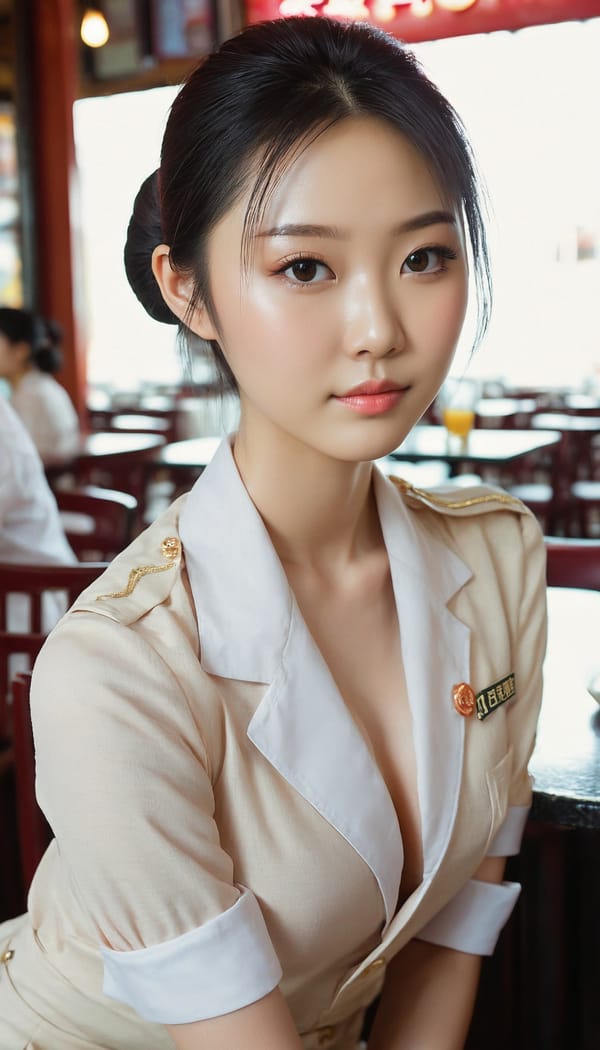 Tags: 21872187, SDXL
{"3": {"inputs": {"seed": 350318203685540, "steps": 32, "cfg": 7.27, "sampler_name": "dpmpp_2m", "scheduler": "karras", "denoise": 1.0, "model": ["27", 0], "positive": ["6", 0], "negative": ["7", 0], "latent_image": ["5", 0]}, "class_type": "KSampler"}, "4": {"inputs": {"ckpt_name": "juggernautxl.safetensors"}, "class_type": "CheckpointLoaderSimple"}, "5": {"inputs": {"width": 768, "height": 1344, "batch_size": 1}, "class_type": "EmptyLatentImage"}, "6": {"inputs": {"text": "25 year old girl, (irish:0.97), (chinese:1.07), (slim:1.01), (temptress:1.03), (double eyelids:1.07), (detailed face:0.95), (cute:1.04), (idol:0.96), (beautiful eyes:0.97), (seductive pose:1.05), (blush:1.04), (sexy lips:0.95), (pale skin:1.02), (eyelashes:0.95), (on all fours:1.11), (spreading ass cheeks:1.07), (from behind:0.95), (backboob:1.10), (a waitress in uniform:0.97) working at a restaurant, (film:1.06), (candid cinema:1.00), (portra:1.06), (natural looking skin:1.00), (detailed skin:1.03), (RAW:1.08), (soft lighting:1.07), (textured skin:1.02), (skin fuzz:1.02)", "clip": ["27", 1]}, "class_type": "CLIPTextEncode"}, "7": {"inputs": {"text": "(open mouth:1.14), (bad hands:1.10), (low resolution:1.09), (worst quality:1.07), (watermark:1.12), (twisted:1.12), (distorted:1.05)", "clip": ["27", 1]}, "class_type": "CLIPTextEncode"}, "8": {"inputs": {"samples": ["3", 0], "vae": ["4", 2]}, "class_type": "VAEDecode"}, "25": {"inputs": {"lora_name": "nudify_xl.safetensors", "strength_model": 0.0, "strength_clip": 0.37, "model": ["4", 0], "clip": ["4", 1]}, "class_type": "LoraLoader"}, "26": {"inputs": {"lora_name": "shirtlift_SDXL_v2.safetensors", "strength_model": 0.03, "strength_clip": 0.02, "model": ["25", 0], "clip": ["25", 1]}, "class_type": "LoraLoader"}, "27": {"inputs": {"lora_name": "PerfectEyesXL.safetensors", "strength_model": 0.1, "strength_clip": 0.08, "model": ["26", 0], "clip": ["26", 1]}, "class_type": "LoraLoader"}, "30": {"inputs": {"model_name": "4x_NMKD-Superscale-SP_178000_G.pth"}, "class_type": "UpscaleModelLoader"}, "31": {"inputs": {"upscale_model": ["30", 0], "image": ["8", 0]}, "class_type": "ImageUpscaleWithModel"}, "32": {"inputs": {"upscale_method": "lanczos", "scale_by": 0.5, "image": ["31", 0]}, "class_type": "ImageScaleBy"}, "33": {"inputs": {"pixels": ["32", 0], "vae": ["4", 2]}, "class_type": "VAEEncode"}, "34": {"inputs": {"seed": 350318203685540, "steps": 32, "cfg": 7.27, "sampler_name": "dpmpp_2m", "scheduler": "karras", "denoise": 0.3, "model": ["27", 0], "positive": ["6", 0], "negative": ["7", 0], "latent_image": ["33", 0]}, "class_type": "KSampler"}, "36": {"inputs": {"samples": ["34", 0], "vae": ["4", 2]}, "class_type": "VAEDecode"}, "39": {"inputs": {"filename_prefix": "comfyapi-1733808205413", "images": ["36", 0]}, "class_type": "SaveImage"}}