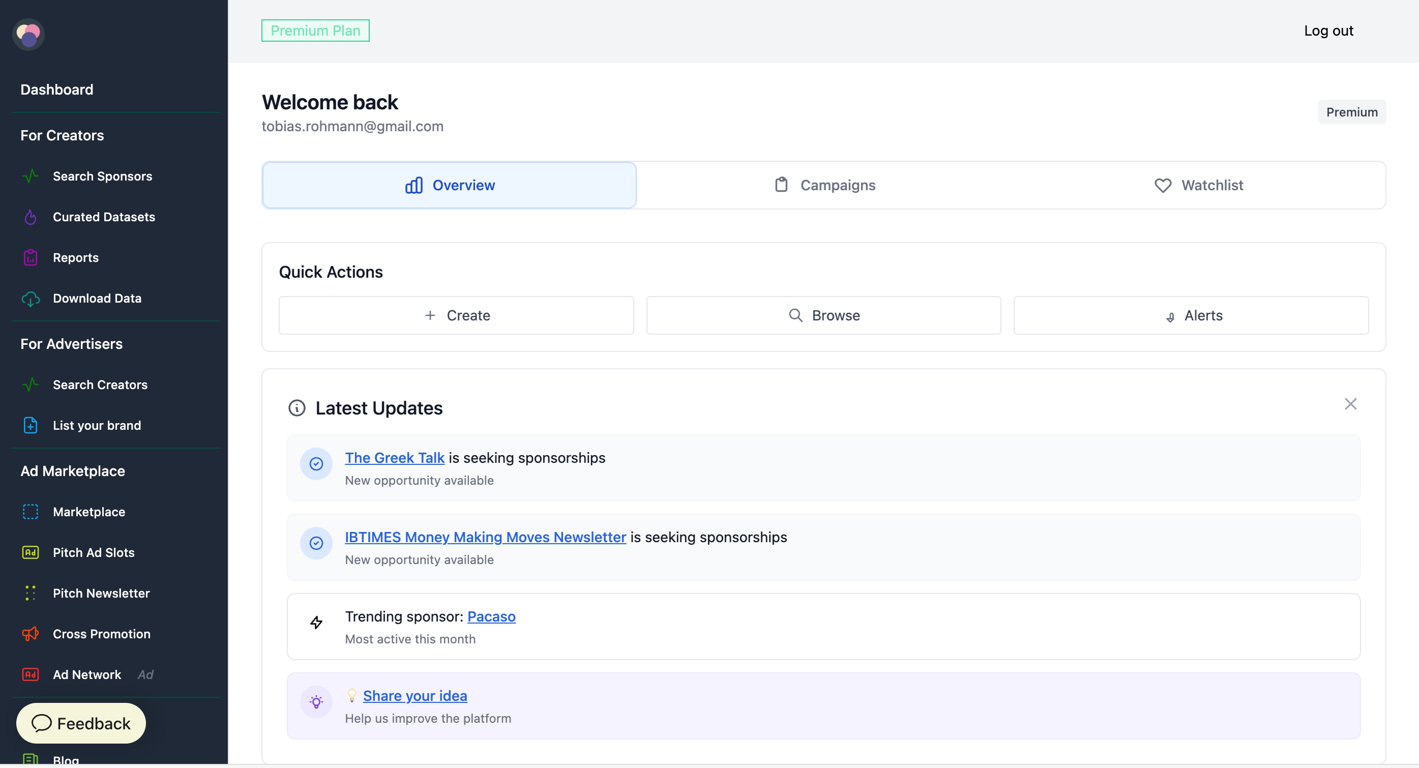 SponsorGap Dashboard