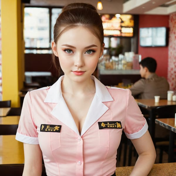 Tags: 21872187, SDXL
{"3": {"inputs": {"seed": 725136372268321, "steps": 64, "cfg": 7.69, "sampler_name": "dpmpp_2m", "scheduler": "karras", "denoise": 1.0, "model": ["27", 0], "positive": ["6", 0], "negative": ["7", 0], "latent_image": ["5", 0]}, "class_type": "KSampler"}, "4": {"inputs": {"ckpt_name": "juggernautXL_v8Rundiffusion.safetensors"}, "class_type": "CheckpointLoaderSimple"}, "5": {"inputs": {"width": 1024, "height": 1024, "batch_size": 1}, "class_type": "EmptyLatentImage"}, "6": {"inputs": {"text": "25 year old girl, (russian:1.13), (slim:1.14), (cute:0.97), (eyelashes:1.03), (seductive facial expression:0.99), (pale skin:1.06), (seductive pose:1.00), (sexy lips:1.12), (double eyelids:1.12), (blush:1.05), (temptress:0.97), (idol:1.08), (beautiful eyes:1.01), (detailed face:1.11), (in a seductive pose:1.12), (large perky breasts:1.03), (cleavage:1.05), (thigh gap:1.05), (a waitress in uniform:1.11) working at a restaurant, (portra:1.02), (textured skin:1.02), (RAW:1.09), (detailed skin:1.04), (natural looking skin:1.05), (soft lighting:1.06), (skin fuzz:1.03), (candid cinema:1.07), (film:1.01)", "clip": ["27", 1]}, "class_type": "CLIPTextEncode"}, "7": {"inputs": {"text": "(worst quality:1.12), (watermark:1.07), (bad hands:1.09), (twisted:1.14), (low resolution:1.08), (open mouth:1.11), (distorted:1.12)", "clip": ["27", 1]}, "class_type": "CLIPTextEncode"}, "8": {"inputs": {"samples": ["3", 0], "vae": ["4", 2]}, "class_type": "VAEDecode"}, "25": {"inputs": {"lora_name": "nudify_xl.safetensors", "strength_model": 0.05, "strength_clip": 0.07, "model": ["4", 0], "clip": ["4", 1]}, "class_type": "LoraLoader"}, "26": {"inputs": {"lora_name": "shirtlift_SDXL_v2.safetensors", "strength_model": 0.1, "strength_clip": 0.18, "model": ["25", 0], "clip": ["25", 1]}, "class_type": "LoraLoader"}, "27": {"inputs": {"lora_name": "PerfectEyesXL.safetensors", "strength_model": 0.11, "strength_clip": 0.12, "model": ["26", 0], "clip": ["26", 1]}, "class_type": "LoraLoader"}, "30": {"inputs": {"model_name": "4x_NMKD-Superscale-SP_178000_G.pth"}, "class_type": "UpscaleModelLoader"}, "31": {"inputs": {"upscale_model": ["30", 0], "image": ["8", 0]}, "class_type": "ImageUpscaleWithModel"}, "32": {"inputs": {"upscale_method": "lanczos", "scale_by": 0.5, "image": ["31", 0]}, "class_type": "ImageScaleBy"}, "33": {"inputs": {"pixels": ["32", 0], "vae": ["4", 2]}, "class_type": "VAEEncode"}, "34": {"inputs": {"seed": 725136372268321, "steps": 64, "cfg": 7.69, "sampler_name": "dpmpp_2m", "scheduler": "karras", "denoise": 0.3, "model": ["27", 0], "positive": ["6", 0], "negative": ["7", 0], "latent_image": ["33", 0]}, "class_type": "KSampler"}, "36": {"inputs": {"samples": ["34", 0], "vae": ["4", 2]}, "class_type": "VAEDecode"}, "39": {"inputs": {"filename_prefix": "comfyapi-1707822659142", "images": ["36", 0]}, "class_type": "SaveImage"}}