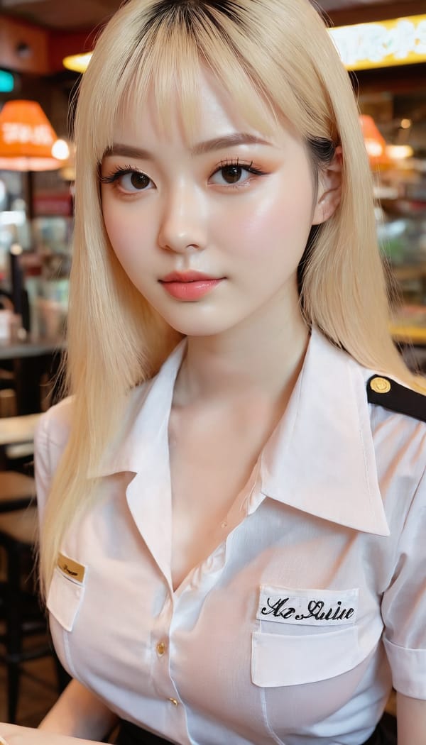 Tags: 21872187, SDXL
{"3": {"inputs": {"seed": 653424038336084, "steps": 32, "cfg": 6.74, "sampler_name": "dpmpp_2m", "scheduler": "karras", "denoise": 1.0, "model": ["27", 0], "positive": ["6", 0], "negative": ["7", 0], "latent_image": ["5", 0]}, "class_type": "KSampler"}, "4": {"inputs": {"ckpt_name": "juggernautxl.safetensors"}, "class_type": "CheckpointLoaderSimple"}, "5": {"inputs": {"width": 768, "height": 1344, "batch_size": 1}, "class_type": "EmptyLatentImage"}, "6": {"inputs": {"text": "26 year old girl, (idol:1.03), (beautiful eyes:0.99), (pale skin:1.09), (slim:1.07), (blush:1.11), (sexy lips:1.11), (double eyelids:1.07), (eyelashes:1.04), (temptress:0.98), (seductive pose:1.12), (cute:1.13), (on all fours:1.10), (spreading ass cheeks:1.00), (from behind:0.95), (backboob:1.06), (a waitress in uniform:1.04) working at a restaurant, (film:1.09), (portra:1.03), (soft lighting:1.01), (natural looking skin:1.00), (candid cinema:1.02), (skin fuzz:1.07), (textured skin:1.00), (detailed skin:1.00)", "clip": ["27", 1]}, "class_type": "CLIPTextEncode"}, "7": {"inputs": {"text": "(low resolution:1.07), (worst quality:1.08), (distorted:1.07), (bad hands:1.08), (watermark:1.13), (open mouth:1.08), (twisted:1.11)", "clip": ["27", 1]}, "class_type": "CLIPTextEncode"}, "8": {"inputs": {"samples": ["3", 0], "vae": ["4", 2]}, "class_type": "VAEDecode"}, "25": {"inputs": {"lora_name": "nudify_xl.safetensors", "strength_model": 0.04, "strength_clip": 0.31, "model": ["4", 0], "clip": ["4", 1]}, "class_type": "LoraLoader"}, "26": {"inputs": {"lora_name": "shirtlift_SDXL_v2.safetensors", "strength_model": 0.13, "strength_clip": 0.04, "model": ["25", 0], "clip": ["25", 1]}, "class_type": "LoraLoader"}, "27": {"inputs": {"lora_name": "PerfectEyesXL.safetensors", "strength_model": 0.05, "strength_clip": 0.1, "model": ["26", 0], "clip": ["26", 1]}, "class_type": "LoraLoader"}, "30": {"inputs": {"model_name": "4x_NMKD-Superscale-SP_178000_G.pth"}, "class_type": "UpscaleModelLoader"}, "31": {"inputs": {"upscale_model": ["30", 0], "image": ["8", 0]}, "class_type": "ImageUpscaleWithModel"}, "32": {"inputs": {"upscale_method": "lanczos", "scale_by": 0.5, "image": ["31", 0]}, "class_type": "ImageScaleBy"}, "33": {"inputs": {"pixels": ["32", 0], "vae": ["4", 2]}, "class_type": "VAEEncode"}, "34": {"inputs": {"seed": 653424038336084, "steps": 32, "cfg": 6.74, "sampler_name": "dpmpp_2m", "scheduler": "karras", "denoise": 0.3, "model": ["27", 0], "positive": ["6", 0], "negative": ["7", 0], "latent_image": ["33", 0]}, "class_type": "KSampler"}, "36": {"inputs": {"samples": ["34", 0], "vae": ["4", 2]}, "class_type": "VAEDecode"}, "39": {"inputs": {"filename_prefix": "comfyapi-1732641001162", "images": ["36", 0]}, "class_type": "SaveImage"}}