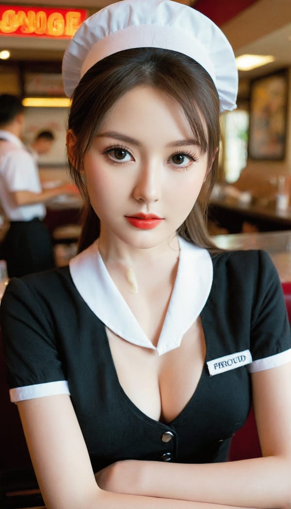 Tags: 21872187, SDXL
{"3": {"inputs": {"seed": 282863858786708, "steps": 32, "cfg": 6.81, "sampler_name": "dpmpp_2m", "scheduler": "karras", "denoise": 1.0, "model": ["27", 0], "positive": ["6", 0], "negative": ["7", 0], "latent_image": ["5", 0]}, "class_type": "KSampler"}, "4": {"inputs": {"ckpt_name": "leosamsHelloworldSDXL_helloworldSDXL32DPO.safetensors"}, "class_type": "CheckpointLoaderSimple"}, "5": {"inputs": {"width": 768, "height": 1344, "batch_size": 1}, "class_type": "EmptyLatentImage"}, "6": {"inputs": {"text": "25 year old girl, (detailed face:0.98), (slim:1.08), (idol:1.07), (temptress:1.12), (eyelashes:1.14), (seductive facial expression:1.07), (sexy lips:0.98), (double eyelids:0.96), (beautiful eyes:1.12), (pale skin:1.03), (seductive pose:1.01), (cute:1.05), (in a seductive pose:1.01), (large perky breasts:0.97), (cleavage:0.99), (thigh gap:1.05), (a waitress in uniform:1.09) working at a restaurant, (soft lighting:1.04), (candid cinema:1.05), (RAW:1.04), (portra:1.09), (film:1.01), (textured skin:1.00), (skin fuzz:1.00), (detailed skin:1.02), (natural looking skin:1.06)", "clip": ["27", 1]}, "class_type": "CLIPTextEncode"}, "7": {"inputs": {"text": "(watermark:1.07), (twisted:1.05), (low resolution:1.13), (bad hands:1.07), (distorted:1.11), (open mouth:1.13), (worst quality:1.09)", "clip": ["27", 1]}, "class_type": "CLIPTextEncode"}, "8": {"inputs": {"samples": ["3", 0], "vae": ["4", 2]}, "class_type": "VAEDecode"}, "25": {"inputs": {"lora_name": "nudify_xl.safetensors", "strength_model": 0.3, "strength_clip": 0.24, "model": ["4", 0], "clip": ["4", 1]}, "class_type": "LoraLoader"}, "26": {"inputs": {"lora_name": "shirtlift_SDXL_v2.safetensors", "strength_model": 0.12, "strength_clip": 0.03, "model": ["25", 0], "clip": ["25", 1]}, "class_type": "LoraLoader"}, "27": {"inputs": {"lora_name": "PerfectEyesXL.safetensors", "strength_model": 0.11, "strength_clip": 0.07, "model": ["26", 0], "clip": ["26", 1]}, "class_type": "LoraLoader"}, "30": {"inputs": {"model_name": "4x_NMKD-Superscale-SP_178000_G.pth"}, "class_type": "UpscaleModelLoader"}, "31": {"inputs": {"upscale_model": ["30", 0], "image": ["8", 0]}, "class_type": "ImageUpscaleWithModel"}, "32": {"inputs": {"upscale_method": "lanczos", "scale_by": 0.5, "image": ["31", 0]}, "class_type": "ImageScaleBy"}, "33": {"inputs": {"pixels": ["32", 0], "vae": ["4", 2]}, "class_type": "VAEEncode"}, "34": {"inputs": {"seed": 282863858786708, "steps": 32, "cfg": 6.81, "sampler_name": "dpmpp_2m", "scheduler": "karras", "denoise": 0.3, "model": ["27", 0], "positive": ["6", 0], "negative": ["7", 0], "latent_image": ["33", 0]}, "class_type": "KSampler"}, "36": {"inputs": {"samples": ["34", 0], "vae": ["4", 2]}, "class_type": "VAEDecode"}, "39": {"inputs": {"filename_prefix": "comfyapi-1708039941205", "images": ["36", 0]}, "class_type": "SaveImage"}}