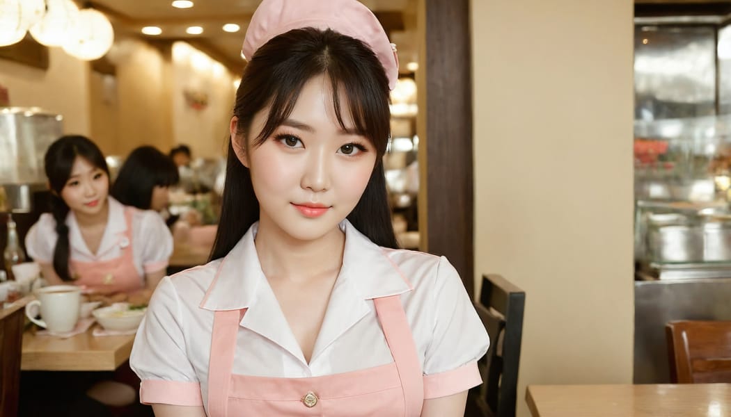 Tags: 21872187, SDXL
{"3": {"inputs": {"seed": 194899674588517, "steps": 32, "cfg": 6.07, "sampler_name": "dpmpp_2m", "scheduler": "karras", "denoise": 1.0, "model": ["27", 0], "positive": ["6", 0], "negative": ["7", 0], "latent_image": ["5", 0]}, "class_type": "KSampler"}, "4": {"inputs": {"ckpt_name": "juggernautXL_v8Rundiffusion.safetensors"}, "class_type": "CheckpointLoaderSimple"}, "5": {"inputs": {"width": 1344, "height": 768, "batch_size": 1}, "class_type": "EmptyLatentImage"}, "6": {"inputs": {"text": "25 year old girl, (korean:1.01), (seductive pose:1.02), (seductive facial expression:1.10), (idol:1.00), (eyelashes:0.97), (beautiful eyes:1.12), (pale skin:1.13), (detailed face:1.03), (blush:1.14), (cute:1.01), (slim:1.09), (temptress:1.07), (in a seductive pose:1.11), (large perky breasts:0.97), (cleavage:1.06), (thigh gap:1.01), (a waitress in uniform:1.09) working at a restaurant, (skin fuzz:1.09), (textured skin:1.04), (candid cinema:1.05), (film:1.02), (portra:1.08), (soft lighting:1.05), (RAW:1.04), (detailed skin:1.06), (natural looking skin:1.08)", "clip": ["27", 1]}, "class_type": "CLIPTextEncode"}, "7": {"inputs": {"text": "(low resolution:1.07), (twisted:1.05), (watermark:1.11), (distorted:1.09), (open mouth:1.09), (worst quality:1.10), (bad hands:1.09)", "clip": ["27", 1]}, "class_type": "CLIPTextEncode"}, "8": {"inputs": {"samples": ["3", 0], "vae": ["4", 2]}, "class_type": "VAEDecode"}, "25": {"inputs": {"lora_name": "nudify_xl.safetensors", "strength_model": 0.2, "strength_clip": 0.35, "model": ["4", 0], "clip": ["4", 1]}, "class_type": "LoraLoader"}, "26": {"inputs": {"lora_name": "shirtlift_SDXL_v2.safetensors", "strength_model": 0.04, "strength_clip": 0.19, "model": ["25", 0], "clip": ["25", 1]}, "class_type": "LoraLoader"}, "27": {"inputs": {"lora_name": "PerfectEyesXL.safetensors", "strength_model": 0.18, "strength_clip": 0.19, "model": ["26", 0], "clip": ["26", 1]}, "class_type": "LoraLoader"}, "30": {"inputs": {"model_name": "4x_NMKD-Superscale-SP_178000_G.pth"}, "class_type": "UpscaleModelLoader"}, "31": {"inputs": {"upscale_model": ["30", 0], "image": ["8", 0]}, "class_type": "ImageUpscaleWithModel"}, "32": {"inputs": {"upscale_method": "lanczos", "scale_by": 0.5, "image": ["31", 0]}, "class_type": "ImageScaleBy"}, "33": {"inputs": {"pixels": ["32", 0], "vae": ["4", 2]}, "class_type": "VAEEncode"}, "34": {"inputs": {"seed": 194899674588517, "steps": 32, "cfg": 6.07, "sampler_name": "dpmpp_2m", "scheduler": "karras", "denoise": 0.3, "model": ["27", 0], "positive": ["6", 0], "negative": ["7", 0], "latent_image": ["33", 0]}, "class_type": "KSampler"}, "36": {"inputs": {"samples": ["34", 0], "vae": ["4", 2]}, "class_type": "VAEDecode"}, "39": {"inputs": {"filename_prefix": "comfyapi-1707815341673", "images": ["36", 0]}, "class_type": "SaveImage"}}