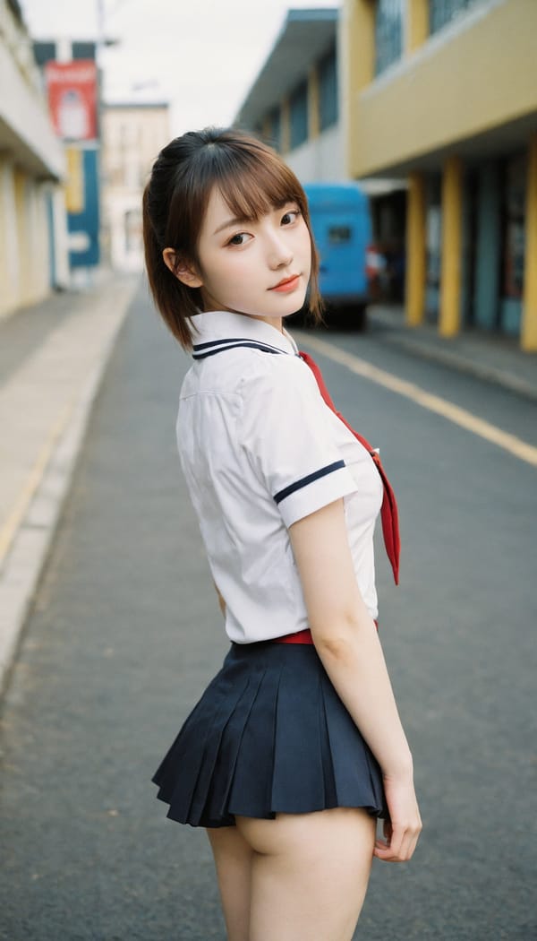 Tags: 21872187, SDXL
{"3": {"inputs": {"seed": 562283531622413, "steps": 64, "cfg": 5.53, "sampler_name": "dpmpp_2m", "scheduler": "karras", "denoise": 1.0, "model": ["27", 0], "positive": ["6", 0], "negative": ["7", 0], "latent_image": ["5", 0]}, "class_type": "KSampler"}, "4": {"inputs": {"ckpt_name": "helloworldxl.safetensors"}, "class_type": "CheckpointLoaderSimple"}, "5": {"inputs": {"width": 768, "height": 1344, "batch_size": 1}, "class_type": "EmptyLatentImage"}, "6": {"inputs": {"text": "27 year old girl, (double eyelids:1.09), (seductive pose:1.11), (pale skin:1.10), (cute:0.99), (blush:0.97), (temptress:0.95), (eyelashes:0.97), (slim:1.06), (detailed face:1.11), (sexy lips:0.97), (seductive facial expression:1.03), (beautiful eyes:0.97), (perky ass:1.04), (exposed ass:0.95), (looking back:1.13), (sexy ass:1.05), (thigh gap:1.04), (school uniform:1.08), choker, busy street, (film:1.05), (soft lighting:1.07), (detailed skin:1.05), (natural looking skin:1.00), (portra:1.08), (candid cinema:1.08), (skin fuzz:1.01), (RAW:1.02), (textured skin:1.08)", "clip": ["27", 1]}, "class_type": "CLIPTextEncode"}, "7": {"inputs": {"text": "(distorted:1.09), (worst quality:1.09), (open mouth:1.14), (twisted:1.11), (watermark:1.13), (bad hands:1.09), (low resolution:1.05)", "clip": ["27", 1]}, "class_type": "CLIPTextEncode"}, "8": {"inputs": {"samples": ["3", 0], "vae": ["4", 2]}, "class_type": "VAEDecode"}, "25": {"inputs": {"lora_name": "nudify_xl.safetensors", "strength_model": 0.0, "strength_clip": 0.39, "model": ["4", 0], "clip": ["4", 1]}, "class_type": "LoraLoader"}, "26": {"inputs": {"lora_name": "shirtlift_SDXL_v2.safetensors", "strength_model": 0.0, "strength_clip": 0.01, "model": ["25", 0], "clip": ["25", 1]}, "class_type": "LoraLoader"}, "27": {"inputs": {"lora_name": "PerfectEyesXL.safetensors", "strength_model": 0.06, "strength_clip": 0.02, "model": ["26", 0], "clip": ["26", 1]}, "class_type": "LoraLoader"}, "30": {"inputs": {"model_name": "4x_NMKD-Superscale-SP_178000_G.pth"}, "class_type": "UpscaleModelLoader"}, "31": {"inputs": {"upscale_model": ["30", 0], "image": ["8", 0]}, "class_type": "ImageUpscaleWithModel"}, "32": {"inputs": {"upscale_method": "lanczos", "scale_by": 0.5, "image": ["31", 0]}, "class_type": "ImageScaleBy"}, "33": {"inputs": {"pixels": ["32", 0], "vae": ["4", 2]}, "class_type": "VAEEncode"}, "34": {"inputs": {"seed": 562283531622413, "steps": 64, "cfg": 5.53, "sampler_name": "dpmpp_2m", "scheduler": "karras", "denoise": 0.3, "model": ["27", 0], "positive": ["6", 0], "negative": ["7", 0], "latent_image": ["33", 0]}, "class_type": "KSampler"}, "36": {"inputs": {"samples": ["34", 0], "vae": ["4", 2]}, "class_type": "VAEDecode"}, "39": {"inputs": {"filename_prefix": "comfyapi-1723822993142", "images": ["36", 0]}, "class_type": "SaveImage"}}