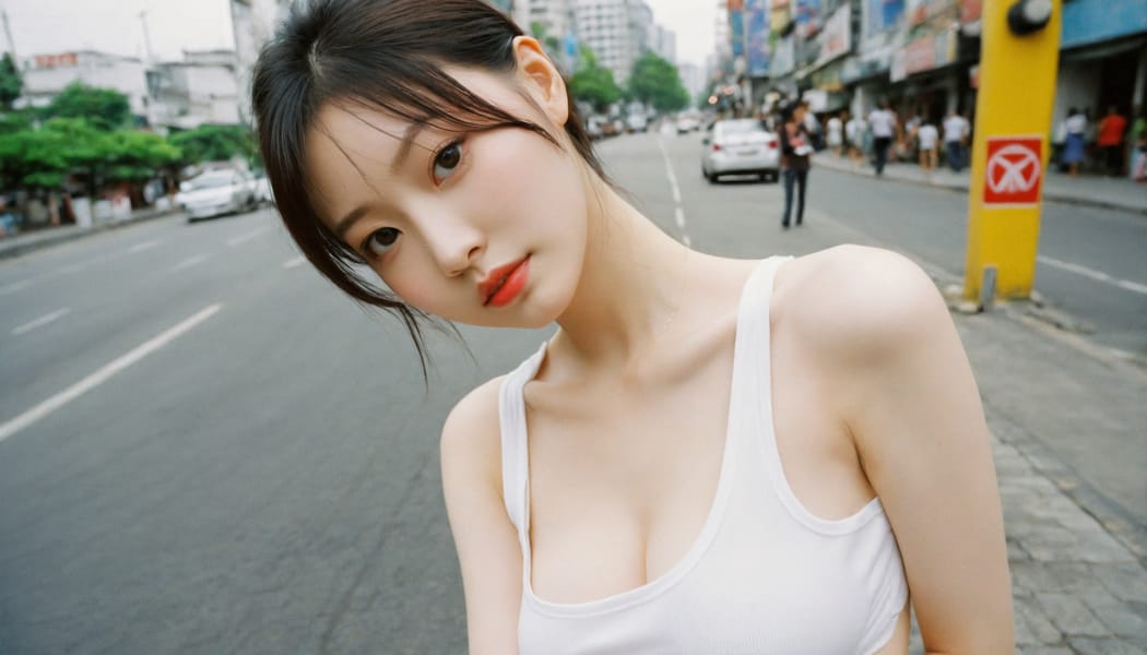 Tags: 21872187, SDXL
{"3": {"inputs": {"seed": 951771006645611, "steps": 32, "cfg": 5.16, "sampler_name": "dpmpp_2m", "scheduler": "karras", "denoise": 1.0, "model": ["27", 0], "positive": ["6", 0], "negative": ["7", 0], "latent_image": ["5", 0]}, "class_type": "KSampler"}, "4": {"inputs": {"ckpt_name": "helloworldxl.safetensors"}, "class_type": "CheckpointLoaderSimple"}, "5": {"inputs": {"width": 1344, "height": 768, "batch_size": 1}, "class_type": "EmptyLatentImage"}, "6": {"inputs": {"text": "28 year old girl, (chinese:1.02), (ukrainian:0.97), (korean:0.96), (blush:1.11), (slim:0.96), (cute:1.13), (detailed face:1.00), (eyelashes:1.09), (double eyelids:1.00), (sexy lips:1.11), (pale skin:1.14), (seductive pose:1.12), (temptress:1.00), (beautiful eyes:0.99), (idol:1.07), (in a seductive pose:1.10), (large perky breasts:1.04), (cleavage:1.01), (thigh gap:1.08), (white tanktop:1.11), busy street, (soft lighting:1.05), (film:1.09), (detailed skin:1.01), (RAW:1.02), (skin fuzz:1.09), (natural looking skin:1.08), (candid cinema:1.00), (portra:1.07), (textured skin:1.02)", "clip": ["27", 1]}, "class_type": "CLIPTextEncode"}, "7": {"inputs": {"text": "(worst quality:1.12), (distorted:1.07), (twisted:1.14), (open mouth:1.13), (watermark:1.09), (low resolution:1.12), (bad hands:1.08)", "clip": ["27", 1]}, "class_type": "CLIPTextEncode"}, "8": {"inputs": {"samples": ["3", 0], "vae": ["4", 2]}, "class_type": "VAEDecode"}, "25": {"inputs": {"lora_name": "nudify_xl.safetensors", "strength_model": 0.29, "strength_clip": 0.07, "model": ["4", 0], "clip": ["4", 1]}, "class_type": "LoraLoader"}, "26": {"inputs": {"lora_name": "shirtlift_SDXL_v2.safetensors", "strength_model": 0.01, "strength_clip": 0.15, "model": ["25", 0], "clip": ["25", 1]}, "class_type": "LoraLoader"}, "27": {"inputs": {"lora_name": "PerfectEyesXL.safetensors", "strength_model": 0.16, "strength_clip": 0.06, "model": ["26", 0], "clip": ["26", 1]}, "class_type": "LoraLoader"}, "30": {"inputs": {"model_name": "4x_NMKD-Superscale-SP_178000_G.pth"}, "class_type": "UpscaleModelLoader"}, "31": {"inputs": {"upscale_model": ["30", 0], "image": ["8", 0]}, "class_type": "ImageUpscaleWithModel"}, "32": {"inputs": {"upscale_method": "lanczos", "scale_by": 0.5, "image": ["31", 0]}, "class_type": "ImageScaleBy"}, "33": {"inputs": {"pixels": ["32", 0], "vae": ["4", 2]}, "class_type": "VAEEncode"}, "34": {"inputs": {"seed": 951771006645611, "steps": 32, "cfg": 5.16, "sampler_name": "dpmpp_2m", "scheduler": "karras", "denoise": 0.3, "model": ["27", 0], "positive": ["6", 0], "negative": ["7", 0], "latent_image": ["33", 0]}, "class_type": "KSampler"}, "36": {"inputs": {"samples": ["34", 0], "vae": ["4", 2]}, "class_type": "VAEDecode"}, "39": {"inputs": {"filename_prefix": "comfyapi-1714581399495", "images": ["36", 0]}, "class_type": "SaveImage"}}