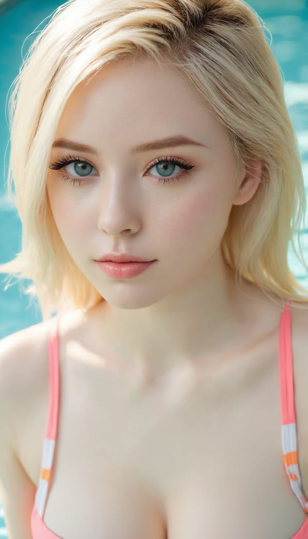 Tags: 21872187, SDXL
{"3": {"inputs": {"seed": 606516473018409, "steps": 32, "cfg": 5.5, "sampler_name": "dpmpp_2m", "scheduler": "karras", "denoise": 1.0, "model": ["27", 0], "positive": ["6", 0], "negative": ["7", 0], "latent_image": ["5", 0]}, "class_type": "KSampler"}, "4": {"inputs": {"ckpt_name": "juggernautxl.safetensors"}, "class_type": "CheckpointLoaderSimple"}, "5": {"inputs": {"width": 768, "height": 1344, "batch_size": 1}, "class_type": "EmptyLatentImage"}, "6": {"inputs": {"text": "23 year old girl, (sexy lips:1.07), (beautiful eyes:1.14), (detailed face:1.05), (seductive facial expression:0.97), (slim:1.01), (eyelashes:0.95), (pale skin:1.13), (seductive pose:0.96), (blush:0.97), (idol:1.10), (temptress:0.99), (cute:1.05), (double eyelids:1.01), (in a seductive pose:0.99), (large perky breasts:1.14), (cleavage:1.00), (thigh gap:0.97), (in a swimsuit:1.14) at a pool, (film:1.02), (textured skin:1.02), (skin fuzz:1.07), (RAW:1.00), (natural looking skin:1.00), (soft lighting:1.08), (candid cinema:1.05), (portra:1.08), (detailed skin:1.02)", "clip": ["27", 1]}, "class_type": "CLIPTextEncode"}, "7": {"inputs": {"text": "(distorted:1.11), (open mouth:1.13), (worst quality:1.06), (watermark:1.13), (low resolution:1.10), (bad hands:1.07), (twisted:1.13)", "clip": ["27", 1]}, "class_type": "CLIPTextEncode"}, "8": {"inputs": {"samples": ["3", 0], "vae": ["4", 2]}, "class_type": "VAEDecode"}, "25": {"inputs": {"lora_name": "nudify_xl.safetensors", "strength_model": 0.08, "strength_clip": 0.32, "model": ["4", 0], "clip": ["4", 1]}, "class_type": "LoraLoader"}, "26": {"inputs": {"lora_name": "shirtlift_SDXL_v2.safetensors", "strength_model": 0.05, "strength_clip": 0.12, "model": ["25", 0], "clip": ["25", 1]}, "class_type": "LoraLoader"}, "27": {"inputs": {"lora_name": "PerfectEyesXL.safetensors", "strength_model": 0.05, "strength_clip": 0.19, "model": ["26", 0], "clip": ["26", 1]}, "class_type": "LoraLoader"}, "30": {"inputs": {"model_name": "4x_NMKD-Superscale-SP_178000_G.pth"}, "class_type": "UpscaleModelLoader"}, "31": {"inputs": {"upscale_model": ["30", 0], "image": ["8", 0]}, "class_type": "ImageUpscaleWithModel"}, "32": {"inputs": {"upscale_method": "lanczos", "scale_by": 0.5, "image": ["31", 0]}, "class_type": "ImageScaleBy"}, "33": {"inputs": {"pixels": ["32", 0], "vae": ["4", 2]}, "class_type": "VAEEncode"}, "34": {"inputs": {"seed": 606516473018409, "steps": 32, "cfg": 5.5, "sampler_name": "dpmpp_2m", "scheduler": "karras", "denoise": 0.3, "model": ["27", 0], "positive": ["6", 0], "negative": ["7", 0], "latent_image": ["33", 0]}, "class_type": "KSampler"}, "36": {"inputs": {"samples": ["34", 0], "vae": ["4", 2]}, "class_type": "VAEDecode"}, "39": {"inputs": {"filename_prefix": "comfyapi-1717115076981", "images": ["36", 0]}, "class_type": "SaveImage"}}