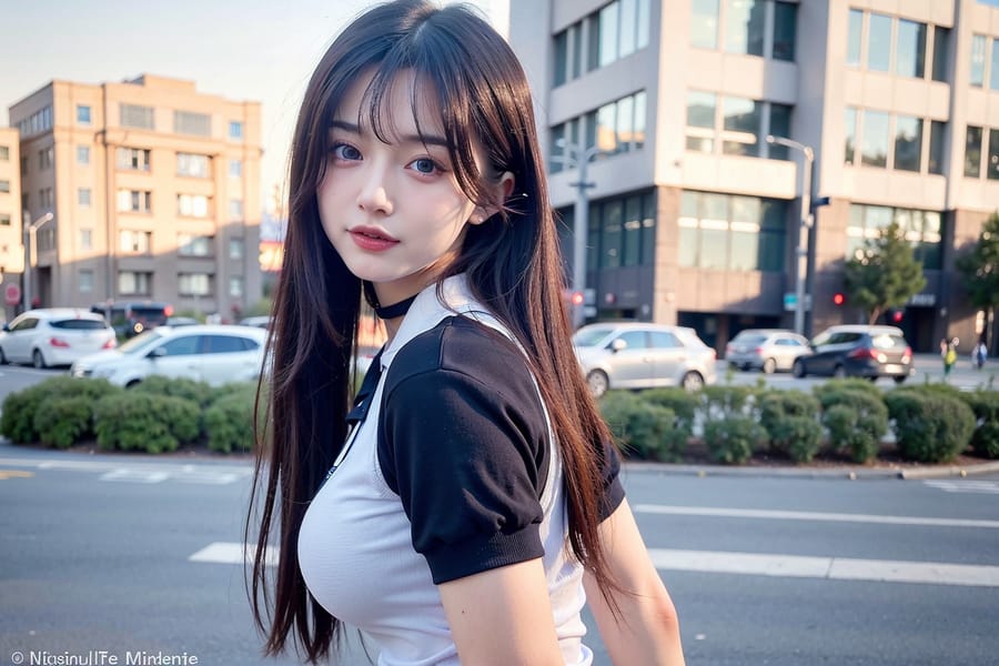 Tags: 21872187
<lora:mix4:0.49>, <lora:taiwanDollLikeness_v20:0.49>, (ukrainian:0.92), (school uniform:1.04), (large breasts:1.06), choker, busy street in urban city, (perky ass:1.03), (exposed ass:0.97), (looking back:1.04), <lora:Addams:0.33>, extremely detailed face, cute, (photorealistic:1.17), sexy lips, seductive smile, double eyelids, eyelashes, perky breasts, full body portrait, sharp, (thigh gap:1.13), delicate and beautiful girl, solo, (dramatic:1.17)
Negative prompt: sketches, paintings, anime, black and white, (low quality:2.17), (worst quality:2.14)
Steps: 32, Sampler: DPM++ 2M Karras, CFG scale: 7.24, Seed: 2273087012, Size: 768x512, Model hash: fc2511737a, Model: chilloutmix_NiPrunedFp32Fix, Seed resize from: -1x-1, Denoising strength: 0.4, Version: v1.2.1, Hires upscale: 2.0, Hires steps: 32, Hires upscaler: ESRGAN_4x