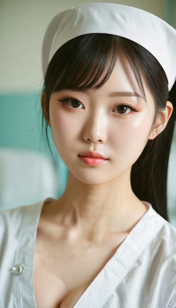 Tags: 21872187, SDXL
{"3": {"inputs": {"seed": 226438941548292, "steps": 32, "cfg": 7.33, "sampler_name": "dpmpp_2m", "scheduler": "karras", "denoise": 1.0, "model": ["27", 0], "positive": ["6", 0], "negative": ["7", 0], "latent_image": ["5", 0]}, "class_type": "KSampler"}, "4": {"inputs": {"ckpt_name": "juggernautxl.safetensors"}, "class_type": "CheckpointLoaderSimple"}, "5": {"inputs": {"width": 768, "height": 1344, "batch_size": 1}, "class_type": "EmptyLatentImage"}, "6": {"inputs": {"text": "22 year old girl, (chinese:1.01), (slim:1.08), (sexy lips:1.00), (detailed face:1.02), (beautiful eyes:0.98), (seductive pose:1.08), (double eyelids:0.95), (seductive facial expression:1.11), (pale skin:0.98), (temptress:0.96), (idol:1.07), (eyelashes:1.08), (cute:1.09), (blush:1.07), (in a seductive pose:1.00), (large perky breasts:0.95), (cleavage:0.98), (thigh gap:1.12), (nurse in uniform:1.04) working in a hospital ward, (natural looking skin:1.04), (candid cinema:1.02), (soft lighting:1.04), (skin fuzz:1.08), (detailed skin:1.03), (film:1.05), (portra:1.01), (textured skin:1.04), (RAW:1.02)", "clip": ["27", 1]}, "class_type": "CLIPTextEncode"}, "7": {"inputs": {"text": "(watermark:1.14), (twisted:1.08), (worst quality:1.05), (low resolution:1.10), (distorted:1.08), (bad hands:1.13), (open mouth:1.09)", "clip": ["27", 1]}, "class_type": "CLIPTextEncode"}, "8": {"inputs": {"samples": ["3", 0], "vae": ["4", 2]}, "class_type": "VAEDecode"}, "25": {"inputs": {"lora_name": "nudify_xl.safetensors", "strength_model": 0.26, "strength_clip": 0.18, "model": ["4", 0], "clip": ["4", 1]}, "class_type": "LoraLoader"}, "26": {"inputs": {"lora_name": "shirtlift_SDXL_v2.safetensors", "strength_model": 0.11, "strength_clip": 0.16, "model": ["25", 0], "clip": ["25", 1]}, "class_type": "LoraLoader"}, "27": {"inputs": {"lora_name": "PerfectEyesXL.safetensors", "strength_model": 0.1, "strength_clip": 0.18, "model": ["26", 0], "clip": ["26", 1]}, "class_type": "LoraLoader"}, "30": {"inputs": {"model_name": "4x_NMKD-Superscale-SP_178000_G.pth"}, "class_type": "UpscaleModelLoader"}, "31": {"inputs": {"upscale_model": ["30", 0], "image": ["8", 0]}, "class_type": "ImageUpscaleWithModel"}, "32": {"inputs": {"upscale_method": "lanczos", "scale_by": 0.5, "image": ["31", 0]}, "class_type": "ImageScaleBy"}, "33": {"inputs": {"pixels": ["32", 0], "vae": ["4", 2]}, "class_type": "VAEEncode"}, "34": {"inputs": {"seed": 226438941548292, "steps": 32, "cfg": 7.33, "sampler_name": "dpmpp_2m", "scheduler": "karras", "denoise": 0.3, "model": ["27", 0], "positive": ["6", 0], "negative": ["7", 0], "latent_image": ["33", 0]}, "class_type": "KSampler"}, "36": {"inputs": {"samples": ["34", 0], "vae": ["4", 2]}, "class_type": "VAEDecode"}, "39": {"inputs": {"filename_prefix": "comfyapi-1726398172370", "images": ["36", 0]}, "class_type": "SaveImage"}}