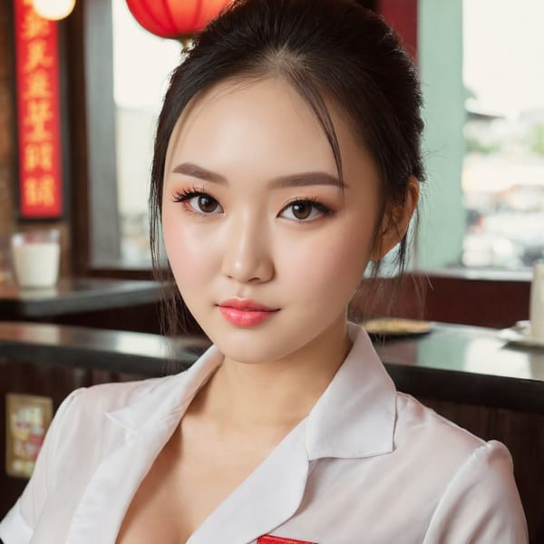 Tags: 21872187, SDXL
{"3": {"inputs": {"seed": 559469409950865, "steps": 64, "cfg": 5.69, "sampler_name": "dpmpp_2m", "scheduler": "karras", "denoise": 1.0, "model": ["27", 0], "positive": ["6", 0], "negative": ["7", 0], "latent_image": ["5", 0]}, "class_type": "KSampler"}, "4": {"inputs": {"ckpt_name": "juggernautXL_v8Rundiffusion.safetensors"}, "class_type": "CheckpointLoaderSimple"}, "5": {"inputs": {"width": 1024, "height": 1024, "batch_size": 1}, "class_type": "EmptyLatentImage"}, "6": {"inputs": {"text": "25 year old girl, (chinese:1.07), (ukrainian:1.09), (seductive facial expression:0.99), (sexy lips:1.02), (detailed face:0.95), (beautiful eyes:1.01), (seductive pose:0.97), (slim:1.03), (double eyelids:1.11), (pale skin:1.06), (idol:1.11), (temptress:1.01), (blush:1.02), (cute:1.11), (eyelashes:1.14), (in a seductive pose:1.07), (large perky breasts:1.05), (cleavage:1.01), (thigh gap:0.97), (a waitress in uniform:1.01) working at a restaurant, (soft lighting:1.01), (skin fuzz:1.00), (RAW:1.04), (natural looking skin:1.00), (portra:1.05), (textured skin:1.08), (candid cinema:1.02), (detailed skin:1.00), (film:1.01)", "clip": ["27", 1]}, "class_type": "CLIPTextEncode"}, "7": {"inputs": {"text": "(watermark:1.08), (low resolution:1.09), (worst quality:1.12), (twisted:1.05), (distorted:1.07), (bad hands:1.06), (open mouth:1.07)", "clip": ["27", 1]}, "class_type": "CLIPTextEncode"}, "8": {"inputs": {"samples": ["3", 0], "vae": ["4", 2]}, "class_type": "VAEDecode"}, "25": {"inputs": {"lora_name": "nudify_xl.safetensors", "strength_model": 0.19, "strength_clip": 0.16, "model": ["4", 0], "clip": ["4", 1]}, "class_type": "LoraLoader"}, "26": {"inputs": {"lora_name": "shirtlift_SDXL_v2.safetensors", "strength_model": 0.18, "strength_clip": 0.09, "model": ["25", 0], "clip": ["25", 1]}, "class_type": "LoraLoader"}, "27": {"inputs": {"lora_name": "PerfectEyesXL.safetensors", "strength_model": 0.0, "strength_clip": 0.19, "model": ["26", 0], "clip": ["26", 1]}, "class_type": "LoraLoader"}, "30": {"inputs": {"model_name": "4x_NMKD-Superscale-SP_178000_G.pth"}, "class_type": "UpscaleModelLoader"}, "31": {"inputs": {"upscale_model": ["30", 0], "image": ["8", 0]}, "class_type": "ImageUpscaleWithModel"}, "32": {"inputs": {"upscale_method": "lanczos", "scale_by": 0.5, "image": ["31", 0]}, "class_type": "ImageScaleBy"}, "33": {"inputs": {"pixels": ["32", 0], "vae": ["4", 2]}, "class_type": "VAEEncode"}, "34": {"inputs": {"seed": 559469409950865, "steps": 64, "cfg": 5.69, "sampler_name": "dpmpp_2m", "scheduler": "karras", "denoise": 0.3, "model": ["27", 0], "positive": ["6", 0], "negative": ["7", 0], "latent_image": ["33", 0]}, "class_type": "KSampler"}, "36": {"inputs": {"samples": ["34", 0], "vae": ["4", 2]}, "class_type": "VAEDecode"}, "39": {"inputs": {"filename_prefix": "comfyapi-1707412337956", "images": ["36", 0]}, "class_type": "SaveImage"}}