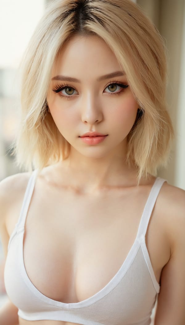 Tags: 21872187, SDXL
{"3": {"inputs": {"seed": 242496164595497, "steps": 32, "cfg": 6.18, "sampler_name": "dpmpp_2m", "scheduler": "karras", "denoise": 1.0, "model": ["27", 0], "positive": ["6", 0], "negative": ["7", 0], "latent_image": ["5", 0]}, "class_type": "KSampler"}, "4": {"inputs": {"ckpt_name": "juggernautxl.safetensors"}, "class_type": "CheckpointLoaderSimple"}, "5": {"inputs": {"width": 768, "height": 1344, "batch_size": 1}, "class_type": "EmptyLatentImage"}, "6": {"inputs": {"text": "24 year old girl, (cute:0.97), (seductive pose:0.96), (temptress:1.00), (seductive facial expression:1.09), (idol:0.97), (sexy lips:1.08), (detailed face:1.04), (double eyelids:1.07), (slim:0.98), (eyelashes:1.07), (blush:0.99), (beautiful eyes:1.12), (pale skin:1.11), (in a seductive pose:0.99), (large perky breasts:0.97), (cleavage:1.08), (thigh gap:1.09), (white tanktop:1.06), busy street, (RAW:1.09), (skin fuzz:1.00), (natural looking skin:1.04), (film:1.07), (soft lighting:1.09), (portra:1.03), (textured skin:1.03), (candid cinema:1.03), (detailed skin:1.08)", "clip": ["27", 1]}, "class_type": "CLIPTextEncode"}, "7": {"inputs": {"text": "(worst quality:1.09), (low resolution:1.10), (open mouth:1.14), (bad hands:1.12), (watermark:1.11), (twisted:1.05), (distorted:1.08)", "clip": ["27", 1]}, "class_type": "CLIPTextEncode"}, "8": {"inputs": {"samples": ["3", 0], "vae": ["4", 2]}, "class_type": "VAEDecode"}, "25": {"inputs": {"lora_name": "nudify_xl.safetensors", "strength_model": 0.12, "strength_clip": 0.25, "model": ["4", 0], "clip": ["4", 1]}, "class_type": "LoraLoader"}, "26": {"inputs": {"lora_name": "shirtlift_SDXL_v2.safetensors", "strength_model": 0.13, "strength_clip": 0.14, "model": ["25", 0], "clip": ["25", 1]}, "class_type": "LoraLoader"}, "27": {"inputs": {"lora_name": "PerfectEyesXL.safetensors", "strength_model": 0.15, "strength_clip": 0.06, "model": ["26", 0], "clip": ["26", 1]}, "class_type": "LoraLoader"}, "30": {"inputs": {"model_name": "4x_NMKD-Superscale-SP_178000_G.pth"}, "class_type": "UpscaleModelLoader"}, "31": {"inputs": {"upscale_model": ["30", 0], "image": ["8", 0]}, "class_type": "ImageUpscaleWithModel"}, "32": {"inputs": {"upscale_method": "lanczos", "scale_by": 0.5, "image": ["31", 0]}, "class_type": "ImageScaleBy"}, "33": {"inputs": {"pixels": ["32", 0], "vae": ["4", 2]}, "class_type": "VAEEncode"}, "34": {"inputs": {"seed": 242496164595497, "steps": 32, "cfg": 6.18, "sampler_name": "dpmpp_2m", "scheduler": "karras", "denoise": 0.3, "model": ["27", 0], "positive": ["6", 0], "negative": ["7", 0], "latent_image": ["33", 0]}, "class_type": "KSampler"}, "36": {"inputs": {"samples": ["34", 0], "vae": ["4", 2]}, "class_type": "VAEDecode"}, "39": {"inputs": {"filename_prefix": "comfyapi-1713633601951", "images": ["36", 0]}, "class_type": "SaveImage"}}