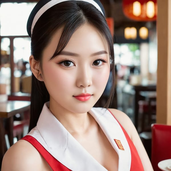 Tags: 21872187, SDXL
{"3": {"inputs": {"seed": 510116731818127, "steps": 32, "cfg": 7.32, "sampler_name": "dpmpp_2m", "scheduler": "karras", "denoise": 1.0, "model": ["27", 0], "positive": ["6", 0], "negative": ["7", 0], "latent_image": ["5", 0]}, "class_type": "KSampler"}, "4": {"inputs": {"ckpt_name": "juggernautXL_v8Rundiffusion.safetensors"}, "class_type": "CheckpointLoaderSimple"}, "5": {"inputs": {"width": 1024, "height": 1024, "batch_size": 1}, "class_type": "EmptyLatentImage"}, "6": {"inputs": {"text": "23 year old girl, (chinese:1.07), (seductive facial expression:1.03), (blush:1.09), (sexy lips:1.03), (idol:1.04), (beautiful eyes:1.12), (double eyelids:1.12), (pale skin:1.08), (slim:1.12), (cute:1.03), (eyelashes:0.97), (seductive pose:0.95), (detailed face:0.99), (temptress:1.09), (in a seductive pose:1.07), (large perky breasts:1.00), (cleavage:1.11), (thigh gap:1.11), (a waitress in uniform:1.08) working at a restaurant, (detailed skin:1.05), (film:1.02), (RAW:1.02), (textured skin:1.01), (skin fuzz:1.08), (soft lighting:1.05), (portra:1.07), (candid cinema:1.08), (natural looking skin:1.03)", "clip": ["27", 1]}, "class_type": "CLIPTextEncode"}, "7": {"inputs": {"text": "(distorted:1.12), (worst quality:1.12), (twisted:1.09), (open mouth:1.06), (watermark:1.10), (bad hands:1.10), (low resolution:1.13)", "clip": ["27", 1]}, "class_type": "CLIPTextEncode"}, "8": {"inputs": {"samples": ["3", 0], "vae": ["4", 2]}, "class_type": "VAEDecode"}, "25": {"inputs": {"lora_name": "nudify_xl.safetensors", "strength_model": 0.2, "strength_clip": 0.37, "model": ["4", 0], "clip": ["4", 1]}, "class_type": "LoraLoader"}, "26": {"inputs": {"lora_name": "shirtlift_SDXL_v2.safetensors", "strength_model": 0.0, "strength_clip": 0.01, "model": ["25", 0], "clip": ["25", 1]}, "class_type": "LoraLoader"}, "27": {"inputs": {"lora_name": "PerfectEyesXL.safetensors", "strength_model": 0.05, "strength_clip": 0.18, "model": ["26", 0], "clip": ["26", 1]}, "class_type": "LoraLoader"}, "30": {"inputs": {"model_name": "4x_NMKD-Superscale-SP_178000_G.pth"}, "class_type": "UpscaleModelLoader"}, "31": {"inputs": {"upscale_model": ["30", 0], "image": ["8", 0]}, "class_type": "ImageUpscaleWithModel"}, "32": {"inputs": {"upscale_method": "lanczos", "scale_by": 0.5, "image": ["31", 0]}, "class_type": "ImageScaleBy"}, "33": {"inputs": {"pixels": ["32", 0], "vae": ["4", 2]}, "class_type": "VAEEncode"}, "34": {"inputs": {"seed": 510116731818127, "steps": 32, "cfg": 7.32, "sampler_name": "dpmpp_2m", "scheduler": "karras", "denoise": 0.3, "model": ["27", 0], "positive": ["6", 0], "negative": ["7", 0], "latent_image": ["33", 0]}, "class_type": "KSampler"}, "36": {"inputs": {"samples": ["34", 0], "vae": ["4", 2]}, "class_type": "VAEDecode"}, "39": {"inputs": {"filename_prefix": "comfyapi-1707581173082", "images": ["36", 0]}, "class_type": "SaveImage"}}