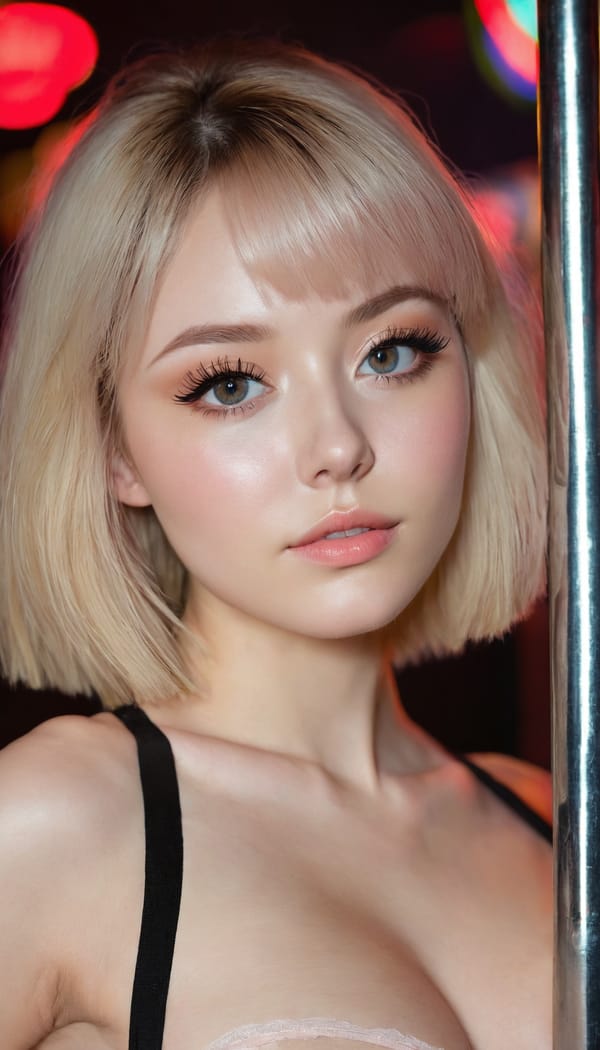 Tags: 21872187, SDXL
{"3": {"inputs": {"seed": 325207401206488, "steps": 64, "cfg": 6.1, "sampler_name": "dpmpp_2m", "scheduler": "karras", "denoise": 1.0, "model": ["27", 0], "positive": ["6", 0], "negative": ["7", 0], "latent_image": ["5", 0]}, "class_type": "KSampler"}, "4": {"inputs": {"ckpt_name": "juggernautxl.safetensors"}, "class_type": "CheckpointLoaderSimple"}, "5": {"inputs": {"width": 768, "height": 1344, "batch_size": 1}, "class_type": "EmptyLatentImage"}, "6": {"inputs": {"text": "25 year old girl, (blush:0.96), (cute:0.96), (detailed face:0.96), (beautiful eyes:1.00), (slim:1.03), (seductive pose:1.02), (double eyelids:1.12), (sexy lips:1.03), (eyelashes:1.08), (seductive facial expression:1.06), (temptress:1.12), (pale skin:1.00), (in a seductive pose:1.07), (large perky breasts:0.98), (cleavage:0.97), (thigh gap:1.05), (a pole dancer:1.11) at a night club, (natural looking skin:1.00), (soft lighting:1.00), (candid cinema:1.00), (skin fuzz:1.01), (detailed skin:1.07), (RAW:1.08), (textured skin:1.00), (film:1.08), (portra:1.09)", "clip": ["27", 1]}, "class_type": "CLIPTextEncode"}, "7": {"inputs": {"text": "(distorted:1.05), (watermark:1.12), (twisted:1.09), (bad hands:1.13), (open mouth:1.14), (low resolution:1.06), (worst quality:1.13)", "clip": ["27", 1]}, "class_type": "CLIPTextEncode"}, "8": {"inputs": {"samples": ["3", 0], "vae": ["4", 2]}, "class_type": "VAEDecode"}, "25": {"inputs": {"lora_name": "nudify_xl.safetensors", "strength_model": 0.03, "strength_clip": 0.09, "model": ["4", 0], "clip": ["4", 1]}, "class_type": "LoraLoader"}, "26": {"inputs": {"lora_name": "shirtlift_SDXL_v2.safetensors", "strength_model": 0.06, "strength_clip": 0.14, "model": ["25", 0], "clip": ["25", 1]}, "class_type": "LoraLoader"}, "27": {"inputs": {"lora_name": "PerfectEyesXL.safetensors", "strength_model": 0.0, "strength_clip": 0.09, "model": ["26", 0], "clip": ["26", 1]}, "class_type": "LoraLoader"}, "30": {"inputs": {"model_name": "4x_NMKD-Superscale-SP_178000_G.pth"}, "class_type": "UpscaleModelLoader"}, "31": {"inputs": {"upscale_model": ["30", 0], "image": ["8", 0]}, "class_type": "ImageUpscaleWithModel"}, "32": {"inputs": {"upscale_method": "lanczos", "scale_by": 0.5, "image": ["31", 0]}, "class_type": "ImageScaleBy"}, "33": {"inputs": {"pixels": ["32", 0], "vae": ["4", 2]}, "class_type": "VAEEncode"}, "34": {"inputs": {"seed": 325207401206488, "steps": 64, "cfg": 6.1, "sampler_name": "dpmpp_2m", "scheduler": "karras", "denoise": 0.3, "model": ["27", 0], "positive": ["6", 0], "negative": ["7", 0], "latent_image": ["33", 0]}, "class_type": "KSampler"}, "36": {"inputs": {"samples": ["34", 0], "vae": ["4", 2]}, "class_type": "VAEDecode"}, "39": {"inputs": {"filename_prefix": "comfyapi-1726142696484", "images": ["36", 0]}, "class_type": "SaveImage"}}