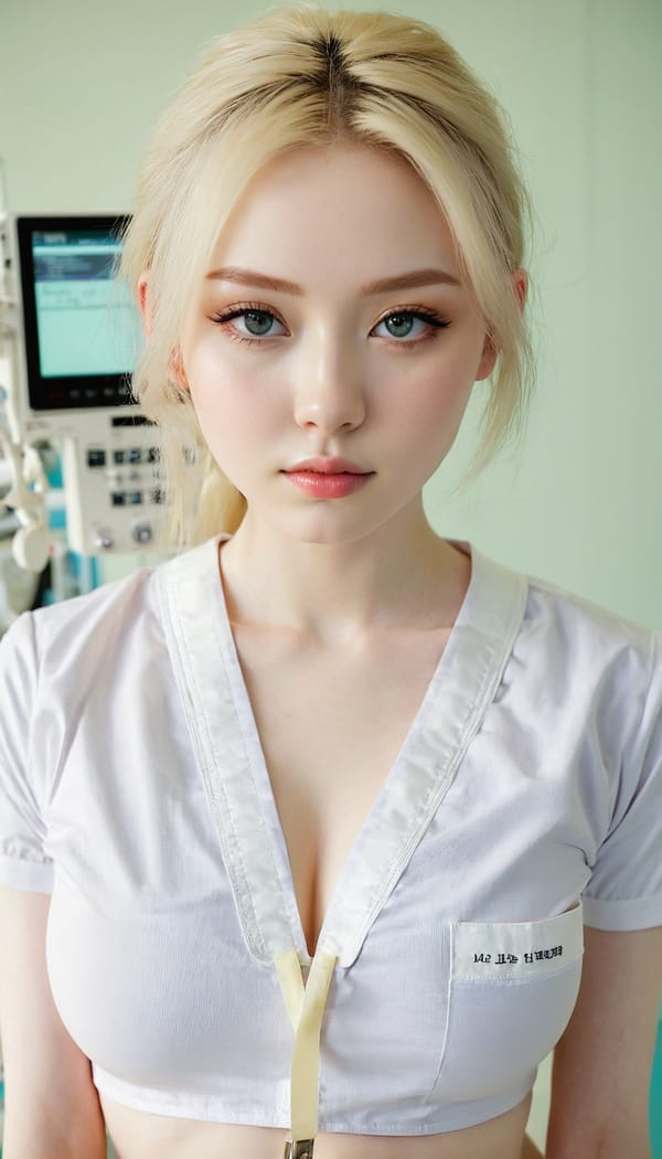 Tags: 21872187, SDXL
{"3": {"inputs": {"seed": 887333243451057, "steps": 64, "cfg": 7.92, "sampler_name": "dpmpp_2m", "scheduler": "karras", "denoise": 1.0, "model": ["27", 0], "positive": ["6", 0], "negative": ["7", 0], "latent_image": ["5", 0]}, "class_type": "KSampler"}, "4": {"inputs": {"ckpt_name": "juggernautxl.safetensors"}, "class_type": "CheckpointLoaderSimple"}, "5": {"inputs": {"width": 768, "height": 1344, "batch_size": 1}, "class_type": "EmptyLatentImage"}, "6": {"inputs": {"text": "18 year old girl, (seductive pose:0.98), (pale skin:1.14), (detailed face:1.00), (double eyelids:1.10), (temptress:1.11), (idol:1.07), (slim:1.02), (seductive facial expression:1.05), (sexy lips:1.09), (eyelashes:0.98), (beautiful eyes:1.02), (cute:1.11), (in a seductive pose:1.00), (large perky breasts:0.96), (cleavage:1.06), (thigh gap:1.13), (nurse in uniform:1.00) working in a hospital ward, (natural looking skin:1.02), (film:1.01), (RAW:1.00), (detailed skin:1.07), (portra:1.05), (soft lighting:1.08), (candid cinema:1.08), (skin fuzz:1.06), (textured skin:1.00)", "clip": ["27", 1]}, "class_type": "CLIPTextEncode"}, "7": {"inputs": {"text": "(low resolution:1.07), (worst quality:1.05), (twisted:1.11), (bad hands:1.11), (distorted:1.05), (watermark:1.14), (open mouth:1.10)", "clip": ["27", 1]}, "class_type": "CLIPTextEncode"}, "8": {"inputs": {"samples": ["3", 0], "vae": ["4", 2]}, "class_type": "VAEDecode"}, "25": {"inputs": {"lora_name": "nudify_xl.safetensors", "strength_model": 0.14, "strength_clip": 0.32, "model": ["4", 0], "clip": ["4", 1]}, "class_type": "LoraLoader"}, "26": {"inputs": {"lora_name": "shirtlift_SDXL_v2.safetensors", "strength_model": 0.05, "strength_clip": 0.11, "model": ["25", 0], "clip": ["25", 1]}, "class_type": "LoraLoader"}, "27": {"inputs": {"lora_name": "PerfectEyesXL.safetensors", "strength_model": 0.12, "strength_clip": 0.14, "model": ["26", 0], "clip": ["26", 1]}, "class_type": "LoraLoader"}, "30": {"inputs": {"model_name": "4x_NMKD-Superscale-SP_178000_G.pth"}, "class_type": "UpscaleModelLoader"}, "31": {"inputs": {"upscale_model": ["30", 0], "image": ["8", 0]}, "class_type": "ImageUpscaleWithModel"}, "32": {"inputs": {"upscale_method": "lanczos", "scale_by": 0.5, "image": ["31", 0]}, "class_type": "ImageScaleBy"}, "33": {"inputs": {"pixels": ["32", 0], "vae": ["4", 2]}, "class_type": "VAEEncode"}, "34": {"inputs": {"seed": 887333243451057, "steps": 64, "cfg": 7.92, "sampler_name": "dpmpp_2m", "scheduler": "karras", "denoise": 0.3, "model": ["27", 0], "positive": ["6", 0], "negative": ["7", 0], "latent_image": ["33", 0]}, "class_type": "KSampler"}, "36": {"inputs": {"samples": ["34", 0], "vae": ["4", 2]}, "class_type": "VAEDecode"}, "39": {"inputs": {"filename_prefix": "comfyapi-1730362088833", "images": ["36", 0]}, "class_type": "SaveImage"}}