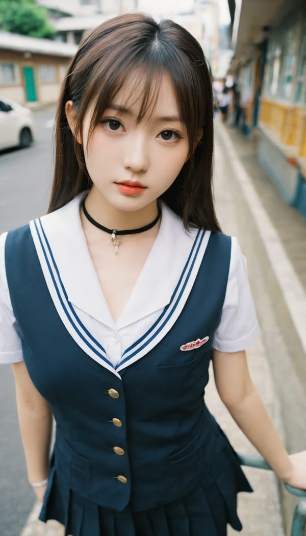 Tags: 21872187, SDXL
{"3": {"inputs": {"seed": 804299601395750, "steps": 64, "cfg": 5.16, "sampler_name": "dpmpp_2m", "scheduler": "karras", "denoise": 1.0, "model": ["27", 0], "positive": ["6", 0], "negative": ["7", 0], "latent_image": ["5", 0]}, "class_type": "KSampler"}, "4": {"inputs": {"ckpt_name": "helloworldxl.safetensors"}, "class_type": "CheckpointLoaderSimple"}, "5": {"inputs": {"width": 768, "height": 1344, "batch_size": 1}, "class_type": "EmptyLatentImage"}, "6": {"inputs": {"text": "25 year old girl, (japanese:1.02), (cute:1.10), (detailed face:1.05), (seductive facial expression:1.07), (sexy lips:1.08), (double eyelids:1.14), (slim:0.95), (pale skin:1.14), (eyelashes:1.03), (seductive pose:0.95), (beautiful eyes:0.96), (idol:1.06), (blush:1.02), (in a seductive pose:0.96), (large perky breasts:1.10), (cleavage:1.04), (thigh gap:1.06), (school uniform:1.13), choker, busy street, (candid cinema:1.04), (detailed skin:1.02), (RAW:1.06), (soft lighting:1.01), (portra:1.06), (natural looking skin:1.07), (textured skin:1.09), (skin fuzz:1.05), (film:1.04)", "clip": ["27", 1]}, "class_type": "CLIPTextEncode"}, "7": {"inputs": {"text": "(open mouth:1.08), (worst quality:1.11), (watermark:1.07), (low resolution:1.09), (bad hands:1.05), (twisted:1.14), (distorted:1.10)", "clip": ["27", 1]}, "class_type": "CLIPTextEncode"}, "8": {"inputs": {"samples": ["3", 0], "vae": ["4", 2]}, "class_type": "VAEDecode"}, "25": {"inputs": {"lora_name": "nudify_xl.safetensors", "strength_model": 0.11, "strength_clip": 0.27, "model": ["4", 0], "clip": ["4", 1]}, "class_type": "LoraLoader"}, "26": {"inputs": {"lora_name": "shirtlift_SDXL_v2.safetensors", "strength_model": 0.02, "strength_clip": 0.1, "model": ["25", 0], "clip": ["25", 1]}, "class_type": "LoraLoader"}, "27": {"inputs": {"lora_name": "PerfectEyesXL.safetensors", "strength_model": 0.0, "strength_clip": 0.09, "model": ["26", 0], "clip": ["26", 1]}, "class_type": "LoraLoader"}, "30": {"inputs": {"model_name": "4x_NMKD-Superscale-SP_178000_G.pth"}, "class_type": "UpscaleModelLoader"}, "31": {"inputs": {"upscale_model": ["30", 0], "image": ["8", 0]}, "class_type": "ImageUpscaleWithModel"}, "32": {"inputs": {"upscale_method": "lanczos", "scale_by": 0.5, "image": ["31", 0]}, "class_type": "ImageScaleBy"}, "33": {"inputs": {"pixels": ["32", 0], "vae": ["4", 2]}, "class_type": "VAEEncode"}, "34": {"inputs": {"seed": 804299601395750, "steps": 64, "cfg": 5.16, "sampler_name": "dpmpp_2m", "scheduler": "karras", "denoise": 0.3, "model": ["27", 0], "positive": ["6", 0], "negative": ["7", 0], "latent_image": ["33", 0]}, "class_type": "KSampler"}, "36": {"inputs": {"samples": ["34", 0], "vae": ["4", 2]}, "class_type": "VAEDecode"}, "39": {"inputs": {"filename_prefix": "comfyapi-1733067895404", "images": ["36", 0]}, "class_type": "SaveImage"}}