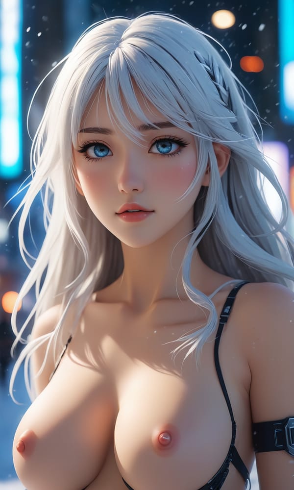 Tags: undefined
anime artwork a super sexy Anime girl with long hair, in 2099 city, snow flake, frozen buildings, cyberpunk style, high detailed on face, beatuiful eyes, best quality, 8k ((boobs out)), ((naked)), cinematic  photorealistic, 8k uhd natural lighting, raw, rich, intricate details, key visual, atmospheric lighting, 35mm photograph, film, bokeh, professional, 4k, highly detailed . anime style, key visual, vibrant, studio anime,  highly detailed
Negative prompt: photo, deformed, black and white, realism, disfigured, low contrast, ((bokeh)) Deviantart, ((bokeh)), Deviantart, jpeg , (worst quality, low quality, normal quality, lowres, low details, oversaturated, undersaturated, overexposed, underexposed, grayscale, bw, bad photo, bad photography, bad art:1.4), (watermark, signature, text font, username, error, logo, words, letters, digits, autograph, trademark, name:1.2), (blur, blurry, grainy), morbid, ugly, asymmetrical, mutated malformed, mutilated, poorly lit, bad shadow, draft, cropped, out of frame, cut off, censored, jpeg artifacts, out of focus, glitch, duplicate, (airbrushed, cartoon, anime, semi-realistic, cgi, render, blender, digital art, manga, amateur:1.3), (3D ,3D Game, 3D Game Scene, 3D Character:1.1), (bad hands, bad anatomy, bad body, bad face, bad teeth, bad arms, bad legs, deformities:1.3)
Steps: 5, Sampler: DPM++ SDE, CFG scale: 2, Seed: 1851830235, Size: 768x1280, Model hash: c8df560d29, Model: juggernautXL_v9Rdphoto2Lightning, Denoising strength: 0.3, Hires upscale: 1.5, Hires steps: 2, Hires upscaler: R-ESRGAN 4x+, Version: v1.7.0