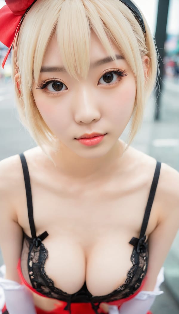 Tags: 21872187, SDXL
{"3": {"inputs": {"seed": 240648013958127, "steps": 32, "cfg": 6.25, "sampler_name": "dpmpp_2m", "scheduler": "karras", "denoise": 1.0, "model": ["27", 0], "positive": ["6", 0], "negative": ["7", 0], "latent_image": ["5", 0]}, "class_type": "KSampler"}, "4": {"inputs": {"ckpt_name": "juggernautxl.safetensors"}, "class_type": "CheckpointLoaderSimple"}, "5": {"inputs": {"width": 768, "height": 1344, "batch_size": 1}, "class_type": "EmptyLatentImage"}, "6": {"inputs": {"text": "24 year old girl, (chinese:1.02), (taiwanese:1.01), (slim:1.11), (detailed face:0.95), (eyelashes:1.09), (beautiful eyes:1.10), (idol:1.02), (seductive facial expression:1.01), (cute:1.12), (temptress:0.99), (blush:1.05), (seductive pose:1.04), (double eyelids:1.12), (pale skin:1.03), (sexy lips:1.07), (in a seductive pose:1.00), (large perky breasts:1.07), (cleavage:0.99), (thigh gap:0.95), (in a cosplay:1.10) at comiket posing for camera, (RAW:1.02), (film:1.02), (textured skin:1.03), (candid cinema:1.09), (detailed skin:1.04), (soft lighting:1.01), (natural looking skin:1.01), (skin fuzz:1.06), (portra:1.02)", "clip": ["27", 1]}, "class_type": "CLIPTextEncode"}, "7": {"inputs": {"text": "(watermark:1.10), (low resolution:1.08), (twisted:1.13), (bad hands:1.10), (worst quality:1.05), (open mouth:1.10), (distorted:1.08)", "clip": ["27", 1]}, "class_type": "CLIPTextEncode"}, "8": {"inputs": {"samples": ["3", 0], "vae": ["4", 2]}, "class_type": "VAEDecode"}, "25": {"inputs": {"lora_name": "nudify_xl.safetensors", "strength_model": 0.05, "strength_clip": 0.13, "model": ["4", 0], "clip": ["4", 1]}, "class_type": "LoraLoader"}, "26": {"inputs": {"lora_name": "shirtlift_SDXL_v2.safetensors", "strength_model": 0.13, "strength_clip": 0.01, "model": ["25", 0], "clip": ["25", 1]}, "class_type": "LoraLoader"}, "27": {"inputs": {"lora_name": "PerfectEyesXL.safetensors", "strength_model": 0.16, "strength_clip": 0.09, "model": ["26", 0], "clip": ["26", 1]}, "class_type": "LoraLoader"}, "30": {"inputs": {"model_name": "4x_NMKD-Superscale-SP_178000_G.pth"}, "class_type": "UpscaleModelLoader"}, "31": {"inputs": {"upscale_model": ["30", 0], "image": ["8", 0]}, "class_type": "ImageUpscaleWithModel"}, "32": {"inputs": {"upscale_method": "lanczos", "scale_by": 0.5, "image": ["31", 0]}, "class_type": "ImageScaleBy"}, "33": {"inputs": {"pixels": ["32", 0], "vae": ["4", 2]}, "class_type": "VAEEncode"}, "34": {"inputs": {"seed": 240648013958127, "steps": 32, "cfg": 6.25, "sampler_name": "dpmpp_2m", "scheduler": "karras", "denoise": 0.3, "model": ["27", 0], "positive": ["6", 0], "negative": ["7", 0], "latent_image": ["33", 0]}, "class_type": "KSampler"}, "36": {"inputs": {"samples": ["34", 0], "vae": ["4", 2]}, "class_type": "VAEDecode"}, "39": {"inputs": {"filename_prefix": "comfyapi-1714266366785", "images": ["36", 0]}, "class_type": "SaveImage"}}