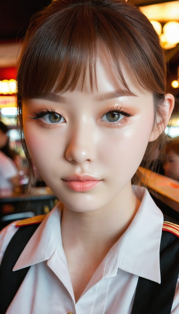 Tags: 21872187, SDXL
{"3": {"inputs": {"seed": 112693201041927, "steps": 64, "cfg": 7.66, "sampler_name": "dpmpp_2m", "scheduler": "karras", "denoise": 1.0, "model": ["27", 0], "positive": ["6", 0], "negative": ["7", 0], "latent_image": ["5", 0]}, "class_type": "KSampler"}, "4": {"inputs": {"ckpt_name": "juggernautxl.safetensors"}, "class_type": "CheckpointLoaderSimple"}, "5": {"inputs": {"width": 768, "height": 1344, "batch_size": 1}, "class_type": "EmptyLatentImage"}, "6": {"inputs": {"text": "18 year old girl, (double eyelids:0.98), (eyelashes:1.08), (sexy lips:1.05), (temptress:0.95), (detailed face:0.95), (idol:0.98), (blush:0.97), (cute:1.07), (pale skin:1.07), (beautiful eyes:1.13), (seductive pose:1.09), (seductive facial expression:0.97), (on all fours:1.03), (spreading ass cheeks:1.10), (from behind:1.07), (backboob:1.01), (a waitress in uniform:0.99) working at a restaurant, (candid cinema:1.05), (portra:1.04), (soft lighting:1.05), (RAW:1.07), (skin fuzz:1.08), (detailed skin:1.02), (film:1.02), (natural looking skin:1.06), (textured skin:1.08)", "clip": ["27", 1]}, "class_type": "CLIPTextEncode"}, "7": {"inputs": {"text": "(low resolution:1.08), (open mouth:1.08), (twisted:1.13), (watermark:1.05), (bad hands:1.11), (distorted:1.09), (worst quality:1.09)", "clip": ["27", 1]}, "class_type": "CLIPTextEncode"}, "8": {"inputs": {"samples": ["3", 0], "vae": ["4", 2]}, "class_type": "VAEDecode"}, "25": {"inputs": {"lora_name": "nudify_xl.safetensors", "strength_model": 0.14, "strength_clip": 0.39, "model": ["4", 0], "clip": ["4", 1]}, "class_type": "LoraLoader"}, "26": {"inputs": {"lora_name": "shirtlift_SDXL_v2.safetensors", "strength_model": 0.13, "strength_clip": 0.08, "model": ["25", 0], "clip": ["25", 1]}, "class_type": "LoraLoader"}, "27": {"inputs": {"lora_name": "PerfectEyesXL.safetensors", "strength_model": 0.03, "strength_clip": 0.09, "model": ["26", 0], "clip": ["26", 1]}, "class_type": "LoraLoader"}, "30": {"inputs": {"model_name": "4x_NMKD-Superscale-SP_178000_G.pth"}, "class_type": "UpscaleModelLoader"}, "31": {"inputs": {"upscale_model": ["30", 0], "image": ["8", 0]}, "class_type": "ImageUpscaleWithModel"}, "32": {"inputs": {"upscale_method": "lanczos", "scale_by": 0.5, "image": ["31", 0]}, "class_type": "ImageScaleBy"}, "33": {"inputs": {"pixels": ["32", 0], "vae": ["4", 2]}, "class_type": "VAEEncode"}, "34": {"inputs": {"seed": 112693201041927, "steps": 64, "cfg": 7.66, "sampler_name": "dpmpp_2m", "scheduler": "karras", "denoise": 0.3, "model": ["27", 0], "positive": ["6", 0], "negative": ["7", 0], "latent_image": ["33", 0]}, "class_type": "KSampler"}, "36": {"inputs": {"samples": ["34", 0], "vae": ["4", 2]}, "class_type": "VAEDecode"}, "39": {"inputs": {"filename_prefix": "comfyapi-1733909207241", "images": ["36", 0]}, "class_type": "SaveImage"}}