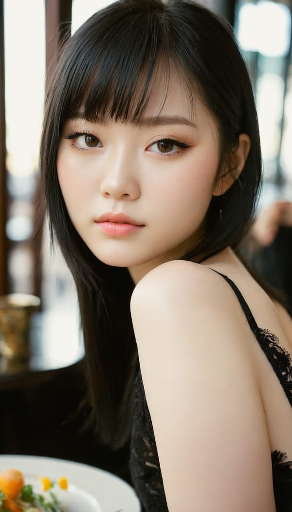 Tags: 21872187, SDXL
{"3": {"inputs": {"seed": 243044096109821, "steps": 32, "cfg": 5.3, "sampler_name": "dpmpp_2m", "scheduler": "karras", "denoise": 1.0, "model": ["27", 0], "positive": ["6", 0], "negative": ["7", 0], "latent_image": ["5", 0]}, "class_type": "KSampler"}, "4": {"inputs": {"ckpt_name": "juggernautxl.safetensors"}, "class_type": "CheckpointLoaderSimple"}, "5": {"inputs": {"width": 768, "height": 1344, "batch_size": 1}, "class_type": "EmptyLatentImage"}, "6": {"inputs": {"text": "18 year old girl, (chinese:1.03), (slim:1.04), (pale skin:1.04), (beautiful eyes:1.02), (sexy lips:1.01), (seductive pose:0.95), (eyelashes:0.99), (double eyelids:1.07), (seductive facial expression:1.13), (detailed face:1.06), (blush:0.99), (idol:1.07), (perky ass:1.10), (exposed ass:1.12), (looking back:1.04), (sexy ass:1.03), (thigh gap:1.06), (wearing a little black dress:0.95) at a fine dining restaurant, (portra:1.00), (candid cinema:1.01), (film:1.02), (natural looking skin:1.08), (skin fuzz:1.07), (textured skin:1.07), (soft lighting:1.05), (RAW:1.00)", "clip": ["27", 1]}, "class_type": "CLIPTextEncode"}, "7": {"inputs": {"text": "(low resolution:1.07), (watermark:1.08), (open mouth:1.07), (twisted:1.08), (distorted:1.09), (worst quality:1.13)", "clip": ["27", 1]}, "class_type": "CLIPTextEncode"}, "8": {"inputs": {"samples": ["3", 0], "vae": ["4", 2]}, "class_type": "VAEDecode"}, "25": {"inputs": {"lora_name": "nudify_xl.safetensors", "strength_model": 0.24, "strength_clip": 0.0, "model": ["4", 0], "clip": ["4", 1]}, "class_type": "LoraLoader"}, "26": {"inputs": {"lora_name": "shirtlift_SDXL_v2.safetensors", "strength_model": 0.13, "strength_clip": 0.06, "model": ["25", 0], "clip": ["25", 1]}, "class_type": "LoraLoader"}, "27": {"inputs": {"lora_name": "PerfectEyesXL.safetensors", "strength_model": 0.13, "strength_clip": 0.12, "model": ["26", 0], "clip": ["26", 1]}, "class_type": "LoraLoader"}, "30": {"inputs": {"model_name": "4x_NMKD-Superscale-SP_178000_G.pth"}, "class_type": "UpscaleModelLoader"}, "31": {"inputs": {"upscale_model": ["30", 0], "image": ["8", 0]}, "class_type": "ImageUpscaleWithModel"}, "32": {"inputs": {"upscale_method": "lanczos", "scale_by": 0.5, "image": ["31", 0]}, "class_type": "ImageScaleBy"}, "33": {"inputs": {"pixels": ["32", 0], "vae": ["4", 2]}, "class_type": "VAEEncode"}, "34": {"inputs": {"seed": 243044096109821, "steps": 32, "cfg": 5.3, "sampler_name": "dpmpp_2m", "scheduler": "karras", "denoise": 0.3, "model": ["27", 0], "positive": ["6", 0], "negative": ["7", 0], "latent_image": ["33", 0]}, "class_type": "KSampler"}, "36": {"inputs": {"samples": ["34", 0], "vae": ["4", 2]}, "class_type": "VAEDecode"}, "39": {"inputs": {"filename_prefix": "comfyapi-1724502352253", "images": ["36", 0]}, "class_type": "SaveImage"}}