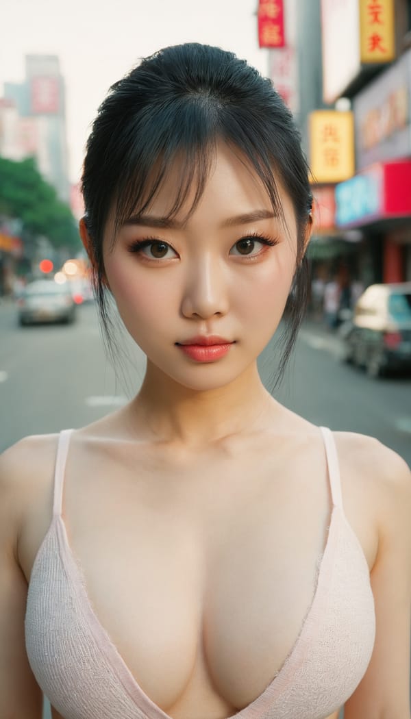 Tags: 21872187, SDXL
{"3": {"inputs": {"seed": 134307115267796, "steps": 32, "cfg": 5.82, "sampler_name": "dpmpp_2m", "scheduler": "karras", "denoise": 1.0, "model": ["27", 0], "positive": ["6", 0], "negative": ["7", 0], "latent_image": ["5", 0]}, "class_type": "KSampler"}, "4": {"inputs": {"ckpt_name": "juggernautxl.safetensors"}, "class_type": "CheckpointLoaderSimple"}, "5": {"inputs": {"width": 768, "height": 1344, "batch_size": 1}, "class_type": "EmptyLatentImage"}, "6": {"inputs": {"text": "28 year old girl, (chinese:0.99), (eyelashes:1.06), (sexy lips:1.03), (pale skin:1.12), (seductive facial expression:1.05), (idol:1.13), (detailed face:1.03), (beautiful eyes:1.11), (blush:0.99), (temptress:0.97), (slim:1.08), (double eyelids:0.95), (cute:1.12), (seductive pose:1.14), (in a seductive pose:0.99), (large perky breasts:0.99), (cleavage:1.03), (thigh gap:1.14), (white tanktop:1.00), busy street, (RAW:1.04), (candid cinema:1.04), (natural looking skin:1.07), (soft lighting:1.03), (detailed skin:1.09), (textured skin:1.04), (film:1.08), (portra:1.03), (skin fuzz:1.03)", "clip": ["27", 1]}, "class_type": "CLIPTextEncode"}, "7": {"inputs": {"text": "(watermark:1.13), (open mouth:1.06), (twisted:1.14), (low resolution:1.06), (bad hands:1.10), (distorted:1.10), (worst quality:1.12)", "clip": ["27", 1]}, "class_type": "CLIPTextEncode"}, "8": {"inputs": {"samples": ["3", 0], "vae": ["4", 2]}, "class_type": "VAEDecode"}, "25": {"inputs": {"lora_name": "nudify_xl.safetensors", "strength_model": 0.15, "strength_clip": 0.04, "model": ["4", 0], "clip": ["4", 1]}, "class_type": "LoraLoader"}, "26": {"inputs": {"lora_name": "shirtlift_SDXL_v2.safetensors", "strength_model": 0.11, "strength_clip": 0.11, "model": ["25", 0], "clip": ["25", 1]}, "class_type": "LoraLoader"}, "27": {"inputs": {"lora_name": "PerfectEyesXL.safetensors", "strength_model": 0.08, "strength_clip": 0.08, "model": ["26", 0], "clip": ["26", 1]}, "class_type": "LoraLoader"}, "30": {"inputs": {"model_name": "4x_NMKD-Superscale-SP_178000_G.pth"}, "class_type": "UpscaleModelLoader"}, "31": {"inputs": {"upscale_model": ["30", 0], "image": ["8", 0]}, "class_type": "ImageUpscaleWithModel"}, "32": {"inputs": {"upscale_method": "lanczos", "scale_by": 0.5, "image": ["31", 0]}, "class_type": "ImageScaleBy"}, "33": {"inputs": {"pixels": ["32", 0], "vae": ["4", 2]}, "class_type": "VAEEncode"}, "34": {"inputs": {"seed": 134307115267796, "steps": 32, "cfg": 5.82, "sampler_name": "dpmpp_2m", "scheduler": "karras", "denoise": 0.3, "model": ["27", 0], "positive": ["6", 0], "negative": ["7", 0], "latent_image": ["33", 0]}, "class_type": "KSampler"}, "36": {"inputs": {"samples": ["34", 0], "vae": ["4", 2]}, "class_type": "VAEDecode"}, "39": {"inputs": {"filename_prefix": "comfyapi-1733731947617", "images": ["36", 0]}, "class_type": "SaveImage"}}