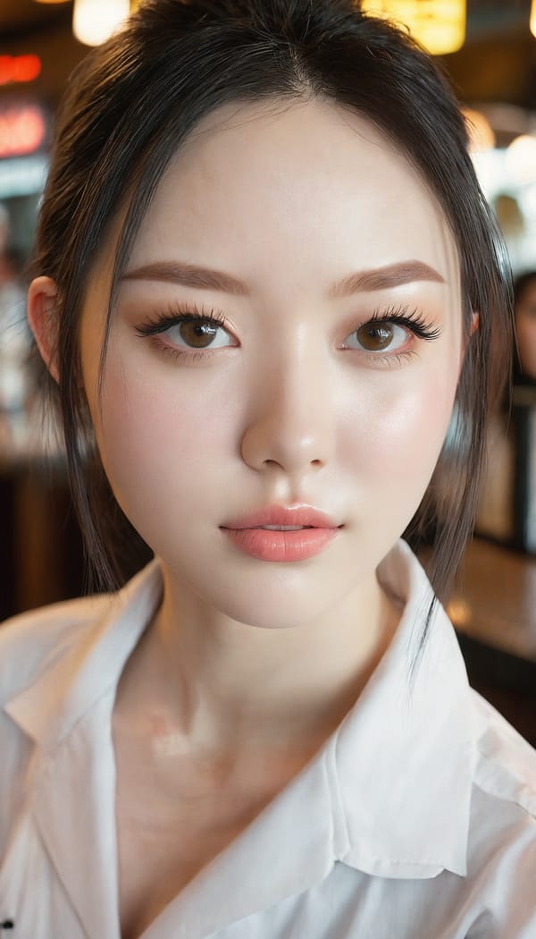 Tags: 21872187, SDXL
{"3": {"inputs": {"seed": 395778223005726, "steps": 32, "cfg": 6.29, "sampler_name": "dpmpp_2m", "scheduler": "karras", "denoise": 1.0, "model": ["27", 0], "positive": ["6", 0], "negative": ["7", 0], "latent_image": ["5", 0]}, "class_type": "KSampler"}, "4": {"inputs": {"ckpt_name": "juggernautxl.safetensors"}, "class_type": "CheckpointLoaderSimple"}, "5": {"inputs": {"width": 768, "height": 1344, "batch_size": 1}, "class_type": "EmptyLatentImage"}, "6": {"inputs": {"text": "26 year old girl, (detailed face:1.07), (pale skin:1.12), (sexy lips:1.02), (temptress:1.03), (seductive facial expression:0.97), (slim:1.00), (cute:0.99), (beautiful eyes:1.04), (idol:1.13), (eyelashes:1.12), (double eyelids:1.13), (on all fours:1.13), (spreading ass cheeks:1.07), (from behind:1.08), (backboob:1.03), (a waitress in uniform:1.11) working at a restaurant, (textured skin:1.03), (RAW:1.01), (detailed skin:1.06), (candid cinema:1.00), (soft lighting:1.02), (film:1.04), (portra:1.05), (natural looking skin:1.03), (skin fuzz:1.00)", "clip": ["27", 1]}, "class_type": "CLIPTextEncode"}, "7": {"inputs": {"text": "(twisted:1.10), (bad hands:1.08), (low resolution:1.05), (worst quality:1.06), (watermark:1.08), (distorted:1.13)", "clip": ["27", 1]}, "class_type": "CLIPTextEncode"}, "8": {"inputs": {"samples": ["3", 0], "vae": ["4", 2]}, "class_type": "VAEDecode"}, "25": {"inputs": {"lora_name": "nudify_xl.safetensors", "strength_model": 0.06, "strength_clip": 0.21, "model": ["4", 0], "clip": ["4", 1]}, "class_type": "LoraLoader"}, "26": {"inputs": {"lora_name": "shirtlift_SDXL_v2.safetensors", "strength_model": 0.11, "strength_clip": 0.11, "model": ["25", 0], "clip": ["25", 1]}, "class_type": "LoraLoader"}, "27": {"inputs": {"lora_name": "PerfectEyesXL.safetensors", "strength_model": 0.05, "strength_clip": 0.15, "model": ["26", 0], "clip": ["26", 1]}, "class_type": "LoraLoader"}, "30": {"inputs": {"model_name": "4x_NMKD-Superscale-SP_178000_G.pth"}, "class_type": "UpscaleModelLoader"}, "31": {"inputs": {"upscale_model": ["30", 0], "image": ["8", 0]}, "class_type": "ImageUpscaleWithModel"}, "32": {"inputs": {"upscale_method": "lanczos", "scale_by": 0.5, "image": ["31", 0]}, "class_type": "ImageScaleBy"}, "33": {"inputs": {"pixels": ["32", 0], "vae": ["4", 2]}, "class_type": "VAEEncode"}, "34": {"inputs": {"seed": 395778223005726, "steps": 32, "cfg": 6.29, "sampler_name": "dpmpp_2m", "scheduler": "karras", "denoise": 0.3, "model": ["27", 0], "positive": ["6", 0], "negative": ["7", 0], "latent_image": ["33", 0]}, "class_type": "KSampler"}, "36": {"inputs": {"samples": ["34", 0], "vae": ["4", 2]}, "class_type": "VAEDecode"}, "39": {"inputs": {"filename_prefix": "comfyapi-1713387815597", "images": ["36", 0]}, "class_type": "SaveImage"}}