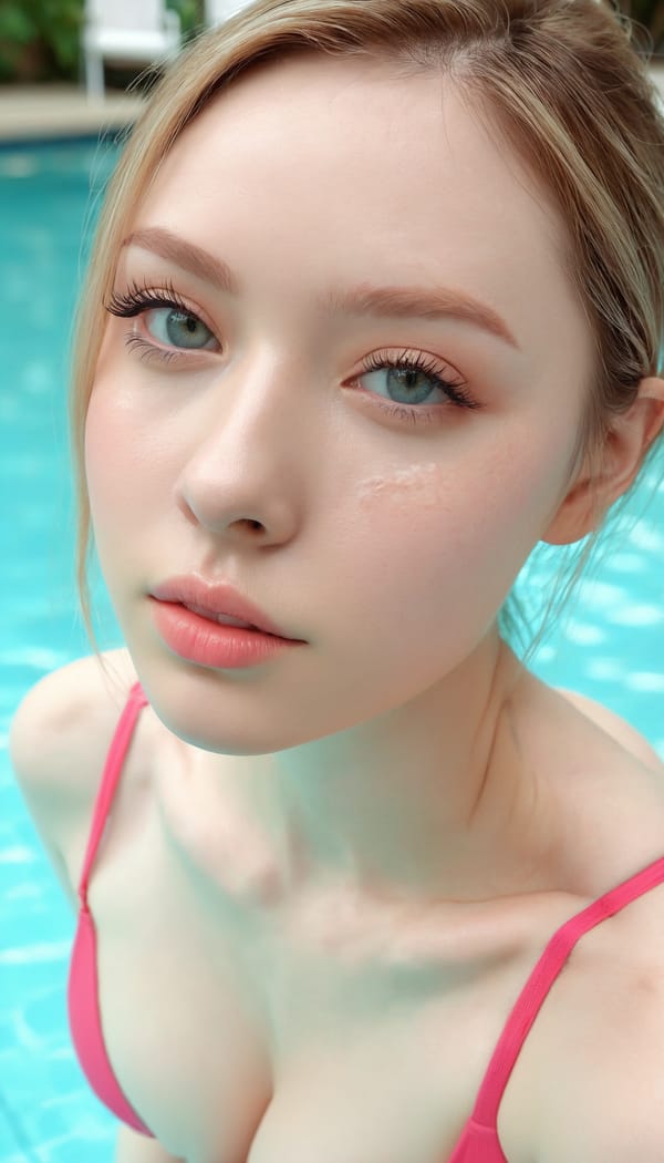 Tags: 21872187, SDXL
{"3": {"inputs": {"seed": 515258454302459, "steps": 32, "cfg": 7.79, "sampler_name": "dpmpp_2m", "scheduler": "karras", "denoise": 1.0, "model": ["27", 0], "positive": ["6", 0], "negative": ["7", 0], "latent_image": ["5", 0]}, "class_type": "KSampler"}, "4": {"inputs": {"ckpt_name": "juggernautxl.safetensors"}, "class_type": "CheckpointLoaderSimple"}, "5": {"inputs": {"width": 768, "height": 1344, "batch_size": 1}, "class_type": "EmptyLatentImage"}, "6": {"inputs": {"text": "25 year old girl, (sexy lips:1.09), (beautiful eyes:1.13), (seductive pose:1.12), (blush:0.96), (pale skin:1.06), (double eyelids:1.02), (detailed face:1.03), (seductive facial expression:1.06), (eyelashes:0.97), (temptress:1.13), (idol:1.14), (slim:1.14), (cute:1.05), (on all fours:1.02), (spreading ass cheeks:1.01), (from behind:1.07), (backboob:1.04), (in a swimsuit:1.06) at a pool, (film:1.01), (candid cinema:1.02), (portra:1.00), (textured skin:1.07), (skin fuzz:1.00), (natural looking skin:1.00), (detailed skin:1.07), (soft lighting:1.06), (RAW:1.00)", "clip": ["27", 1]}, "class_type": "CLIPTextEncode"}, "7": {"inputs": {"text": "(watermark:1.08), (twisted:1.06), (bad hands:1.11), (low resolution:1.07), (open mouth:1.06), (distorted:1.05), (worst quality:1.08)", "clip": ["27", 1]}, "class_type": "CLIPTextEncode"}, "8": {"inputs": {"samples": ["3", 0], "vae": ["4", 2]}, "class_type": "VAEDecode"}, "25": {"inputs": {"lora_name": "nudify_xl.safetensors", "strength_model": 0.29, "strength_clip": 0.28, "model": ["4", 0], "clip": ["4", 1]}, "class_type": "LoraLoader"}, "26": {"inputs": {"lora_name": "shirtlift_SDXL_v2.safetensors", "strength_model": 0.08, "strength_clip": 0.13, "model": ["25", 0], "clip": ["25", 1]}, "class_type": "LoraLoader"}, "27": {"inputs": {"lora_name": "PerfectEyesXL.safetensors", "strength_model": 0.12, "strength_clip": 0.0, "model": ["26", 0], "clip": ["26", 1]}, "class_type": "LoraLoader"}, "30": {"inputs": {"model_name": "4x_NMKD-Superscale-SP_178000_G.pth"}, "class_type": "UpscaleModelLoader"}, "31": {"inputs": {"upscale_model": ["30", 0], "image": ["8", 0]}, "class_type": "ImageUpscaleWithModel"}, "32": {"inputs": {"upscale_method": "lanczos", "scale_by": 0.5, "image": ["31", 0]}, "class_type": "ImageScaleBy"}, "33": {"inputs": {"pixels": ["32", 0], "vae": ["4", 2]}, "class_type": "VAEEncode"}, "34": {"inputs": {"seed": 515258454302459, "steps": 32, "cfg": 7.79, "sampler_name": "dpmpp_2m", "scheduler": "karras", "denoise": 0.3, "model": ["27", 0], "positive": ["6", 0], "negative": ["7", 0], "latent_image": ["33", 0]}, "class_type": "KSampler"}, "36": {"inputs": {"samples": ["34", 0], "vae": ["4", 2]}, "class_type": "VAEDecode"}, "39": {"inputs": {"filename_prefix": "comfyapi-1726466849343", "images": ["36", 0]}, "class_type": "SaveImage"}}