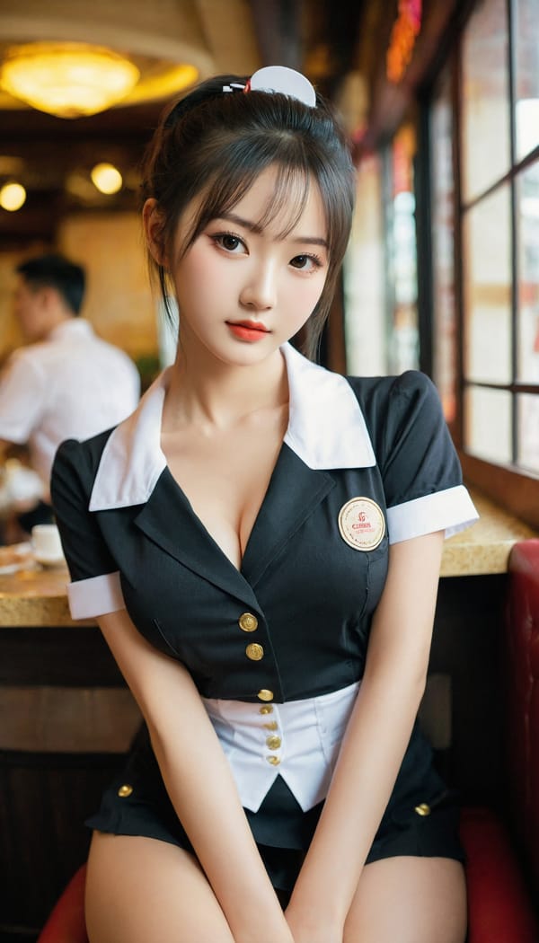 Tags: 21872187, SDXL
{"3": {"inputs": {"seed": 982023556181825, "steps": 32, "cfg": 6.56, "sampler_name": "dpmpp_2m", "scheduler": "karras", "denoise": 1.0, "model": ["27", 0], "positive": ["6", 0], "negative": ["7", 0], "latent_image": ["5", 0]}, "class_type": "KSampler"}, "4": {"inputs": {"ckpt_name": "leosamsHelloworldSDXL_helloworldSDXL32DPO.safetensors"}, "class_type": "CheckpointLoaderSimple"}, "5": {"inputs": {"width": 768, "height": 1344, "batch_size": 1}, "class_type": "EmptyLatentImage"}, "6": {"inputs": {"text": "19 year old girl, (chinese:1.08), (ukrainian:1.00), (slim:0.98), (double eyelids:0.97), (blush:0.97), (seductive facial expression:1.12), (temptress:1.14), (sexy lips:1.10), (detailed face:1.09), (seductive pose:1.06), (eyelashes:1.12), (beautiful eyes:0.96), (cute:1.01), (idol:1.01), (in a seductive pose:1.10), (large perky breasts:0.98), (cleavage:0.97), (thigh gap:1.00), (a waitress in uniform:0.99) working at a restaurant, (skin fuzz:1.03), (soft lighting:1.01), (RAW:1.03), (film:1.04), (candid cinema:1.03), (detailed skin:1.04), (textured skin:1.08), (portra:1.05), (natural looking skin:1.03)", "clip": ["27", 1]}, "class_type": "CLIPTextEncode"}, "7": {"inputs": {"text": "(distorted:1.12), (bad hands:1.07), (worst quality:1.12), (watermark:1.05), (twisted:1.11), (low resolution:1.14), (open mouth:1.07)", "clip": ["27", 1]}, "class_type": "CLIPTextEncode"}, "8": {"inputs": {"samples": ["3", 0], "vae": ["4", 2]}, "class_type": "VAEDecode"}, "25": {"inputs": {"lora_name": "nudify_xl.safetensors", "strength_model": 0.01, "strength_clip": 0.19, "model": ["4", 0], "clip": ["4", 1]}, "class_type": "LoraLoader"}, "26": {"inputs": {"lora_name": "shirtlift_SDXL_v2.safetensors", "strength_model": 0.04, "strength_clip": 0.17, "model": ["25", 0], "clip": ["25", 1]}, "class_type": "LoraLoader"}, "27": {"inputs": {"lora_name": "PerfectEyesXL.safetensors", "strength_model": 0.08, "strength_clip": 0.13, "model": ["26", 0], "clip": ["26", 1]}, "class_type": "LoraLoader"}, "30": {"inputs": {"model_name": "4x_NMKD-Superscale-SP_178000_G.pth"}, "class_type": "UpscaleModelLoader"}, "31": {"inputs": {"upscale_model": ["30", 0], "image": ["8", 0]}, "class_type": "ImageUpscaleWithModel"}, "32": {"inputs": {"upscale_method": "lanczos", "scale_by": 0.5, "image": ["31", 0]}, "class_type": "ImageScaleBy"}, "33": {"inputs": {"pixels": ["32", 0], "vae": ["4", 2]}, "class_type": "VAEEncode"}, "34": {"inputs": {"seed": 982023556181825, "steps": 32, "cfg": 6.56, "sampler_name": "dpmpp_2m", "scheduler": "karras", "denoise": 0.3, "model": ["27", 0], "positive": ["6", 0], "negative": ["7", 0], "latent_image": ["33", 0]}, "class_type": "KSampler"}, "36": {"inputs": {"samples": ["34", 0], "vae": ["4", 2]}, "class_type": "VAEDecode"}, "39": {"inputs": {"filename_prefix": "comfyapi-1705902386157", "images": ["36", 0]}, "class_type": "SaveImage"}}