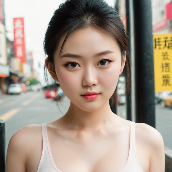 Tags: 21872187, SDXL
{"3": {"inputs": {"seed": 858277134465994, "steps": 64, "cfg": 7.59, "sampler_name": "dpmpp_2m", "scheduler": "karras", "denoise": 1.0, "model": ["27", 0], "positive": ["6", 0], "negative": ["7", 0], "latent_image": ["5", 0]}, "class_type": "KSampler"}, "4": {"inputs": {"ckpt_name": "juggernautXL_v8Rundiffusion.safetensors"}, "class_type": "CheckpointLoaderSimple"}, "5": {"inputs": {"width": 1024, "height": 1024, "batch_size": 1}, "class_type": "EmptyLatentImage"}, "6": {"inputs": {"text": "20 year old girl, (chinese:1.02), (irish:1.01), (sexy lips:1.03), (seductive facial expression:1.04), (temptress:1.09), (idol:1.03), (detailed face:1.04), (cute:0.95), (seductive pose:1.12), (pale skin:1.14), (double eyelids:1.13), (blush:1.01), (beautiful eyes:1.05), (slim:1.14), (in a seductive pose:1.07), (large perky breasts:0.95), (cleavage:1.14), (thigh gap:1.11), (white tanktop:1.06), busy street, (skin fuzz:1.07), (textured skin:1.05), (portra:1.06), (RAW:1.03), (natural looking skin:1.04), (soft lighting:1.03), (film:1.02), (detailed skin:1.02), (candid cinema:1.09)", "clip": ["27", 1]}, "class_type": "CLIPTextEncode"}, "7": {"inputs": {"text": "(watermark:1.05), (twisted:1.07), (open mouth:1.10), (bad hands:1.10), (low resolution:1.14), (distorted:1.08), (worst quality:1.12)", "clip": ["27", 1]}, "class_type": "CLIPTextEncode"}, "8": {"inputs": {"samples": ["3", 0], "vae": ["4", 2]}, "class_type": "VAEDecode"}, "25": {"inputs": {"lora_name": "nudify_xl.safetensors", "strength_model": 0.11, "strength_clip": 0.18, "model": ["4", 0], "clip": ["4", 1]}, "class_type": "LoraLoader"}, "26": {"inputs": {"lora_name": "shirtlift_SDXL_v2.safetensors", "strength_model": 0.05, "strength_clip": 0.11, "model": ["25", 0], "clip": ["25", 1]}, "class_type": "LoraLoader"}, "27": {"inputs": {"lora_name": "PerfectEyesXL.safetensors", "strength_model": 0.1, "strength_clip": 0.16, "model": ["26", 0], "clip": ["26", 1]}, "class_type": "LoraLoader"}, "30": {"inputs": {"model_name": "4x_NMKD-Superscale-SP_178000_G.pth"}, "class_type": "UpscaleModelLoader"}, "31": {"inputs": {"upscale_model": ["30", 0], "image": ["8", 0]}, "class_type": "ImageUpscaleWithModel"}, "32": {"inputs": {"upscale_method": "lanczos", "scale_by": 0.5, "image": ["31", 0]}, "class_type": "ImageScaleBy"}, "33": {"inputs": {"pixels": ["32", 0], "vae": ["4", 2]}, "class_type": "VAEEncode"}, "34": {"inputs": {"seed": 858277134465994, "steps": 64, "cfg": 7.59, "sampler_name": "dpmpp_2m", "scheduler": "karras", "denoise": 0.3, "model": ["27", 0], "positive": ["6", 0], "negative": ["7", 0], "latent_image": ["33", 0]}, "class_type": "KSampler"}, "36": {"inputs": {"samples": ["34", 0], "vae": ["4", 2]}, "class_type": "VAEDecode"}, "39": {"inputs": {"filename_prefix": "comfyapi-1707661283142", "images": ["36", 0]}, "class_type": "SaveImage"}}