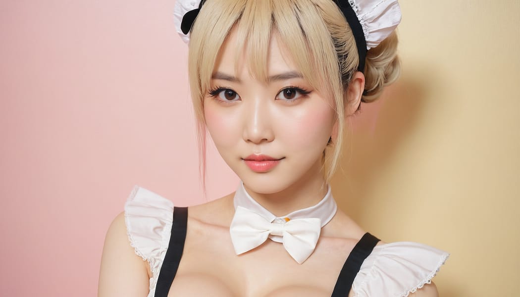 Tags: 21872187, SDXL
{"3": {"inputs": {"seed": 496108304483611, "steps": 32, "cfg": 6.72, "sampler_name": "dpmpp_2m", "scheduler": "karras", "denoise": 1.0, "model": ["27", 0], "positive": ["6", 0], "negative": ["7", 0], "latent_image": ["5", 0]}, "class_type": "KSampler"}, "4": {"inputs": {"ckpt_name": "juggernautxl.safetensors"}, "class_type": "CheckpointLoaderSimple"}, "5": {"inputs": {"width": 1344, "height": 768, "batch_size": 1}, "class_type": "EmptyLatentImage"}, "6": {"inputs": {"text": "28 year old girl, (taiwanese:0.95), (eyelashes:0.96), (pale skin:1.11), (sexy lips:1.10), (temptress:0.97), (cute:1.00), (idol:1.14), (seductive pose:0.98), (seductive facial expression:1.00), (beautiful eyes:1.14), (slim:1.03), (detailed face:1.09), (double eyelids:1.06), (blush:0.97), (in a seductive pose:1.07), (large perky breasts:1.09), (cleavage:1.00), (thigh gap:1.07), in a (skimpy maid costume:0.98) working at a maid cafe, choker, bowtie, headband, pleated skirt, (textured skin:1.09), (film:1.02), (portra:1.06), (candid cinema:1.05), (natural looking skin:1.01), (skin fuzz:1.02), (detailed skin:1.07), (soft lighting:1.02), (RAW:1.08)", "clip": ["27", 1]}, "class_type": "CLIPTextEncode"}, "7": {"inputs": {"text": "(open mouth:1.07), (bad hands:1.13), (twisted:1.11), (low resolution:1.08), (watermark:1.13), (distorted:1.06), (worst quality:1.08)", "clip": ["27", 1]}, "class_type": "CLIPTextEncode"}, "8": {"inputs": {"samples": ["3", 0], "vae": ["4", 2]}, "class_type": "VAEDecode"}, "25": {"inputs": {"lora_name": "nudify_xl.safetensors", "strength_model": 0.03, "strength_clip": 0.32, "model": ["4", 0], "clip": ["4", 1]}, "class_type": "LoraLoader"}, "26": {"inputs": {"lora_name": "shirtlift_SDXL_v2.safetensors", "strength_model": 0.14, "strength_clip": 0.12, "model": ["25", 0], "clip": ["25", 1]}, "class_type": "LoraLoader"}, "27": {"inputs": {"lora_name": "PerfectEyesXL.safetensors", "strength_model": 0.03, "strength_clip": 0.14, "model": ["26", 0], "clip": ["26", 1]}, "class_type": "LoraLoader"}, "30": {"inputs": {"model_name": "4x_NMKD-Superscale-SP_178000_G.pth"}, "class_type": "UpscaleModelLoader"}, "31": {"inputs": {"upscale_model": ["30", 0], "image": ["8", 0]}, "class_type": "ImageUpscaleWithModel"}, "32": {"inputs": {"upscale_method": "lanczos", "scale_by": 0.5, "image": ["31", 0]}, "class_type": "ImageScaleBy"}, "33": {"inputs": {"pixels": ["32", 0], "vae": ["4", 2]}, "class_type": "VAEEncode"}, "34": {"inputs": {"seed": 496108304483611, "steps": 32, "cfg": 6.72, "sampler_name": "dpmpp_2m", "scheduler": "karras", "denoise": 0.3, "model": ["27", 0], "positive": ["6", 0], "negative": ["7", 0], "latent_image": ["33", 0]}, "class_type": "KSampler"}, "36": {"inputs": {"samples": ["34", 0], "vae": ["4", 2]}, "class_type": "VAEDecode"}, "39": {"inputs": {"filename_prefix": "comfyapi-1716697733513", "images": ["36", 0]}, "class_type": "SaveImage"}}