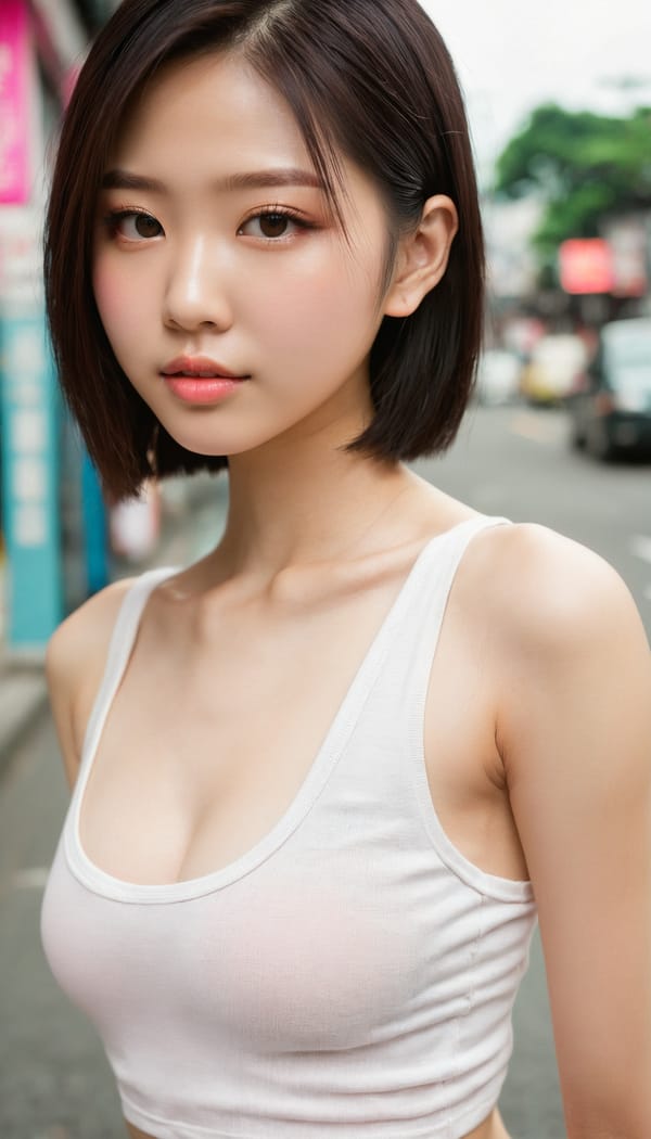 Tags: 21872187, SDXL
{"3": {"inputs": {"seed": 890086130508206, "steps": 64, "cfg": 7.32, "sampler_name": "dpmpp_2m", "scheduler": "karras", "denoise": 1.0, "model": ["27", 0], "positive": ["6", 0], "negative": ["7", 0], "latent_image": ["5", 0]}, "class_type": "KSampler"}, "4": {"inputs": {"ckpt_name": "juggernautxl.safetensors"}, "class_type": "CheckpointLoaderSimple"}, "5": {"inputs": {"width": 768, "height": 1344, "batch_size": 1}, "class_type": "EmptyLatentImage"}, "6": {"inputs": {"text": "18 year old girl, (taiwanese:0.97), (slim:0.95), (cute:0.95), (sexy lips:1.12), (seductive pose:1.05), (temptress:1.08), (detailed face:1.00), (blush:1.12), (seductive facial expression:1.01), (pale skin:1.01), (beautiful eyes:1.09), (eyelashes:0.99), (double eyelids:1.11), (on all fours:1.04), (spreading ass cheeks:1.10), (from behind:1.06), (backboob:0.97), (white tanktop:1.06), busy street, (detailed skin:1.04), (skin fuzz:1.01), (RAW:1.07), (soft lighting:1.01), (film:1.05), (natural looking skin:1.08), (candid cinema:1.08), (portra:1.08), (textured skin:1.02)", "clip": ["27", 1]}, "class_type": "CLIPTextEncode"}, "7": {"inputs": {"text": "(watermark:1.08), (bad hands:1.05), (low resolution:1.07), (distorted:1.12), (twisted:1.05), (worst quality:1.05), (open mouth:1.11)", "clip": ["27", 1]}, "class_type": "CLIPTextEncode"}, "8": {"inputs": {"samples": ["3", 0], "vae": ["4", 2]}, "class_type": "VAEDecode"}, "25": {"inputs": {"lora_name": "nudify_xl.safetensors", "strength_model": 0.18, "strength_clip": 0.37, "model": ["4", 0], "clip": ["4", 1]}, "class_type": "LoraLoader"}, "26": {"inputs": {"lora_name": "shirtlift_SDXL_v2.safetensors", "strength_model": 0.13, "strength_clip": 0.01, "model": ["25", 0], "clip": ["25", 1]}, "class_type": "LoraLoader"}, "27": {"inputs": {"lora_name": "PerfectEyesXL.safetensors", "strength_model": 0.01, "strength_clip": 0.12, "model": ["26", 0], "clip": ["26", 1]}, "class_type": "LoraLoader"}, "30": {"inputs": {"model_name": "4x_NMKD-Superscale-SP_178000_G.pth"}, "class_type": "UpscaleModelLoader"}, "31": {"inputs": {"upscale_model": ["30", 0], "image": ["8", 0]}, "class_type": "ImageUpscaleWithModel"}, "32": {"inputs": {"upscale_method": "lanczos", "scale_by": 0.5, "image": ["31", 0]}, "class_type": "ImageScaleBy"}, "33": {"inputs": {"pixels": ["32", 0], "vae": ["4", 2]}, "class_type": "VAEEncode"}, "34": {"inputs": {"seed": 890086130508206, "steps": 64, "cfg": 7.32, "sampler_name": "dpmpp_2m", "scheduler": "karras", "denoise": 0.3, "model": ["27", 0], "positive": ["6", 0], "negative": ["7", 0], "latent_image": ["33", 0]}, "class_type": "KSampler"}, "36": {"inputs": {"samples": ["34", 0], "vae": ["4", 2]}, "class_type": "VAEDecode"}, "39": {"inputs": {"filename_prefix": "comfyapi-1717348962506", "images": ["36", 0]}, "class_type": "SaveImage"}}