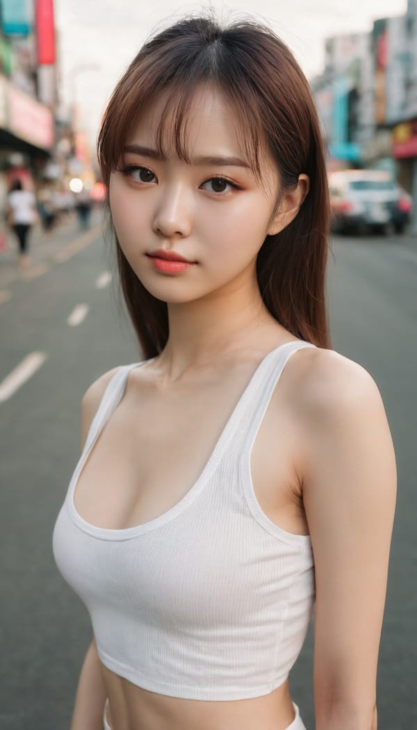 Tags: 21872187, SDXL
{"3": {"inputs": {"seed": 675235473850662, "steps": 64, "cfg": 5.11, "sampler_name": "dpmpp_2m", "scheduler": "karras", "denoise": 1.0, "model": ["27", 0], "positive": ["6", 0], "negative": ["7", 0], "latent_image": ["5", 0]}, "class_type": "KSampler"}, "4": {"inputs": {"ckpt_name": "juggernautxl.safetensors"}, "class_type": "CheckpointLoaderSimple"}, "5": {"inputs": {"width": 768, "height": 1344, "batch_size": 1}, "class_type": "EmptyLatentImage"}, "6": {"inputs": {"text": "25 year old girl, (russian:1.01), (korean:0.97), (seductive pose:1.06), (cute:1.14), (double eyelids:1.01), (detailed face:1.14), (seductive facial expression:1.02), (eyelashes:1.05), (temptress:1.01), (blush:0.95), (idol:1.14), (sexy lips:1.04), (slim:1.10), (pale skin:1.12), (perky ass:1.08), (exposed ass:1.11), (looking back:0.96), (sexy ass:1.09), (thigh gap:1.09), (white tanktop:0.99), busy street, (detailed skin:1.03), (portra:1.01), (textured skin:1.04), (candid cinema:1.07), (RAW:1.09), (film:1.05), (natural looking skin:1.06), (soft lighting:1.02), (skin fuzz:1.01)", "clip": ["27", 1]}, "class_type": "CLIPTextEncode"}, "7": {"inputs": {"text": "(watermark:1.06), (bad hands:1.08), (distorted:1.12), (open mouth:1.14), (low resolution:1.10), (twisted:1.13), (worst quality:1.06)", "clip": ["27", 1]}, "class_type": "CLIPTextEncode"}, "8": {"inputs": {"samples": ["3", 0], "vae": ["4", 2]}, "class_type": "VAEDecode"}, "25": {"inputs": {"lora_name": "nudify_xl.safetensors", "strength_model": 0.0, "strength_clip": 0.33, "model": ["4", 0], "clip": ["4", 1]}, "class_type": "LoraLoader"}, "26": {"inputs": {"lora_name": "shirtlift_SDXL_v2.safetensors", "strength_model": 0.19, "strength_clip": 0.07, "model": ["25", 0], "clip": ["25", 1]}, "class_type": "LoraLoader"}, "27": {"inputs": {"lora_name": "PerfectEyesXL.safetensors", "strength_model": 0.05, "strength_clip": 0.12, "model": ["26", 0], "clip": ["26", 1]}, "class_type": "LoraLoader"}, "30": {"inputs": {"model_name": "4x_NMKD-Superscale-SP_178000_G.pth"}, "class_type": "UpscaleModelLoader"}, "31": {"inputs": {"upscale_model": ["30", 0], "image": ["8", 0]}, "class_type": "ImageUpscaleWithModel"}, "32": {"inputs": {"upscale_method": "lanczos", "scale_by": 0.5, "image": ["31", 0]}, "class_type": "ImageScaleBy"}, "33": {"inputs": {"pixels": ["32", 0], "vae": ["4", 2]}, "class_type": "VAEEncode"}, "34": {"inputs": {"seed": 675235473850662, "steps": 64, "cfg": 5.11, "sampler_name": "dpmpp_2m", "scheduler": "karras", "denoise": 0.3, "model": ["27", 0], "positive": ["6", 0], "negative": ["7", 0], "latent_image": ["33", 0]}, "class_type": "KSampler"}, "36": {"inputs": {"samples": ["34", 0], "vae": ["4", 2]}, "class_type": "VAEDecode"}, "39": {"inputs": {"filename_prefix": "comfyapi-1733897566976", "images": ["36", 0]}, "class_type": "SaveImage"}}