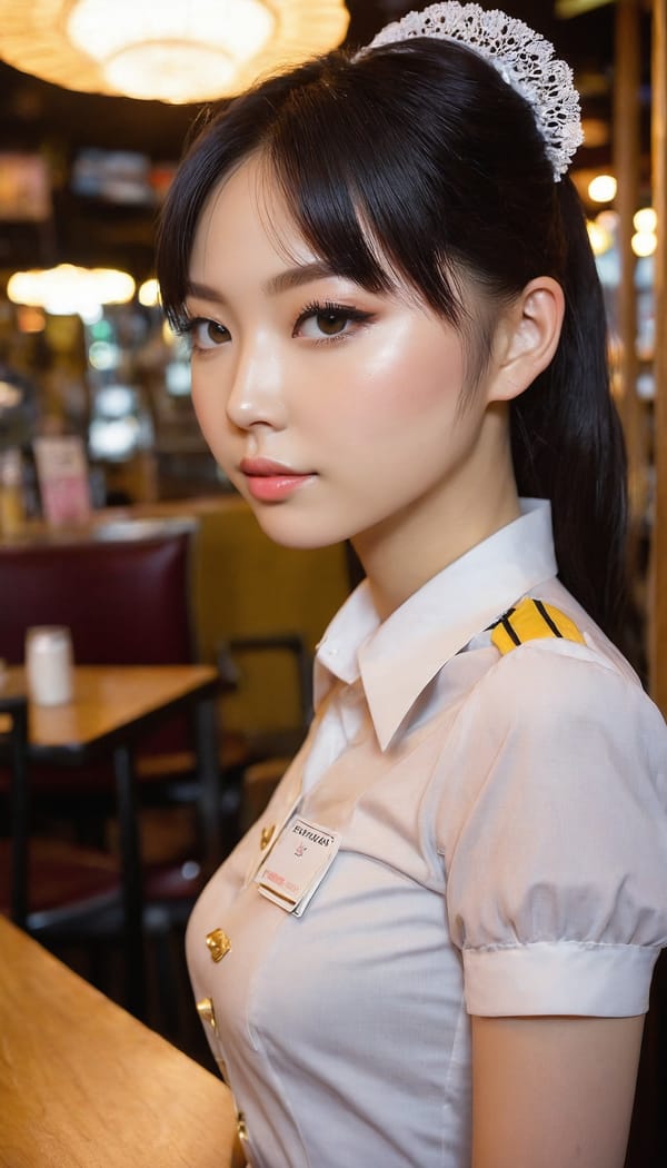 Tags: 21872187, SDXL
{"3": {"inputs": {"seed": 417655702546766, "steps": 32, "cfg": 5.93, "sampler_name": "dpmpp_2m", "scheduler": "karras", "denoise": 1.0, "model": ["27", 0], "positive": ["6", 0], "negative": ["7", 0], "latent_image": ["5", 0]}, "class_type": "KSampler"}, "4": {"inputs": {"ckpt_name": "juggernautxl.safetensors"}, "class_type": "CheckpointLoaderSimple"}, "5": {"inputs": {"width": 768, "height": 1344, "batch_size": 1}, "class_type": "EmptyLatentImage"}, "6": {"inputs": {"text": "25 year old girl, (ukrainian:1.03), (japanese:0.95), (blush:1.06), (slim:1.07), (pale skin:1.01), (temptress:1.10), (idol:1.02), (double eyelids:0.96), (detailed face:1.00), (seductive pose:1.14), (sexy lips:0.97), (cute:1.03), (eyelashes:1.09), (beautiful eyes:1.13), (perky ass:1.04), (exposed ass:1.11), (looking back:0.96), (sexy ass:1.03), (thigh gap:0.96), (a waitress in uniform:1.01) working at a restaurant, (detailed skin:1.00), (soft lighting:1.00), (skin fuzz:1.02), (natural looking skin:1.06), (film:1.08), (textured skin:1.03), (RAW:1.09), (candid cinema:1.05), (portra:1.02)", "clip": ["27", 1]}, "class_type": "CLIPTextEncode"}, "7": {"inputs": {"text": "(open mouth:1.06), (low resolution:1.10), (bad hands:1.08), (distorted:1.10), (worst quality:1.12), (watermark:1.14), (twisted:1.12)", "clip": ["27", 1]}, "class_type": "CLIPTextEncode"}, "8": {"inputs": {"samples": ["3", 0], "vae": ["4", 2]}, "class_type": "VAEDecode"}, "25": {"inputs": {"lora_name": "nudify_xl.safetensors", "strength_model": 0.02, "strength_clip": 0.34, "model": ["4", 0], "clip": ["4", 1]}, "class_type": "LoraLoader"}, "26": {"inputs": {"lora_name": "shirtlift_SDXL_v2.safetensors", "strength_model": 0.19, "strength_clip": 0.11, "model": ["25", 0], "clip": ["25", 1]}, "class_type": "LoraLoader"}, "27": {"inputs": {"lora_name": "PerfectEyesXL.safetensors", "strength_model": 0.14, "strength_clip": 0.06, "model": ["26", 0], "clip": ["26", 1]}, "class_type": "LoraLoader"}, "30": {"inputs": {"model_name": "4x_NMKD-Superscale-SP_178000_G.pth"}, "class_type": "UpscaleModelLoader"}, "31": {"inputs": {"upscale_model": ["30", 0], "image": ["8", 0]}, "class_type": "ImageUpscaleWithModel"}, "32": {"inputs": {"upscale_method": "lanczos", "scale_by": 0.5, "image": ["31", 0]}, "class_type": "ImageScaleBy"}, "33": {"inputs": {"pixels": ["32", 0], "vae": ["4", 2]}, "class_type": "VAEEncode"}, "34": {"inputs": {"seed": 417655702546766, "steps": 32, "cfg": 5.93, "sampler_name": "dpmpp_2m", "scheduler": "karras", "denoise": 0.3, "model": ["27", 0], "positive": ["6", 0], "negative": ["7", 0], "latent_image": ["33", 0]}, "class_type": "KSampler"}, "36": {"inputs": {"samples": ["34", 0], "vae": ["4", 2]}, "class_type": "VAEDecode"}, "39": {"inputs": {"filename_prefix": "comfyapi-1731180425661", "images": ["36", 0]}, "class_type": "SaveImage"}}