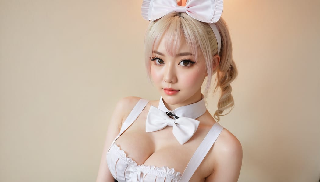 Tags: 21872187, SDXL
{"3": {"inputs": {"seed": 343375357430988, "steps": 64, "cfg": 7.67, "sampler_name": "dpmpp_2m", "scheduler": "karras", "denoise": 1.0, "model": ["27", 0], "positive": ["6", 0], "negative": ["7", 0], "latent_image": ["5", 0]}, "class_type": "KSampler"}, "4": {"inputs": {"ckpt_name": "juggernautxl.safetensors"}, "class_type": "CheckpointLoaderSimple"}, "5": {"inputs": {"width": 1344, "height": 768, "batch_size": 1}, "class_type": "EmptyLatentImage"}, "6": {"inputs": {"text": "23 year old girl, (seductive pose:1.09), (beautiful eyes:1.06), (double eyelids:0.96), (idol:1.11), (pale skin:1.09), (slim:1.09), (blush:1.09), (detailed face:0.99), (temptress:1.07), (sexy lips:0.95), (cute:1.04), (eyelashes:1.03), (seductive facial expression:1.02), (in a seductive pose:1.06), (large perky breasts:1.09), (cleavage:0.97), (thigh gap:1.09), in a (skimpy maid costume:0.99) working at a maid cafe, choker, bowtie, headband, pleated skirt, (textured skin:1.00), (film:1.07), (soft lighting:1.05), (candid cinema:1.00), (detailed skin:1.00), (natural looking skin:1.03), (RAW:1.06), (portra:1.07), (skin fuzz:1.01)", "clip": ["27", 1]}, "class_type": "CLIPTextEncode"}, "7": {"inputs": {"text": "(worst quality:1.07), (watermark:1.11), (low resolution:1.14), (open mouth:1.11), (bad hands:1.14), (twisted:1.11), (distorted:1.09)", "clip": ["27", 1]}, "class_type": "CLIPTextEncode"}, "8": {"inputs": {"samples": ["3", 0], "vae": ["4", 2]}, "class_type": "VAEDecode"}, "25": {"inputs": {"lora_name": "nudify_xl.safetensors", "strength_model": 0.29, "strength_clip": 0.29, "model": ["4", 0], "clip": ["4", 1]}, "class_type": "LoraLoader"}, "26": {"inputs": {"lora_name": "shirtlift_SDXL_v2.safetensors", "strength_model": 0.0, "strength_clip": 0.15, "model": ["25", 0], "clip": ["25", 1]}, "class_type": "LoraLoader"}, "27": {"inputs": {"lora_name": "PerfectEyesXL.safetensors", "strength_model": 0.19, "strength_clip": 0.03, "model": ["26", 0], "clip": ["26", 1]}, "class_type": "LoraLoader"}, "30": {"inputs": {"model_name": "4x_NMKD-Superscale-SP_178000_G.pth"}, "class_type": "UpscaleModelLoader"}, "31": {"inputs": {"upscale_model": ["30", 0], "image": ["8", 0]}, "class_type": "ImageUpscaleWithModel"}, "32": {"inputs": {"upscale_method": "lanczos", "scale_by": 0.5, "image": ["31", 0]}, "class_type": "ImageScaleBy"}, "33": {"inputs": {"pixels": ["32", 0], "vae": ["4", 2]}, "class_type": "VAEEncode"}, "34": {"inputs": {"seed": 343375357430988, "steps": 64, "cfg": 7.67, "sampler_name": "dpmpp_2m", "scheduler": "karras", "denoise": 0.3, "model": ["27", 0], "positive": ["6", 0], "negative": ["7", 0], "latent_image": ["33", 0]}, "class_type": "KSampler"}, "36": {"inputs": {"samples": ["34", 0], "vae": ["4", 2]}, "class_type": "VAEDecode"}, "39": {"inputs": {"filename_prefix": "comfyapi-1734480742418", "images": ["36", 0]}, "class_type": "SaveImage"}}