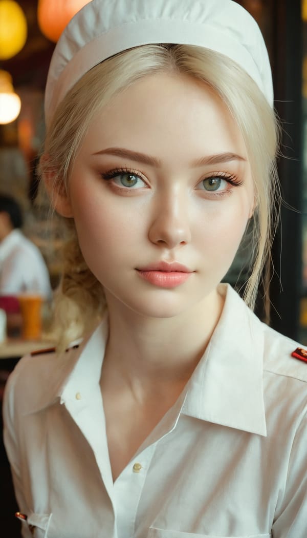 Tags: 21872187, SDXL
{"3": {"inputs": {"seed": 560744290868930, "steps": 64, "cfg": 5.17, "sampler_name": "dpmpp_2m", "scheduler": "karras", "denoise": 1.0, "model": ["27", 0], "positive": ["6", 0], "negative": ["7", 0], "latent_image": ["5", 0]}, "class_type": "KSampler"}, "4": {"inputs": {"ckpt_name": "juggernautxl.safetensors"}, "class_type": "CheckpointLoaderSimple"}, "5": {"inputs": {"width": 768, "height": 1344, "batch_size": 1}, "class_type": "EmptyLatentImage"}, "6": {"inputs": {"text": "25 year old girl, (russian:1.10), (slim:0.98), (cute:1.14), (eyelashes:0.98), (sexy lips:0.96), (double eyelids:1.03), (beautiful eyes:1.00), (pale skin:1.11), (seductive facial expression:1.00), (blush:1.00), (detailed face:1.04), (temptress:1.00), (idol:0.98), (seductive pose:0.99), (on all fours:1.10), (spreading ass cheeks:1.01), (from behind:1.08), (backboob:1.00), (a waitress in uniform:1.05) working at a restaurant, (RAW:1.05), (candid cinema:1.06), (soft lighting:1.05), (portra:1.03), (film:1.02), (textured skin:1.01), (skin fuzz:1.07), (natural looking skin:1.01), (detailed skin:1.08)", "clip": ["27", 1]}, "class_type": "CLIPTextEncode"}, "7": {"inputs": {"text": "(low resolution:1.09), (bad hands:1.11), (twisted:1.13), (watermark:1.05), (worst quality:1.12), (open mouth:1.08), (distorted:1.08)", "clip": ["27", 1]}, "class_type": "CLIPTextEncode"}, "8": {"inputs": {"samples": ["3", 0], "vae": ["4", 2]}, "class_type": "VAEDecode"}, "25": {"inputs": {"lora_name": "nudify_xl.safetensors", "strength_model": 0.38, "strength_clip": 0.09, "model": ["4", 0], "clip": ["4", 1]}, "class_type": "LoraLoader"}, "26": {"inputs": {"lora_name": "shirtlift_SDXL_v2.safetensors", "strength_model": 0.02, "strength_clip": 0.11, "model": ["25", 0], "clip": ["25", 1]}, "class_type": "LoraLoader"}, "27": {"inputs": {"lora_name": "PerfectEyesXL.safetensors", "strength_model": 0.16, "strength_clip": 0.03, "model": ["26", 0], "clip": ["26", 1]}, "class_type": "LoraLoader"}, "30": {"inputs": {"model_name": "4x_NMKD-Superscale-SP_178000_G.pth"}, "class_type": "UpscaleModelLoader"}, "31": {"inputs": {"upscale_model": ["30", 0], "image": ["8", 0]}, "class_type": "ImageUpscaleWithModel"}, "32": {"inputs": {"upscale_method": "lanczos", "scale_by": 0.5, "image": ["31", 0]}, "class_type": "ImageScaleBy"}, "33": {"inputs": {"pixels": ["32", 0], "vae": ["4", 2]}, "class_type": "VAEEncode"}, "34": {"inputs": {"seed": 560744290868930, "steps": 64, "cfg": 5.17, "sampler_name": "dpmpp_2m", "scheduler": "karras", "denoise": 0.3, "model": ["27", 0], "positive": ["6", 0], "negative": ["7", 0], "latent_image": ["33", 0]}, "class_type": "KSampler"}, "36": {"inputs": {"samples": ["34", 0], "vae": ["4", 2]}, "class_type": "VAEDecode"}, "39": {"inputs": {"filename_prefix": "comfyapi-1715947559725", "images": ["36", 0]}, "class_type": "SaveImage"}}