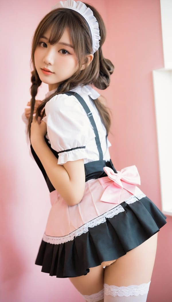 Tags: 21872187, SDXL
{"3": {"inputs": {"seed": 727026411781604, "steps": 32, "cfg": 5.78, "sampler_name": "dpmpp_2m", "scheduler": "karras", "denoise": 1.0, "model": ["27", 0], "positive": ["6", 0], "negative": ["7", 0], "latent_image": ["5", 0]}, "class_type": "KSampler"}, "4": {"inputs": {"ckpt_name": "leosamsHelloworldSDXL_helloworldSDXL32DPO.safetensors"}, "class_type": "CheckpointLoaderSimple"}, "5": {"inputs": {"width": 768, "height": 1344, "batch_size": 1}, "class_type": "EmptyLatentImage"}, "6": {"inputs": {"text": "20 year old girl, (temptress:0.97), (slim:1.01), (seductive pose:1.11), (seductive facial expression:1.00), (beautiful eyes:0.97), (eyelashes:1.02), (blush:1.13), (sexy lips:0.98), (cute:0.99), (detailed face:1.00), (double eyelids:1.13), (idol:1.06), (perky ass:1.10), (exposed ass:1.11), (looking back:1.04), (sexy ass:0.97), (thigh gap:0.99), in a (skimpy maid costume:1.09) working at a maid cafe, choker, bowtie, headband, pleated skirt, (candid cinema:1.07), (soft lighting:1.08), (skin fuzz:1.09), (RAW:1.04), (textured skin:1.07), (detailed skin:1.09), (natural looking skin:1.05), (portra:1.00), (film:1.09)", "clip": ["27", 1]}, "class_type": "CLIPTextEncode"}, "7": {"inputs": {"text": "(twisted:1.09), (low resolution:1.08), (distorted:1.11), (open mouth:1.06), (worst quality:1.06), (watermark:1.11), (bad hands:1.06)", "clip": ["27", 1]}, "class_type": "CLIPTextEncode"}, "8": {"inputs": {"samples": ["3", 0], "vae": ["4", 2]}, "class_type": "VAEDecode"}, "25": {"inputs": {"lora_name": "nudify_xl.safetensors", "strength_model": 0.27, "strength_clip": 0.17, "model": ["4", 0], "clip": ["4", 1]}, "class_type": "LoraLoader"}, "26": {"inputs": {"lora_name": "shirtlift_SDXL_v2.safetensors", "strength_model": 0.12, "strength_clip": 0.08, "model": ["25", 0], "clip": ["25", 1]}, "class_type": "LoraLoader"}, "27": {"inputs": {"lora_name": "PerfectEyesXL.safetensors", "strength_model": 0.09, "strength_clip": 0.11, "model": ["26", 0], "clip": ["26", 1]}, "class_type": "LoraLoader"}, "30": {"inputs": {"model_name": "4x_NMKD-Superscale-SP_178000_G.pth"}, "class_type": "UpscaleModelLoader"}, "31": {"inputs": {"upscale_model": ["30", 0], "image": ["8", 0]}, "class_type": "ImageUpscaleWithModel"}, "32": {"inputs": {"upscale_method": "lanczos", "scale_by": 0.5, "image": ["31", 0]}, "class_type": "ImageScaleBy"}, "33": {"inputs": {"pixels": ["32", 0], "vae": ["4", 2]}, "class_type": "VAEEncode"}, "34": {"inputs": {"seed": 727026411781604, "steps": 32, "cfg": 5.78, "sampler_name": "dpmpp_2m", "scheduler": "karras", "denoise": 0.3, "model": ["27", 0], "positive": ["6", 0], "negative": ["7", 0], "latent_image": ["33", 0]}, "class_type": "KSampler"}, "36": {"inputs": {"samples": ["34", 0], "vae": ["4", 2]}, "class_type": "VAEDecode"}, "39": {"inputs": {"filename_prefix": "comfyapi-1707900335738", "images": ["36", 0]}, "class_type": "SaveImage"}}