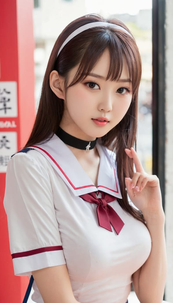 Tags: 21872187, SDXL
{"3": {"inputs": {"seed": 432970934819081, "steps": 64, "cfg": 7.46, "sampler_name": "dpmpp_2m", "scheduler": "karras", "denoise": 1.0, "model": ["27", 0], "positive": ["6", 0], "negative": ["7", 0], "latent_image": ["5", 0]}, "class_type": "KSampler"}, "4": {"inputs": {"ckpt_name": "juggernautXL_v8Rundiffusion.safetensors"}, "class_type": "CheckpointLoaderSimple"}, "5": {"inputs": {"width": 768, "height": 1344, "batch_size": 1}, "class_type": "EmptyLatentImage"}, "6": {"inputs": {"text": "21 year old girl, (japanese:1.01), (taiwanese:1.06), (idol:1.11), (slim:0.99), (detailed face:1.10), (seductive facial expression:1.01), (double eyelids:1.00), (pale skin:0.98), (temptress:1.11), (cute:0.98), (sexy lips:1.07), (blush:1.12), (seductive pose:1.12), (eyelashes:1.03), (in a seductive pose:1.04), (large perky breasts:1.01), (cleavage:1.06), (thigh gap:0.98), (school uniform:1.10), choker, busy street, (detailed skin:1.02), (RAW:1.08), (natural looking skin:1.02), (skin fuzz:1.07), (candid cinema:1.04), (film:1.05), (textured skin:1.01), (soft lighting:1.08), (portra:1.01)", "clip": ["27", 1]}, "class_type": "CLIPTextEncode"}, "7": {"inputs": {"text": "(distorted:1.13), (twisted:1.10), (watermark:1.08), (low resolution:1.13), (worst quality:1.07)", "clip": ["27", 1]}, "class_type": "CLIPTextEncode"}, "8": {"inputs": {"samples": ["3", 0], "vae": ["4", 2]}, "class_type": "VAEDecode"}, "25": {"inputs": {"lora_name": "nudify_xl.safetensors", "strength_model": 0.17, "strength_clip": 0.18, "model": ["4", 0], "clip": ["4", 1]}, "class_type": "LoraLoader"}, "26": {"inputs": {"lora_name": "shirtlift_SDXL_v2.safetensors", "strength_model": 0.12, "strength_clip": 0.02, "model": ["25", 0], "clip": ["25", 1]}, "class_type": "LoraLoader"}, "27": {"inputs": {"lora_name": "PerfectEyesXL.safetensors", "strength_model": 0.08, "strength_clip": 0.11, "model": ["26", 0], "clip": ["26", 1]}, "class_type": "LoraLoader"}, "30": {"inputs": {"model_name": "4x_NMKD-Superscale-SP_178000_G.pth"}, "class_type": "UpscaleModelLoader"}, "31": {"inputs": {"upscale_model": ["30", 0], "image": ["8", 0]}, "class_type": "ImageUpscaleWithModel"}, "32": {"inputs": {"upscale_method": "lanczos", "scale_by": 0.5, "image": ["31", 0]}, "class_type": "ImageScaleBy"}, "33": {"inputs": {"pixels": ["32", 0], "vae": ["4", 2]}, "class_type": "VAEEncode"}, "34": {"inputs": {"seed": 432970934819081, "steps": 64, "cfg": 7.46, "sampler_name": "dpmpp_2m", "scheduler": "karras", "denoise": 0.3, "model": ["27", 0], "positive": ["6", 0], "negative": ["7", 0], "latent_image": ["33", 0]}, "class_type": "KSampler"}, "36": {"inputs": {"samples": ["34", 0], "vae": ["4", 2]}, "class_type": "VAEDecode"}, "39": {"inputs": {"filename_prefix": "comfyapi-1708077997114", "images": ["36", 0]}, "class_type": "SaveImage"}}