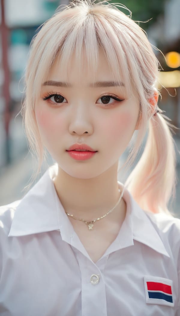 Tags: 21872187, SDXL
{"3": {"inputs": {"seed": 960807456638100, "steps": 64, "cfg": 5.62, "sampler_name": "dpmpp_2m", "scheduler": "karras", "denoise": 1.0, "model": ["27", 0], "positive": ["6", 0], "negative": ["7", 0], "latent_image": ["5", 0]}, "class_type": "KSampler"}, "4": {"inputs": {"ckpt_name": "juggernautxl.safetensors"}, "class_type": "CheckpointLoaderSimple"}, "5": {"inputs": {"width": 768, "height": 1344, "batch_size": 1}, "class_type": "EmptyLatentImage"}, "6": {"inputs": {"text": "22 year old girl, (korean:0.95), (pale skin:1.12), (cute:1.06), (temptress:1.14), (detailed face:1.01), (blush:1.13), (sexy lips:1.14), (eyelashes:0.98), (seductive facial expression:1.09), (idol:1.13), (beautiful eyes:0.96), (slim:0.98), (double eyelids:1.10), (on all fours:0.97), (spreading ass cheeks:0.98), (from behind:0.97), (backboob:1.03), (school uniform:1.14), choker, busy street, (soft lighting:1.00), (skin fuzz:1.01), (film:1.00), (RAW:1.08), (candid cinema:1.03), (detailed skin:1.09), (textured skin:1.09), (portra:1.06), (natural looking skin:1.09)", "clip": ["27", 1]}, "class_type": "CLIPTextEncode"}, "7": {"inputs": {"text": "(low resolution:1.06), (worst quality:1.09), (bad hands:1.13), (twisted:1.06), (distorted:1.09), (watermark:1.05), (open mouth:1.11)", "clip": ["27", 1]}, "class_type": "CLIPTextEncode"}, "8": {"inputs": {"samples": ["3", 0], "vae": ["4", 2]}, "class_type": "VAEDecode"}, "25": {"inputs": {"lora_name": "nudify_xl.safetensors", "strength_model": 0.02, "strength_clip": 0.32, "model": ["4", 0], "clip": ["4", 1]}, "class_type": "LoraLoader"}, "26": {"inputs": {"lora_name": "shirtlift_SDXL_v2.safetensors", "strength_model": 0.08, "strength_clip": 0.15, "model": ["25", 0], "clip": ["25", 1]}, "class_type": "LoraLoader"}, "27": {"inputs": {"lora_name": "PerfectEyesXL.safetensors", "strength_model": 0.02, "strength_clip": 0.17, "model": ["26", 0], "clip": ["26", 1]}, "class_type": "LoraLoader"}, "30": {"inputs": {"model_name": "4x_NMKD-Superscale-SP_178000_G.pth"}, "class_type": "UpscaleModelLoader"}, "31": {"inputs": {"upscale_model": ["30", 0], "image": ["8", 0]}, "class_type": "ImageUpscaleWithModel"}, "32": {"inputs": {"upscale_method": "lanczos", "scale_by": 0.5, "image": ["31", 0]}, "class_type": "ImageScaleBy"}, "33": {"inputs": {"pixels": ["32", 0], "vae": ["4", 2]}, "class_type": "VAEEncode"}, "34": {"inputs": {"seed": 960807456638100, "steps": 64, "cfg": 5.62, "sampler_name": "dpmpp_2m", "scheduler": "karras", "denoise": 0.3, "model": ["27", 0], "positive": ["6", 0], "negative": ["7", 0], "latent_image": ["33", 0]}, "class_type": "KSampler"}, "36": {"inputs": {"samples": ["34", 0], "vae": ["4", 2]}, "class_type": "VAEDecode"}, "39": {"inputs": {"filename_prefix": "comfyapi-1713873648893", "images": ["36", 0]}, "class_type": "SaveImage"}}