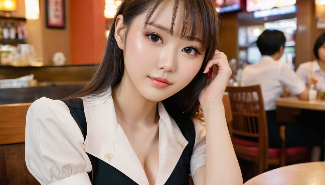 Tags: 21872187, SDXL
{"3": {"inputs": {"seed": 141815654974005, "steps": 64, "cfg": 5.57, "sampler_name": "dpmpp_2m", "scheduler": "karras", "denoise": 1.0, "model": ["27", 0], "positive": ["6", 0], "negative": ["7", 0], "latent_image": ["5", 0]}, "class_type": "KSampler"}, "4": {"inputs": {"ckpt_name": "juggernautxl.safetensors"}, "class_type": "CheckpointLoaderSimple"}, "5": {"inputs": {"width": 1344, "height": 768, "batch_size": 1}, "class_type": "EmptyLatentImage"}, "6": {"inputs": {"text": "20 year old girl, (japanese:0.98), (blush:1.02), (cute:1.06), (seductive facial expression:0.99), (double eyelids:1.06), (temptress:1.10), (detailed face:1.13), (eyelashes:0.98), (sexy lips:1.06), (slim:0.95), (beautiful eyes:1.00), (pale skin:1.04), (seductive pose:1.05), (idol:1.02), (in a seductive pose:1.05), (large perky breasts:1.14), (cleavage:1.04), (thigh gap:1.06), (a waitress in uniform:1.07) working at a restaurant, (natural looking skin:1.08), (detailed skin:1.07), (portra:1.00), (soft lighting:1.03), (film:1.04), (RAW:1.06), (textured skin:1.01), (skin fuzz:1.00), (candid cinema:1.05)", "clip": ["27", 1]}, "class_type": "CLIPTextEncode"}, "7": {"inputs": {"text": "(watermark:1.13), (open mouth:1.12), (bad hands:1.07), (worst quality:1.09), (twisted:1.14), (distorted:1.09)", "clip": ["27", 1]}, "class_type": "CLIPTextEncode"}, "8": {"inputs": {"samples": ["3", 0], "vae": ["4", 2]}, "class_type": "VAEDecode"}, "25": {"inputs": {"lora_name": "nudify_xl.safetensors", "strength_model": 0.19, "strength_clip": 0.34, "model": ["4", 0], "clip": ["4", 1]}, "class_type": "LoraLoader"}, "26": {"inputs": {"lora_name": "shirtlift_SDXL_v2.safetensors", "strength_model": 0.06, "strength_clip": 0.16, "model": ["25", 0], "clip": ["25", 1]}, "class_type": "LoraLoader"}, "27": {"inputs": {"lora_name": "PerfectEyesXL.safetensors", "strength_model": 0.01, "strength_clip": 0.13, "model": ["26", 0], "clip": ["26", 1]}, "class_type": "LoraLoader"}, "30": {"inputs": {"model_name": "4x_NMKD-Superscale-SP_178000_G.pth"}, "class_type": "UpscaleModelLoader"}, "31": {"inputs": {"upscale_model": ["30", 0], "image": ["8", 0]}, "class_type": "ImageUpscaleWithModel"}, "32": {"inputs": {"upscale_method": "lanczos", "scale_by": 0.5, "image": ["31", 0]}, "class_type": "ImageScaleBy"}, "33": {"inputs": {"pixels": ["32", 0], "vae": ["4", 2]}, "class_type": "VAEEncode"}, "34": {"inputs": {"seed": 141815654974005, "steps": 64, "cfg": 5.57, "sampler_name": "dpmpp_2m", "scheduler": "karras", "denoise": 0.3, "model": ["27", 0], "positive": ["6", 0], "negative": ["7", 0], "latent_image": ["33", 0]}, "class_type": "KSampler"}, "36": {"inputs": {"samples": ["34", 0], "vae": ["4", 2]}, "class_type": "VAEDecode"}, "39": {"inputs": {"filename_prefix": "comfyapi-1733883476154", "images": ["36", 0]}, "class_type": "SaveImage"}}