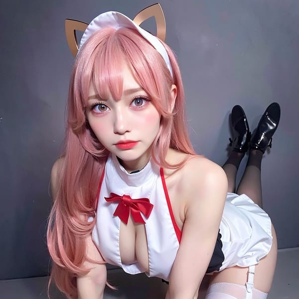 Tags: 21872187
<lora:JapaneseDollLikeness_v15:0.72>, <lora:YaeMiko_Test:0.61>, (russian:0.99), maid cafe, stockings, (maid costume:1.08), choker, bowtie, headband, (pleated skirt:0.94), (perky ass:1.14), (exposed ass:1.01), (looking back:1.01), <lora:Addams:0.21>, extremely detailed face, cute, (photorealistic:1.11), sexy lips, seductive smile, eyelashes, pale skin, perky breasts, RAW, (long slim legs:1.04), (thigh gap:1.11), 1girl, solo, (dramatic:1.09)
Negative prompt: anime, black and white, fat, (worst quality:2.08)
Steps: 64, Sampler: DPM++ 2M Karras, CFG scale: 5.51, Seed: 165106344, Size: 512x512, Model hash: fc2511737a, Model: chilloutmix_NiPrunedFp32Fix, Seed resize from: -1x-1, Denoising strength: 0.5, Version: v1.2.1, Hires upscale: 2.0, Hires steps: 16, Hires upscaler: ESRGAN_4x