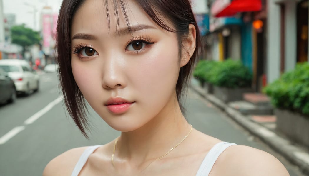 Tags: 21872187, SDXL
{"3": {"inputs": {"seed": 451076434850618, "steps": 32, "cfg": 5.75, "sampler_name": "dpmpp_2m", "scheduler": "karras", "denoise": 1.0, "model": ["27", 0], "positive": ["6", 0], "negative": ["7", 0], "latent_image": ["5", 0]}, "class_type": "KSampler"}, "4": {"inputs": {"ckpt_name": "juggernautxl.safetensors"}, "class_type": "CheckpointLoaderSimple"}, "5": {"inputs": {"width": 1344, "height": 768, "batch_size": 1}, "class_type": "EmptyLatentImage"}, "6": {"inputs": {"text": "24 year old girl, (chinese:1.02), (ukrainian:1.13), (japanese:1.00), (detailed face:1.10), (seductive pose:1.05), (seductive facial expression:1.13), (beautiful eyes:0.97), (eyelashes:1.08), (sexy lips:1.09), (idol:0.99), (blush:1.07), (double eyelids:1.12), (temptress:1.10), (slim:1.13), (pale skin:1.07), (cute:1.14), (in a seductive pose:1.11), (large perky breasts:0.96), (cleavage:0.95), (thigh gap:1.01), (white tanktop:1.05), busy street, (detailed skin:1.02), (portra:1.08), (natural looking skin:1.03), (candid cinema:1.07), (RAW:1.01), (skin fuzz:1.01), (film:1.07), (soft lighting:1.00), (textured skin:1.03)", "clip": ["27", 1]}, "class_type": "CLIPTextEncode"}, "7": {"inputs": {"text": "(bad hands:1.06), (twisted:1.06), (low resolution:1.09), (distorted:1.08), (watermark:1.05), (worst quality:1.12), (open mouth:1.13)", "clip": ["27", 1]}, "class_type": "CLIPTextEncode"}, "8": {"inputs": {"samples": ["3", 0], "vae": ["4", 2]}, "class_type": "VAEDecode"}, "25": {"inputs": {"lora_name": "nudify_xl.safetensors", "strength_model": 0.15, "strength_clip": 0.2, "model": ["4", 0], "clip": ["4", 1]}, "class_type": "LoraLoader"}, "26": {"inputs": {"lora_name": "shirtlift_SDXL_v2.safetensors", "strength_model": 0.04, "strength_clip": 0.08, "model": ["25", 0], "clip": ["25", 1]}, "class_type": "LoraLoader"}, "27": {"inputs": {"lora_name": "PerfectEyesXL.safetensors", "strength_model": 0.07, "strength_clip": 0.06, "model": ["26", 0], "clip": ["26", 1]}, "class_type": "LoraLoader"}, "30": {"inputs": {"model_name": "4x_NMKD-Superscale-SP_178000_G.pth"}, "class_type": "UpscaleModelLoader"}, "31": {"inputs": {"upscale_model": ["30", 0], "image": ["8", 0]}, "class_type": "ImageUpscaleWithModel"}, "32": {"inputs": {"upscale_method": "lanczos", "scale_by": 0.5, "image": ["31", 0]}, "class_type": "ImageScaleBy"}, "33": {"inputs": {"pixels": ["32", 0], "vae": ["4", 2]}, "class_type": "VAEEncode"}, "34": {"inputs": {"seed": 451076434850618, "steps": 32, "cfg": 5.75, "sampler_name": "dpmpp_2m", "scheduler": "karras", "denoise": 0.3, "model": ["27", 0], "positive": ["6", 0], "negative": ["7", 0], "latent_image": ["33", 0]}, "class_type": "KSampler"}, "36": {"inputs": {"samples": ["34", 0], "vae": ["4", 2]}, "class_type": "VAEDecode"}, "39": {"inputs": {"filename_prefix": "comfyapi-1718428247616", "images": ["36", 0]}, "class_type": "SaveImage"}}